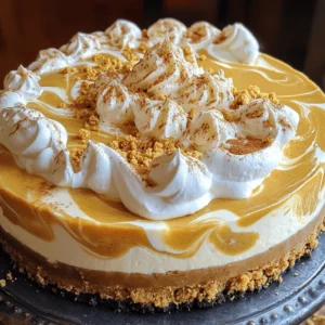 - 1 ½ cups graham cracker crumbs - ½ cup unsalted butter, melted - 1 cup cookie butter (speculoos spread) - 16 oz cream cheese, softened at room temperature - 1 cup powdered sugar - 1 teaspoon pure vanilla extract - 2 large eggs, at room temperature - 1 cup sour cream, room temperature - ½ teaspoon ground cinnamon - Whipped cream (for topping) - Crushed cookies (for garnish) When selecting ingredients, freshness matters. Choose high-quality cream cheese for a rich flavor. Always check the date on your cookie butter. Look for a smooth, creamy spread without added preservatives. For the best graham cracker crust, opt for plain graham crackers rather than flavored ones. This ensures a balanced taste. - Mixing bowls - Electric mixer - Springform pan - Rubber spatula - Measuring cups and spoons Having the right tools helps a lot. A springform pan makes it easy to remove your cheesecake later. An electric mixer speeds up mixing the cream cheese and cookie butter. If you have a rubber spatula, it helps scrape every last bit from the bowl. Optional tools like a food processor can crush graham crackers faster. 1. Preheat your oven to 325°F (160°C). This step is key for even baking. 2. In a mixing bowl, combine 1 ½ cups of graham cracker crumbs with ½ cup of melted unsalted butter. Mix until the crumbs are fully coated. 3. Firmly press this mixture into the bottom of a greased 9-inch springform pan. Make sure it’s compact. 4. Bake the crust in the oven for 10 minutes. This gives it a nice crunch. Set it aside to cool completely. 1. In a large bowl, use an electric mixer to beat 16 oz of softened cream cheese until smooth. 2. Gradually add 1 cup of powdered sugar and 1 teaspoon of pure vanilla extract. Mix on low speed until it’s lump-free. 3. Next, add 1 cup of cookie butter, mixing until smooth and well blended. 4. Add 2 large eggs, one at a time, mixing well after each. 5. Gently fold in 1 cup of sour cream and ½ teaspoon of ground cinnamon until just combined. Be careful not to overmix. 1. Pour the cheesecake filling over the cooled crust in the springform pan. Tap the pan gently on the counter to release any air bubbles. 2. Bake for 50-60 minutes. The center should be set but slightly jiggly. It will firm up as it cools. 3. Once baked, turn off the oven and crack the door open. Let it cool in the oven for 1 hour. 4. After an hour, move the cheesecake to the fridge. Chill for at least 4 hours, or overnight for the best flavor. With these steps, your ultimate cookie butter cheesecake will shine! For the complete recipe, check out the Full Recipe section. To get a smooth cheesecake, start with room temperature cream cheese. Cold cream cheese can make lumps. Mix it well to get a creamy texture. To avoid cracks, don’t overmix your batter. Once you add the eggs, mix just until combined. Baking at 325°F (160°C) helps too. A lower temperature cooks the cheesecake evenly. Cooling is key. After baking, let the cheesecake cool slowly in the oven. This helps it set and prevents cracks. Garnishing makes your cheesecake shine. Top with whipped cream and crushed cookies for extra flair. A drizzle of cookie butter on top adds sweetness and beauty. Pair this cheesecake with coffee or a glass of milk. The flavors blend well together, making each bite even better. For a fun twist, serve with a scoop of vanilla ice cream. For the full recipe, check out the directions above and enjoy your baking! {{image_4}} You can easily boost the flavor of your cheesecake. Try adding spices like nutmeg or ginger. They give a warm twist to the rich cookie butter taste. You can also use extracts like almond or hazelnut for a new flair. For toppings, think beyond whipped cream. Consider chocolate ganache or a drizzle of caramel. You can sprinkle chopped nuts or even more crushed cookies on top. These options make each slice unique and fun. Making this cheesecake fit your diet is simple. For a gluten-free crust, swap graham crackers for almond flour or gluten-free cookies. This keeps the taste, while catering to your needs. If you want to replace cream cheese, use a dairy-free option like cashew cream. For eggs, try unsweetened applesauce or flaxseed meal mixed with water. These swaps keep the cheesecake tasty and friendly for all diets. To explore more ideas, check the Full Recipe for guidance on all these tasty variations. To keep leftover cheesecake fresh, store it in the fridge. Use an airtight container. This helps to keep the flavors and texture intact. The cheesecake lasts up to five days in the fridge. For long-term storage, you can freeze the cheesecake. Cut it into slices and wrap each slice tightly in plastic wrap. Then, place the wrapped slices in a freezer-safe bag. This way, it can stay fresh for up to three months. If you freeze your cheesecake, defrost it in the fridge overnight. This gentle process helps maintain its creamy texture. Avoid using a microwave, as it can cause the cheesecake to become soggy. To revive the texture, let the cheesecake sit at room temperature for about 30 minutes before serving. This helps it regain its original creaminess. When ready to serve, add fresh whipped cream and crushed cookies on top for that extra touch. For more delicious ideas, check out the Full Recipe! What is cookie butter? Cookie butter is a spread made from crushed cookies, sugar, and oils. It has a sweet and spiced flavor, perfect for desserts. You can find it in jars at most grocery stores. How long does cheesecake last in the fridge? Cheesecake stays fresh in the fridge for about five to seven days. Keep it covered to prevent it from drying out. Can I make this cheesecake in advance? Yes, you can make this cheesecake up to two days in advance. It tastes better when chilled overnight. What should I do if my cheesecake cracks? If your cheesecake cracks, don’t panic! You can cover it with whipped cream or a fruit topping. This way, it will still look nice and taste great. Can I use a different type of cookie for the crust? Absolutely! You can use any cookie you like for the crust. Try chocolate cookies or ginger snaps for a fun twist. How can I tell when the cheesecake is fully baked? Check the cheesecake by gently shaking the pan. If the center jiggles slightly but the edges are set, it’s done. Do I need to use a water bath? No, a water bath is not necessary for this recipe. The cheesecake will bake well without it. Enjoy making this delicious dessert! You can find the Full Recipe for detailed steps. This blog post covered everything you need for a perfect cheesecake. From choosing the right ingredients to mastering the baking process, I included step-by-step instructions. You learned how to avoid cracks and achieve a creamy texture. Don’t forget the fun variations and serving tips to make it your own. In the end, follow these tips, and you’ll impress everyone with your cheesecake! Enjoy baking and have fun with your creations.