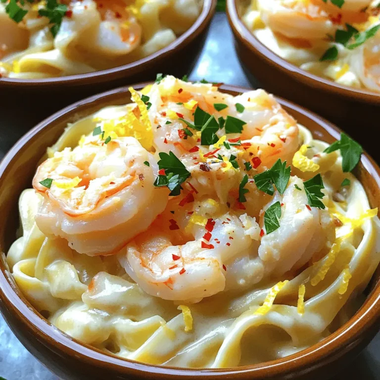 - 8 oz fettuccine pasta - 1 tablespoon extra virgin olive oil - 1 small onion, finely chopped - 2 cloves garlic, minced - 8 oz shrimp, peeled and deveined - 8 oz sea scallops - 8 oz lump crab meat - 1 cup heavy cream - 1 cup freshly grated Parmesan cheese - 1 teaspoon fresh lemon zest - Salt and freshly ground black pepper to taste - Fresh parsley, finely chopped for garnish - Optional: pinch of red pepper flakes for a spicy kick When I create Seafood Lovers' Dream Alfredo, I focus on the best ingredients. The fettuccine pasta serves as the perfect base for this rich dish. I choose fresh seafood like shrimp, scallops, and crab meat. Each brings its unique flavor and texture. I start with quality olive oil, onions, and garlic. They add depth to the dish. The creamy sauce needs heavy cream and Parmesan cheese for richness. I finish it off with lemon zest, parsley, salt, and pepper. This blend of flavors makes every bite a delight. For those who want a kick, I suggest adding red pepper flakes. They balance the creaminess with a bit of spice. This dish is not just a recipe; it’s an experience. You can find the full recipe above to guide you through creating this dreamy Alfredo. Start by boiling water in a large pot. Use enough water to cover the pasta. Add a generous pinch of salt to the water. This will help flavor the pasta. Once the water boils, add 8 oz of fettuccine. Cook the pasta for about 8 to 10 minutes. Check for doneness; it should be al dente. When done, drain the pasta, but keep 1/2 cup of the starchy water. You’ll use this later to adjust the sauce. Next, heat 1 tablespoon of extra virgin olive oil in a large skillet over medium heat. Add 1 small onion, finely chopped. Sauté the onion until it becomes soft and translucent, which takes about 3 to 4 minutes. Now, stir in 2 cloves of minced garlic. Cook the garlic for about 1 minute until you smell its aroma. This will build a strong flavor base for your dish. Increase the heat to medium-high. Add 8 oz of shrimp and 8 oz of sea scallops to the skillet. Sauté them for about 3 to 5 minutes. The shrimp should turn pink, and the scallops should become opaque. Now, gently fold in 8 oz of lump crab meat. Be careful not to break it apart. You want to keep the crab meat in nice chunks for a better texture. Lower the heat back to medium. Pour in 1 cup of heavy cream. Let it come to a gentle simmer. Gradually stir in 1 cup of freshly grated Parmesan cheese. Keep mixing until the cheese melts and the sauce is smooth. If the sauce gets too thick, add a bit of the reserved pasta water to reach your desired creamy consistency. Now it’s time to add some flavor. Mix in 1 teaspoon of fresh lemon zest. This will add brightness to the dish. Season the sauce with salt and freshly ground black pepper. If you like a little heat, add a pinch of red pepper flakes. Stir everything well to blend the flavors nicely. Finally, add the cooked fettuccine directly into the seafood Alfredo sauce. Toss the pasta gently until it is fully coated in the rich sauce. Let it warm together for one more minute. This helps all the flavors meld perfectly. For serving, transfer the Seafood Lovers' Dream Alfredo onto plates or shallow bowls. Garnish with freshly chopped parsley for a vibrant touch. You can add an extra sprinkle of Parmesan on top, and a lemon wedge on the side to enhance the dish's look and taste. For the complete recipe, check the Full Recipe section. Fresh vs. Frozen Options When making Seafood Lovers' Dream Alfredo, you can choose between fresh and frozen seafood. Fresh seafood tastes great, but it can be hard to find. Frozen seafood is often just as good. It is usually frozen right after catching, keeping the flavor intact. Always check the label for quality. Best Types of Seafood for Alfredo For a rich Alfredo, shrimp, scallops, and crab meat work best. Shrimp adds a sweet taste. Scallops bring a soft, buttery texture. Crab meat gives a lovely crab flavor. You can mix and match seafood based on your taste. Ensuring Creamy Consistency To get a creamy sauce, use heavy cream and fresh cheese. Heat the cream slowly to avoid burning. Stir the cheese in gradually. If the sauce is too thick, add a bit of pasta water. This keeps it smooth and rich. Avoiding Clumps of Cheese Clumpy cheese can ruin your sauce. To prevent this, remember to use room temperature cheese. Grate it finely before adding. Stir the cheese in slowly as the sauce simmers. This helps it melt evenly and stay creamy. Use of Fresh Herbs Fresh herbs can brighten your dish. Chopped parsley adds color and taste. You can also try fresh basil or dill. Just sprinkle them on top before serving. This small step makes a big difference in flavor. Alternative Seasoning Suggestions Besides salt and pepper, you can try other seasonings. A pinch of red pepper flakes adds heat. A dash of lemon juice brightens the flavor. Experiment to find what you like best. Seasoning is key to making the dish shine. For more details, check the Full Recipe. {{image_4}} If you want a vegetarian twist, you can skip the seafood. Instead, use hearty ingredients like mushrooms, zucchini, and bell peppers. Substitutes for Seafood - 8 oz mushrooms, sliced - 1 cup zucchini, diced - 1 cup bell peppers, chopped These veggies add great flavor and texture. They soak up the creamy sauce well and make the dish feel rich. Suggested Vegetables to Include Try adding spinach or artichoke hearts for extra taste. These greens brighten the dish and add nutrients. For a gluten-free meal, swap the fettuccine with gluten-free pasta. This keeps the dish tasty and safe for everyone. Gluten-Free Pasta Alternatives - Brown rice fettuccine - Quinoa pasta - Chickpea pasta These options cook well and hold the sauce nicely. Adjustments in Cooking Techniques Follow the same cooking steps, but check the pasta regularly. Gluten-free pasta can cook faster than regular pasta. Love heat? You can spice up your Seafood Lovers' Dream Alfredo easily. A little heat adds a new layer of flavor. Increasing Spice Levels Add a pinch of cayenne pepper or red pepper flakes. Start small; you can always add more. Suggestions for Hot Sauces Try incorporating a splash of your favorite hot sauce. Sriracha or Tabasco works well. Just mix it into the sauce as you stir in the cheese for a nice kick. These variations make the dish fun and fit for everyone! To keep your Seafood Lovers' Dream Alfredo fresh, store it in an airtight container. This helps prevent it from drying out or absorbing other fridge smells. Allow the dish to cool down before sealing. How long does it last in the fridge? Properly stored, it can last for 3 to 4 days. Always check for any off smells or changes in texture before eating leftovers. If in doubt, throw it out! Freezing this dish can help you save it for later. Use a freezer-safe container to avoid freezer burn. Make sure to leave some space at the top since sauces can expand when frozen. For best results, freeze it right after cooking. It can last up to 2 months in the freezer. When you're ready to eat, thaw it overnight in the fridge. Thawing and reheating instructions? After thawing, heat it gently on the stove over low heat. Add a splash of cream or reserved pasta water to regain its creamy texture. Stir often to avoid burning. Enjoy your gourmet meal again! Preparing Seafood Lovers' Dream Alfredo takes about 15 minutes for prep and 30 minutes to cook. You can have this dish ready in just about 45 minutes. This quick timeframe makes it perfect for a weeknight dinner or a special occasion. Yes, you can prepare some parts in advance. Cook the pasta and seafood separately. Store them in airtight containers in the fridge. When you are ready to eat, simply reheat the seafood and sauce, then toss with the pasta. This keeps everything fresh and tasty. Pair this rich dish with a simple side salad or garlic bread. The fresh crunch of a garden salad complements the creamy pasta. Garlic bread adds a nice touch for sopping up that delicious sauce. You can also serve with steamed vegetables for a healthy balance. Absolutely! You can swap shrimp for lobster or crab for clams. Feel free to mix in your favorite seafood. Just make sure to adjust cooking times as needed. You can also add veggies like spinach or sun-dried tomatoes for extra flavor. For the full recipe, check out the details above. This blog post covered how to make a delicious Seafood Lovers' Dream Alfredo. We discussed the ingredients, from fettuccine pasta to your favorite seafood. I shared step-by-step cooking instructions to ensure success. You also learned tips for choosing seafood and perfecting your sauce. Remember, cooking should be fun. Don't hesitate to make it your own. Enjoy your meal and impress your friends with this tasty dish. Happy cooking!