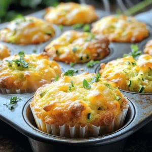 - 2 medium zucchinis, grated - 1 cup all-purpose flour - 1 teaspoon baking powder - 1/2 teaspoon baking soda - 1/2 teaspoon salt - 1 teaspoon garlic powder - 1/4 teaspoon black pepper - 1/2 cup shredded cheddar cheese - 1/4 cup grated Parmesan cheese - 2 large eggs - 1/4 cup milk - 1/4 cup olive oil - 1 tablespoon fresh parsley, chopped (optional) Gather these ingredients before you start. The zucchinis give the muffins moisture and a nice texture. Using fresh zucchini makes a big difference. Grating them is simple and fun. You will also need flour, baking powder, and baking soda for the right rise. Add salt, garlic powder, and black pepper for flavor. Cheddar and Parmesan cheese create a rich taste. Eggs bind everything together, while milk adds creaminess. Olive oil keeps the muffins moist. If you want a fresh touch, add parsley on top. You can find the full recipe to guide you through the steps to bake these tasty muffins. 1. Preheat your oven to 350°F (175°C). This helps the muffins bake evenly. 2. Line a muffin tin with paper liners or spray it with cooking spray. This keeps muffins from sticking. 3. Grate 2 medium zucchinis. Sprinkle them with a pinch of salt. 4. Let the zucchini sit for about 10 minutes. This helps it release moisture. 5. After 10 minutes, squeeze the zucchini in a clean cloth. Remove as much liquid as you can. 1. In a large bowl, mix the dry ingredients. Combine the flour, baking powder, baking soda, salt, garlic powder, and black pepper. 2. In another bowl, whisk together the wet ingredients. Beat 2 large eggs, then stir in 1/4 cup of milk and 1/4 cup of olive oil. 3. Add 1/2 cup of shredded cheddar and 1/4 cup of grated Parmesan to the wet mixture. Mix well. 4. Fold the drained zucchini into the wet mixture. Make sure it’s evenly mixed. 1. Gradually add the dry mixture to the wet mixture. Stir gently until just combined. Avoid over-mixing for fluffy muffins. 2. Spoon the batter into the prepared muffin tin, filling each cup about 2/3 full. 3. Bake in the preheated oven for 20-25 minutes. Check for doneness by inserting a toothpick; it should come out clean. 4. Once baked, remove the muffins from the oven. Let them cool in the pan for about 5 minutes. 5. Transfer the muffins to a wire rack to cool completely. Optionally, garnish with fresh parsley for a nice touch. For a full recipe, refer to the details above. To make your cheesy zucchini muffins fluffy, avoid over-mixing the batter. When you mix too much, the muffins can turn out dense. Mix just until you see no dry flour. This keeps the muffins light and airy. Squeezing the zucchini is very important. After grating the zucchini, sprinkle a pinch of salt on it. Let it sit for about 10 minutes. This step helps draw out extra moisture. Then, use a clean cloth to squeeze out any remaining liquid. If you skip this step, your muffins may end up soggy. These muffins are great served warm. They taste even better with a dollop of sour cream or your favorite dip. For a fun touch, sprinkle some extra cheese on top right before serving. Presentation matters! A little fresh parsley adds nice color and freshness. You can also place the muffins on a nice plate to show them off. One common mistake is not measuring ingredients correctly. Make sure to use standard measuring cups and spoons. This helps keep your muffins consistent every time you bake. Another mistake is skipping the resting time for the zucchini. This step is key to getting rid of moisture. If you don’t rest the zucchini, it can make your muffins too wet. Following these tips will help you bake the best cheesy zucchini muffins! For the complete recipe, check out the Full Recipe. {{image_2}} You can make this recipe work for your needs. If you want gluten-free muffins, swap all-purpose flour for a gluten-free blend. Many blends work well in baking. Ensure it has a good mix of ingredients for best results. For cheese options, feel free to experiment! Swap cheddar for mozzarella or feta. Each type will change the taste and texture. Use your favorite cheese to make these muffins your own. Adding fresh herbs can elevate the taste. Try mixing in basil or thyme for a fresh twist. These herbs pair well with zucchini and cheese. You can also add optional ingredients for extra flavor. Chopped olives or sun-dried tomatoes add a savory kick. Get creative and mix in what you love. Consider the size of the muffins. Mini muffins are great for snacks or parties. They bake faster and are fun to eat. Regular-sized muffins are perfect for breakfast or brunch. If you want to make muffin tops, simply fill the muffin tin less. This way, the tops rise beautifully. Watch them closely to avoid over-baking. Enjoy a fun twist on a classic! For the full recipe, check out the earlier sections. Store your cheesy zucchini muffins in an airtight container. You can keep them at room temperature for about two days. If you want them fresh longer, refrigerate them. They will stay good in the fridge for up to a week. Make sure to let them cool completely before storing. To freeze muffins, wrap each one in plastic wrap. Place them in a freezer bag or container. They can last up to three months in the freezer. When you’re ready to eat, remove the wrap and place them on a plate. You can reheat muffins in two ways. The oven keeps them soft. Preheat the oven to 350°F (175°C) and warm them for about 10-15 minutes. The microwave is quicker. Heat them for about 30 seconds. Check to see if they are warm enough, then enjoy! Yes, you can use frozen zucchini. Frozen zucchini is handy when fresh zucchini is not available. However, it does have some downsides. Frozen zucchini often has more water, so you need to squeeze out the extra moisture. This step is key to keep your muffins from getting too soggy. On the plus side, frozen zucchini is ready to use and can save prep time. If your muffins turn out dry, don’t worry! You can fix this. One way is to add more moisture. Try adding an extra egg or a splash of milk. You can also mix in some applesauce or yogurt for extra softness. Another tip is to avoid over-baking them. Always check for doneness a few minutes early to keep them moist and fluffy. You can tell muffins are done in a few ways. Look for a golden brown top and firm edges. The muffins should spring back when lightly touched. For the toothpick test, insert a toothpick into the center. If it comes out clean or with a few crumbs, your muffins are ready. This simple test helps ensure they are perfectly baked. In this post, we explored a tasty zucchini muffin recipe. We listed all the ingredients and shared simple steps for making them. I offered tips for texture, serving suggestions, and common mistakes to avoid. You learned about variations and how to store your muffins. These muffins are easy to make and great for any meal. With a few tweaks, you can create your own version. Enjoy your baking adventure!
