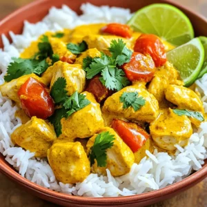 To make easy chicken curry, gather these ingredients: - 500g chicken breast, cut into bite-sized pieces - 1 large onion, finely chopped - 2 cloves garlic, minced - 1 tablespoon ginger, grated - 1 tablespoon curry powder - 1 teaspoon ground turmeric - 1 teaspoon garam masala - 400ml coconut milk - 1 can (400g) diced tomatoes - 2 tablespoons vegetable oil - Salt and pepper to taste - Fresh coriander leaves for garnish - Cooked rice, for serving If you need to swap out some items, here are good options: - Use chicken thighs instead of chicken breast for more flavor. - Swap coconut milk with almond milk for a lighter version. - If you can't find garam masala, mix equal parts cinnamon, cumin, and coriander. - For a vegetarian option, use chickpeas or tofu instead of chicken. Choosing fresh ingredients can make a big difference. Here are some tips: - Look for chicken that is pink and moist, not slimy or discolored. - Choose onions with firm, smooth skins; avoid soft spots. - Fresh garlic should be firm and plump, with no sprouting. - Buy ginger that feels firm and heavy; it should not be dried out. - For spices, check the expiration date for the best flavor. Feel free to check the Full Recipe to dive deeper into the cooking process. 1. Heat the vegetable oil in a large pot over medium heat. 2. Add the finely chopped onion and sauté for 5-7 minutes until it turns translucent. 3. Stir in the minced garlic and grated ginger. Cook for one more minute until fragrant. 4. Add the curry powder, ground turmeric, and garam masala. Toast these spices for about 2 minutes. Keep stirring to avoid burning. 5. Incorporate the chicken pieces into the pot. Season with salt and pepper. Cook for 5-6 minutes until the chicken browns on all sides. 6. Pour in the diced tomatoes and their juices along with the coconut milk. Stir everything well to combine. 7. Bring the curry to a gentle simmer. Reduce the heat and cover the pot. Cook for about 20 minutes, stirring occasionally. The chicken will become tender. 8. Adjust seasoning if needed, adding more salt or pepper to taste. 9. Once ready, remove from heat. Let it rest for a few minutes before serving. - Use fresh spices for better flavor. Old spices lose their punch. - Cut the chicken into even pieces. This helps it cook evenly. - Stir often to prevent the bottom from burning. - Taste the curry before serving. Adjust seasoning as you like. - Letting it sit for a few minutes allows flavors to meld. - Overcooking the chicken can make it dry. Monitor the cooking time closely. - Skipping the toasting step for the spices can dull the taste. - Not using enough salt can leave the dish bland. - Using low-quality coconut milk can affect creaminess. Choose a good brand. - Forgetting to rest the curry before serving may mask the flavors. To boost flavor, add spices at the right time. Toasting spices brings out their rich notes. You can also add fresh herbs like cilantro for a fresh taste. A squeeze of lime juice brightens the dish. If you like heat, add chopped chili peppers during cooking. Cook chicken until it's just done. This keeps it moist and tender. Cut chicken into small pieces for even cooking. Sear the chicken in batches if your pot is small. This helps to get a nice color without steaming the meat. Serve your chicken curry over fluffy rice. This pairs well and soaks up the sauce. You can also add naan bread for dipping. A side of yogurt cools the heat nicely. For extra crunch, serve with a fresh salad on the side. Enjoy the full recipe for more details! {{image_2}} You can swap chicken for other proteins. Try using shrimp, beef, or lamb. For a vegetarian dish, use chickpeas, tofu, or cauliflower. Each option brings a new taste. Just adjust the cooking time based on what you choose. Tofu needs less time than chicken, while beef may need more. You can change the heat level of your chicken curry. Add more chili powder or fresh chilies for spice. If you want a sweet touch, add a tablespoon of sugar or honey. You can also use fruits like mango or pineapple. This adds sweetness and a fruity flavor. Serve chicken curry over rice for a classic meal. You can also pair it with naan bread, which is great for scooping. For a twist, serve it on a bed of quinoa or couscous. If you want something lighter, serve it with a fresh salad. Each option offers a new way to enjoy the dish. For the complete recipe, check out the Easy Chicken Curry section above! After you enjoy your chicken curry, let it cool down. Place leftovers in an airtight container. Store it in the fridge for up to three days. This keeps the flavors fresh while preventing spoilage. You can easily freeze chicken curry for later. Use a freezer-safe container or a heavy-duty freezer bag. Make sure to leave some space for expansion. It will stay good for up to three months. When you’re ready to eat, just thaw it in the fridge overnight. To reheat chicken curry, you have a few options. The best way is to use the stove. Pour the curry into a pot over low heat. Stir it often until it’s hot. You can also use a microwave. Heat it in short bursts, stirring in between, to avoid hot spots. For best results, serve with fresh rice. For more details, check out the Full Recipe. The best type of chicken to use is boneless, skinless chicken breast. It cooks quickly and stays tender. You can also use thighs for more flavor. Both cuts work well in this recipe. Yes, you can make this chicken curry in advance. It tastes even better the next day! Just store it in an airtight container in the fridge. Reheat it gently on the stove before serving. To make your curry spicier, add more curry powder or some chili powder. You can also add fresh chopped chilies or a splash of hot sauce. Taste it as you go to find just the right heat for you. Yes, you can use fresh tomatoes instead of canned. Chop about 4 medium tomatoes and add them in. You may need to cook them longer to break down and create a sauce. If you want to substitute coconut milk, try using heavy cream or almond milk. You could also use broth for a lighter option. Just know that it will change the flavor and texture a bit. For the full recipe, check out the Easy Chicken Curry section! You now have all the steps to make a great chicken curry. We covered ingredients, cooking tips, and how to store leftovers. Remember to choose fresh items for the best taste. Don't shy away from experimenting with flavors. Substitute ingredients if needed, and enjoy your unique touches. With these tips, you can avoid common mistakes and serve a dish everyone will love. I hope you feel ready to cook and share this delightful meal!