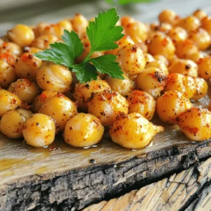 - 1 can (15 oz) chickpeas, drained and rinsed - 2 tablespoons olive oil - 1 teaspoon smoked paprika - 1/2 teaspoon cayenne pepper - 1 teaspoon garlic powder - 1 teaspoon onion powder - 1/2 teaspoon salt - 1/4 teaspoon black pepper - 1 tablespoon nutritional yeast (optional) Chickpeas are the star of this recipe. They offer great flavor and crunch. I love using canned chickpeas for convenience. Just drain and rinse them to remove excess sodium. Olive oil adds richness and helps the spices stick. The spices create a flavor explosion. Smoked paprika gives a nice depth. Cayenne pepper adds heat. You can adjust the amount to match your taste. Garlic and onion powder enhance the savory goodness. Nutritional yeast is optional but great for a cheesy kick. It’s packed with vitamins! This mix of ingredients makes each bite a delightful experience. - Each serving has about 120 calories. - It contains 5 grams of protein. - There are 2 grams of fat. - Each serving has 4 grams of fiber. Chickpeas are a superfood. They are high in protein and fiber, making them filling. These nutrients help with digestion and keep you satisfied. They also provide essential vitamins and minerals. Roasting chickpeas makes a healthy snack. You can enjoy them without guilt. They are a great alternative to chips or other snacks. More than just tasty, they offer health benefits that you can feel good about. For the complete method, check the Full Recipe. - First, preheat your oven to 400°F (200°C). This heat is key for a crispy snack. - Next, drain and rinse the chickpeas. Use a paper towel to pat them dry. Removing moisture helps them crisp up nicely. - In a bowl, mix 2 tablespoons of olive oil with the spices. Use 1 teaspoon of smoked paprika, 1/2 teaspoon of cayenne pepper, 1 teaspoon of garlic powder, 1 teaspoon of onion powder, 1/2 teaspoon of salt, and 1/4 teaspoon of black pepper. - If you want a cheesy flavor, add 1 tablespoon of nutritional yeast. Blend the oil and spices well. This mixture is vital for flavor. - Toss the dry chickpeas in the spice mix until they are fully coated. An even coat ensures every bite is full of flavor. - Spread the coated chickpeas on a baking sheet lined with parchment paper. Make sure they are in a single layer. This helps them roast evenly. - Place the baking sheet in the oven. Roast for 25-30 minutes. Halfway through, toss the chickpeas to ensure they cook evenly. - When they turn golden brown and crispy, remove them from the oven. Let them cool for a few minutes. They will get even crispier as they cool. For the complete process, check the Full Recipe. To make your chickpeas crispy, start by drying them well. After rinsing, use a paper towel to soak up moisture. This step is key for that crunchy texture. Next, roast them at 400°F (200°C). This heat gets them golden and crispy in about 25-30 minutes. Toss them halfway through to ensure even cooking. You can boost the flavor of your chickpeas with other spices too. Try adding cumin for warmth or chili powder for extra heat. If you love cheesy flavors, sprinkle in some nutritional yeast. It gives a nice taste without dairy. Mix and match spices to find your favorite combo. Roasted chickpeas make a great snack on their own. You can also sprinkle them on salads or soups for a crunchy twist. For a beautiful presentation, serve them in a rustic bowl. Add a sprig of fresh parsley on top for color. You can even package them in jars for gifts or snack packs. For the full recipe, check out the details in the earlier section. {{image_2}} You can change the spice mix for your roasted chickpeas. Try using spices like cumin or curry powder for a different flavor. If you want a mild bite, skip the cayenne. For extra heat, add more cayenne or chili powder. You could even try a sweet twist by mixing in cinnamon and sugar for a unique snack. These options let you find the perfect balance that suits your taste buds. Chickpeas are great, but you can also roast other legumes. Try using black beans, kidney beans, or lentils. Each legume has its own unique taste and texture. Roasting different beans gives you new flavor profiles. Plus, you get various health benefits. Beans pack protein and fiber, making them a smart choice for a snack. Roasted chickpeas are not just a snack on their own. You can mix them into salads for a crunchy topping. Try adding them to grain bowls for extra protein. Pair them with dips like hummus or yogurt sauce for a fun twist. You can also use them in wraps or tacos for added crunch. There are endless ways to enjoy these crispy bites. Check out the Full Recipe for more great ideas! To keep your spicy roasted chickpeas crispy, store them in an airtight container. Avoid using plastic bags, as they can trap moisture. Instead, use a glass jar or a metal tin. This keeps your snack crunchy and tasty. Make sure to let them cool completely before sealing the container. This helps prevent steam buildup, which can make them soggy. Yes, you can freeze roasted chickpeas! To do this, spread them out on a baking sheet. Freeze them for about an hour. Once they are frozen solid, transfer them to a freezer bag. When you’re ready to enjoy them again, thaw the chickpeas in the fridge overnight. To re-crisp them, bake in a preheated oven at 400°F (200°C) for about 10 minutes. This will bring back their delightful crunch. When stored properly, spicy roasted chickpeas can last for about a week. Always check for signs of spoilage. If they smell off or appear soft, it's best to toss them. To ensure freshness, label your containers with the date you made them. This simple step helps you enjoy your snack at its best. For the full recipe, check out the earlier section! Making Spicy Roasted Chickpeas is quick and easy. The prep time is about 10 minutes. You will spend around 25 to 30 minutes cooking them in the oven. So, the total time from start to finish is around 40 minutes. This makes it a great snack for busy days! Yes, you can easily adjust the spice levels. If you like it milder, use less cayenne pepper. You can also add a bit of sugar to balance the heat. For more spice, just increase the cayenne or add a dash of hot sauce. Experiment with different spices to find your perfect mix! There are many fun ways to serve Spicy Roasted Chickpeas. You can enjoy them as a snack on their own. They also make a crunchy topping for salads or soups. Try adding them to grain bowls for extra texture. You can even serve them with dips like hummus or yogurt for a tasty bite. Spicy roasted chickpeas are not just tasty but also healthy. We covered easy steps, tasty spice mixes, and creative serving ideas. Remember to dry the chickpeas well for crispiness. You can store leftovers properly to enjoy later. With these tips, you can customize this snack to fit your taste. Try different spices or legumes, and make it your own! Enjoy every crunchy bite, and share your delicious creations!