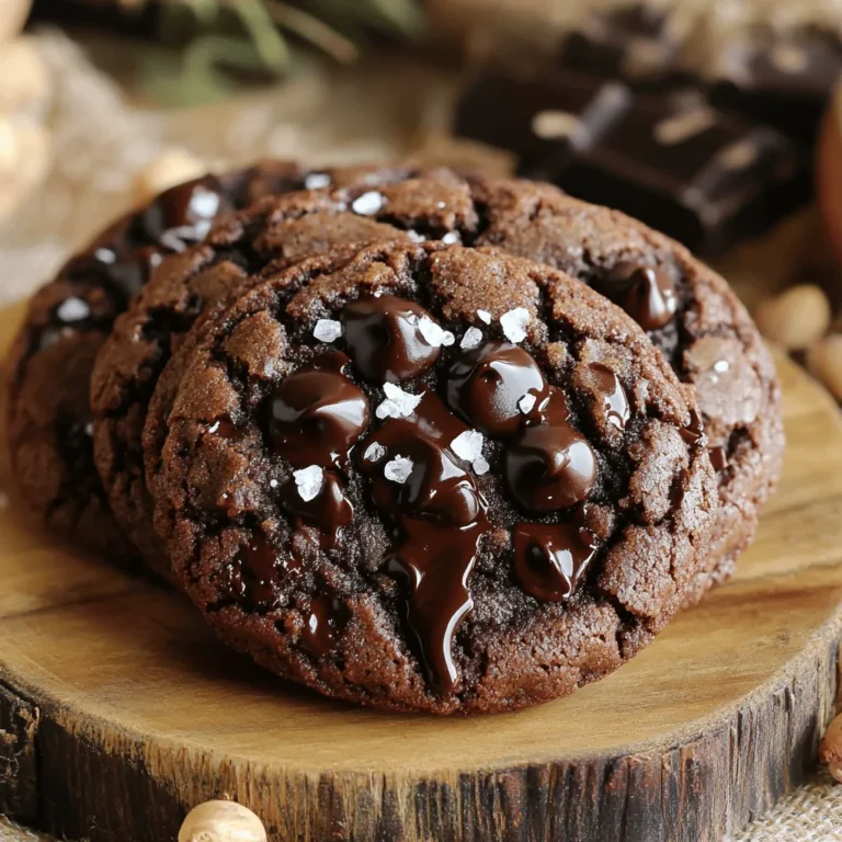 To make perfect chocolate chip cookies, you'll need some key ingredients. Here’s what you need: - 1 cup unsalted butter, softened - 3/4 cup brown sugar, packed - 1/4 cup granulated sugar - 2 large eggs - 2 teaspoons vanilla extract - 2 1/4 cups all-purpose flour - 1/2 teaspoon baking soda - 1/2 teaspoon sea salt - 1 cup dark chocolate chips (at least 70% cocoa) These ingredients create a rich, buttery dough with a chewy center. The dark chocolate gives each bite an intense flavor. You can easily customize your cookies with a few optional ingredients. Here are some ideas: - 1/2 cup chopped walnuts - Flaky sea salt for garnish Adding walnuts gives a nice crunch. The flaky sea salt enhances the sweetness of the chocolate. Feel free to mix in your favorite nuts or even dried fruit for extra flavor. If you have dietary needs, you can still enjoy chocolate chip cookies. Here are some substitutions: - Vegan: Use vegan butter and flax eggs instead of regular eggs. - Gluten-Free: Substitute all-purpose flour with a gluten-free blend. These swaps help you keep the chewy texture while making the cookies fit your diet. You can still enjoy delicious treats without missing out! For the full recipe, check out the details above. First, gather your ingredients. You need: - 1 cup unsalted butter, softened - 3/4 cup brown sugar, packed - 1/4 cup granulated sugar - 2 large eggs - 2 teaspoons vanilla extract - 2 1/4 cups all-purpose flour - 1/2 teaspoon baking soda - 1/2 teaspoon sea salt - 1 cup dark chocolate chips (at least 70% cocoa) - 1/2 cup chopped walnuts (optional) - Flaky sea salt for garnish Start by preheating your oven to 350°F (175°C). Line a baking sheet with parchment paper to prevent sticking. In a large bowl, cream the softened butter, brown sugar, and granulated sugar. Mix until light and fluffy, about 2-3 minutes. Next, add the eggs one at a time. Mix well after each egg. Add the vanilla extract and blend until combined. In a separate bowl, whisk together the flour, baking soda, and sea salt. Gradually mix the dry ingredients into the wet mixture. Stop mixing when just combined. This helps keep your cookies soft. Now, fold in the dark chocolate chips and walnuts, if you chose to add them. Using a tablespoon or cookie scoop, drop rounded balls of dough onto the prepared baking sheet. Leave enough space between each cookie. They will spread while baking. Before baking, sprinkle a pinch of flaky sea salt on top of each cookie. This adds a nice touch! Bake in the preheated oven for 10-12 minutes. Look for golden brown edges and soft centers. This is key for that perfect soft and chewy texture. After baking, allow the cookies to cool on the baking sheet for 5 minutes. This step helps them firm up a bit. Then, transfer the cookies to a wire rack to cool completely. For serving, arrange them on a decorative plate. Enjoy them warm with a glass of milk or coffee. You can find the full recipe [here](#). To get that perfect soft and chewy texture, use room temperature butter. This helps create a great blend with the sugars. Cream the butter and sugars until they feel light and fluffy. Mix only until combined when adding flour. Over-mixing can lead to tough cookies. Baking time is key too. Take them out when the edges turn golden but the centers still look soft. One common mistake is using cold butter. This won’t mix well and will affect the texture. Another issue is not measuring flour correctly. Too much flour makes cookies dry. Don’t skip the sea salt on top. It enhances the flavors and balances the sweetness. Lastly, don’t overcrowd the baking sheet. Cookies need space to spread. To keep cookies fresh, store them in an airtight container. They stay soft for days that way. For longer storage, freeze them. Just make sure to wrap them well. When you want them warm, pop them in the oven at 350°F for a few minutes. This brings back their soft, chewy goodness. You can also microwave them for about 10 seconds, but be careful not to overheat. Enjoy your cookies as they were meant to be! For more on making these cookies, check out the Full Recipe. {{image_2}} You can choose between classic milk chocolate and rich dark chocolate. The classic version is sweet and creamy. It brings back childhood memories. Dark chocolate has a bold taste, with a hint of bitterness. I love using dark chocolate chips, especially those with 70% cocoa or more. They add depth and contrast to the sweet cookie dough. For a fun twist, mix both types of chocolate. This combo makes for a delightful surprise in every bite. Want to switch things up? Add nuts or spices to your cookies. Chopped walnuts or pecans give the cookies a nice crunch. They also add a warm, nutty flavor. You can also try adding a pinch of cinnamon or a dash of sea salt. These additions elevate the taste. If you want a fruity twist, fold in some dried cherries or cranberries. This adds a chewy texture and a burst of flavor. Each option brings a new life to the classic recipe. You can easily modify this recipe for special diets. For a vegan option, replace the butter with coconut oil. Use flax eggs instead of chicken eggs. To make gluten-free cookies, swap all-purpose flour with almond or oat flour. These swaps work well and still taste great. You can experiment and find the best fit for your needs. Just remember, the texture might change slightly. For more ideas, check the Full Recipe related to adaptations. To keep your cookies soft and chewy, store them in an airtight container. Place a slice of bread in the container. The bread adds moisture and helps the cookies stay fresh. You can also use parchment paper between layers of cookies. This keeps them from sticking together. Freezing cookie dough is easy. First, scoop the dough into balls. Place the balls on a baking sheet. Freeze until firm, about 1-2 hours. Then transfer the dough balls to a freezer bag. Label the bag with the date and type of cookie. This way, you can enjoy fresh cookies later. To thaw frozen cookie dough, move it from the freezer to the fridge overnight. If you need cookies fast, you can bake them straight from the freezer. Just add a minute or two to the baking time. For reheating baked cookies, pop them in the microwave for about 10-15 seconds. This brings back the soft, warm texture. Enjoy your homemade treats with every bite! Chocolate chip cookies stay fresh for about one week at room temperature. Place them in an airtight container to keep them soft. You can also store them in the fridge for longer life. Just remember, cold cookies might lose their soft feel. Yes, you can use oil instead of butter. The cookies may spread a bit more, but they will still taste great. Use a little less oil than the butter amount. For example, if the recipe calls for one cup of butter, use about three-quarters cup of oil. If your dough feels sticky, add a bit more flour. Start with one tablespoon and mix it in. Keep adding until the dough holds together but is still soft. You want it to be easy to scoop but not too wet. To get chewy cookies, use more brown sugar than white sugar. Brown sugar adds moisture. Also, try chilling the dough for at least an hour before baking. This helps the cookies stay thicker and chewier. You can find the full recipe for my decadent dark chocolate chip cookies to see all the tips in action! Now you know how to make the best chocolate chip cookies. We covered key ingredients, step-by-step baking, and tips for the perfect cookie. You can customize your cookies to fit any diet. Remember to store them properly to keep them fresh. With these tips, you can enjoy delicious cookies anytime. Happy baking!