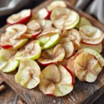 To make easy cinnamon apple chips, you need just a few simple items: - 3 medium-sized apples (such as Granny Smith or Honeycrisp) - 1 tablespoon ground cinnamon - 1 tablespoon granulated sugar (optional) - Pinch of salt These ingredients come together to create a sweet and crunchy snack. The apples provide the base, while cinnamon adds warmth and flavor. You can add sugar if you like a sweeter chip. The sugar helps balance the tartness of the apples. Other optional spices may include nutmeg or vanilla for extra flavor. However, I recommend keeping it simple to enjoy the apple's natural taste. For the best crispness, choose apples that are firm and juicy. I suggest using Granny Smith for a tart bite or Honeycrisp for a sweeter touch. Both varieties hold up well when baked and create the perfect texture. This recipe is easy and customizable, allowing you to play with flavors to suit your taste. Check out the Full Recipe for more details. First, you need to set your oven. Preheat it to 200°F (95°C). The low heat helps the apples dry out slowly. This keeps them crisp. Next, grab two baking sheets. Line each one with parchment paper. This makes cleanup easy and keeps your chips from sticking. Now, let’s slice those apples. Choose medium-sized apples like Granny Smith or Honeycrisp. Wash and dry them well. Use a sharp knife or a mandolin for even slices. Aim for about 1/8 inch thick. Make sure to remove the core. Thin slices will give you the best crunch! For the topping, grab a small bowl. Mix together 1 tablespoon of ground cinnamon, 1 tablespoon of sugar (if you want), and a pinch of salt. Stir well until it’s combined. Once your apple slices are ready, lay them on the baking sheets. Make sure they don’t touch. Sprinkle the cinnamon mix evenly over the slices. This adds great flavor and makes each bite special. For the full recipe, check out the earlier section! To get the best crisp texture, slice your apples thinly. Aim for about 1/8 inch thick. This thickness helps them dry out well. Use a mandolin for even slices if you can. It makes the job quick and easy. Remember to keep the slices in a single layer. Overlapping will lead to soggy chips. Bake them slowly at 200°F (95°C). This low heat is key for drying, not cooking. Flip the slices halfway through to ensure even crispiness. One common mistake is using the wrong apples. Choose firm apples like Granny Smith or Honeycrisp. They hold up better during baking. Another mistake is not drying the apples well. Wet apples won’t crisp up. Make sure to dry them with a towel after washing. Also, avoid too much cinnamon. A little goes a long way! Too much can overpower the sweet apple flavor. Finally, don’t skip the cooling step. Let them cool fully on the baking sheet to enhance their crispness. Cinnamon apple chips are great on their own, but you can pair them too! Try serving them with yogurt for a tasty dip. They also go well with nut butter for a filling snack. For a fun dessert, add them to ice cream or oatmeal. You can even sprinkle some nuts on top for extra crunch. These chips make a great addition to a cheese board. They add a sweet twist to your cheese pairings. Enjoy your crunchy creation with friends or family! {{image_2}} You can make your cinnamon apple chips even better! Try adding nutmeg for warmth. Just a pinch will enhance the spice flavor. You can also mix in vanilla extract. Brush the apple slices lightly with it before adding cinnamon. This adds a sweet aroma that makes your chips special. While apples are great, other fruits work too. Pears are a good choice. They have a sweet taste and similar texture. Bananas can make tasty chips as well. Slice them thin, and they become chewy and sweet. You can also try peaches or mangoes for a fruity twist. Experimenting with different fruits can lead to fun snacks! You can choose how to dry your apple chips. The oven method is quick and easy. Just set your oven low and bake, as I showed in the full recipe. The dehydration method takes longer but keeps more nutrients. Use a dehydrator if you have one. It requires patience but gives you crunchy results. To keep your cinnamon apple chips fresh, store them in an airtight container. This will help protect them from air and moisture. If you have a glass jar, that works great too. Place a piece of parchment paper at the bottom before adding the chips. This helps absorb any extra moisture. Homemade apple chips can last for up to a week when stored correctly. However, they tend to disappear quickly because they taste so good! If you notice them becoming soft, it’s time to eat them. They are best enjoyed fresh, but proper storage will keep them tasty for a few days. If your apple chips lose their crunch, don’t worry! You can revive them. Preheat your oven to 200°F (95°C) again. Spread the soft apple chips on a baking sheet. Bake for about 10–15 minutes. Keep an eye on them to avoid burning. This will help them regain their crispy texture, making them delightful once more. For the full recipe of these easy cinnamon apple chips, check out the recipe above! Cinnamon apple chips can last about a week if stored well. Keep them in an airtight container. This keeps moisture out and helps them stay crisp. If you notice any softness, they may not be fresh anymore. Enjoy them within a few days for the best taste. Yes, you can easily make these apple chips vegan. The main ingredients are apples, cinnamon, and sugar. None of these contain animal products. Just skip the sugar if you prefer a lower-calorie option. You can also use maple syrup instead of sugar for added flavor. You can try many spices for your apple chips. Nutmeg adds a warm flavor. Cloves give a rich taste as well. Ginger adds a bit of kick. You can mix these spices to find your favorite combo. Don't be afraid to experiment! For more flavors, check the Full Recipe. Cinnamon apple chips are simple and fun to make. You need crisp apples and cinnamon. I shared essential ingredients, step-by-step instructions, and tips for success. Remember to slice apples thinly for the best crunch. Avoid common mistakes, like using too much spice. Experiment with flavors or even other fruits. Store them well to keep them fresh. Enjoy these treats anytime!
