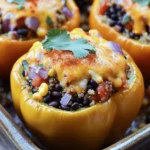 To make black bean stuffed peppers, you need fresh, wholesome items. Here is what you'll need: - 4 large bell peppers (any color) - 1 can (15 oz) black beans, rinsed and drained - 1 cup cooked quinoa - 1 cup corn kernels (fresh or frozen) - 1 cup diced tomatoes (canned or fresh) - ½ cup diced red onion - 1 teaspoon cumin - 1 teaspoon smoked paprika - ½ teaspoon garlic powder - ½ teaspoon chili powder - Salt and pepper to taste - 1 cup shredded cheese (cheddar or pepper jack) - Fresh cilantro, chopped (for garnish) These ingredients blend to create a tasty and filling meal. The black beans offer protein and fiber. The quinoa adds more nutrients, while the peppers provide color and crunch. This recipe serves four people. Each stuffed pepper is a complete meal. You can pair them with a salad or bread for a larger dinner. If you want leftovers, consider making extra peppers. They keep well in the fridge for a few days. I often choose fresh ingredients when I can. Fresh bell peppers taste better and add more nutrition. However, canned items make cooking easier. For example, canned black beans save time. Rinse them well to reduce sodium. Use fresh corn when it’s in season for the best flavor. For tomatoes, choose canned or fresh based on your preference. Both work well in this dish. Start by preheating your oven to 375°F (190°C). Take your bell peppers and cut off the tops. Be careful not to cut too much. Remove the seeds and membranes inside. Keep the peppers whole. They will hold the filling. You can use any color you like. Red, yellow, or green all work well. Set them aside while you prepare the filling. In a large bowl, mix together the following ingredients: - 1 can (15 oz) black beans, rinsed and drained - 1 cup cooked quinoa - 1 cup corn kernels (fresh or frozen) - 1 cup diced tomatoes (canned or fresh) - ½ cup diced red onion - 1 teaspoon cumin - 1 teaspoon smoked paprika - ½ teaspoon garlic powder - ½ teaspoon chili powder - Salt and pepper to taste Stir everything until well combined. The mixture should be colorful and fragrant. This filling is packed with flavor and nutrition. You can taste it to check the seasoning. Adjust with more salt or spices if needed. Spoon the filling into each bell pepper. Fill them generously, but don’t overfill. Place the stuffed peppers upright in a baking dish. If they seem wobbly, you can add a little water to the dish. This helps steam the peppers as they cook. Cover the dish with aluminum foil. Bake for 30 minutes. After that, remove the foil and sprinkle cheese on top. Use about 1 cup of shredded cheese, like cheddar or pepper jack. Bake for another 10-15 minutes. You want the cheese to melt and bubble. Once done, take them out and let cool for a few minutes. Garnish with fresh cilantro for a pop of color. Enjoy your tasty Black Bean Stuffed Peppers! For the full recipe, click [Full Recipe]. To keep your peppers firm, avoid overcooking them. Pre-baking the peppers for just 10 minutes helps. This gives them a head start without making them mushy. If you want extra crunch, skip the water in the baking dish. Instead, bake the peppers dry. The filling will steam them nicely. Taste your filling before you stuff the peppers. If it needs more flavor, add spices. You can increase the garlic powder or chili powder for a kick. For a fresh flavor, try adding lime juice. It brightens the dish and makes each bite pop. Don’t forget to adjust the salt to your liking! Cheese adds creaminess and flavor. I love using shredded cheddar or pepper jack. If you want a twist, try crumbled feta or goat cheese. For a crunchy topping, sprinkle crushed tortilla chips before serving. Fresh cilantro adds color and taste. You can also drizzle some avocado or sour cream on top for extra goodness. For the full recipe, check out the Black Bean Fiesta Stuffed Peppers. {{image_2}} You can easily add meat to your stuffed peppers. Ground beef or turkey works well. Just brown the meat in a pan before mixing it with the other filling ingredients. This adds more protein and flavor. If you like, you can also use shredded chicken or pulled pork. These options make the dish heartier. They can balance the beans and grains nicely. If you want to change the grain, quinoa is not the only option. You can use brown rice, farro, or even couscous. Each grain gives a different taste and texture. Brown rice is chewier, while couscous cooks faster and is fluffier. Farro has a nutty flavor that adds depth. Feel free to mix it up based on what you have at home. For those who enjoy heat, you can spice things up easily. Add fresh jalapeños or red pepper flakes to the filling. You can also use hotter chili powders. If you prefer a milder dish, reduce the chili powder and cumin. Adding a dollop of sour cream or yogurt on top also cools the heat. Adjust the spices to match your taste and enjoy a perfect meal. Check out the Full Recipe for details on making these tasty stuffed peppers! After you enjoy your Black Bean Stuffed Peppers, store leftovers in an airtight container. Make sure they cool down to room temperature first. Place a layer of plastic wrap or parchment paper between layers if stacking. This keeps them fresh and prevents sticking. Stored this way, they last for up to four days in the fridge. Want to save some for later? You can freeze these stuffed peppers! Let them cool completely. Wrap each pepper in plastic wrap, then in foil. This method prevents freezer burn. You can also place them in a freezer-safe bag. They will stay good for about three months. When you're ready to eat, thaw them in the fridge overnight. To reheat, remove the peppers from the fridge or freezer. If frozen, let them thaw first. Preheat your oven to 350°F (175°C). Place the peppers in a baking dish. Cover with foil to keep them moist. Bake for 20-25 minutes until heated through. You can also microwave them for 2-3 minutes, but the oven keeps them crispy. Enjoy your meal again! For the full recipe, check the [Full Recipe]. Yes, you can make these peppers ahead. Prepare the filling and stuff the peppers. Then, cover and refrigerate them. Bake them later when you are ready to eat. This saves time and makes dinner easy. You can use pinto beans or kidney beans instead. Chickpeas are also a great choice. If you prefer a meat option, ground turkey works well too. Each choice brings a different taste, but all can make your dish delightful. Yes, you can cook stuffed peppers on the stovetop. Use a large skillet with a lid. Add a little water or broth to the skillet. Place the stuffed peppers in the pan, cover, and cook on low heat. This method takes about 25 to 30 minutes. Check them often to avoid burning. In this blog post, we covered all about stuffed peppers. We reviewed ingredients, portions, and the choice between fresh and canned. Next, I shared step-by-step instructions for prepping and baking. I shared tips to avoid soggy peppers and enhance flavors. You learned variations like adding meat or grains and how to store leftovers. Stuffed peppers are not just tasty but also easy to prepare. Enjoy your cooking and make it your own!