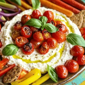 - 1 cup feta cheese, crumbled - 1/2 cup cream cheese, softened - 2 tablespoons olive oil, plus extra for drizzling - 1 tablespoon lemon juice - 1 teaspoon garlic powder - 1 teaspoon dried oregano - Salt and pepper to taste - 1 pint cherry tomatoes, halved - Fresh basil leaves for garnish Gather these simple ingredients before you start. The feta cheese gives a tangy taste. Cream cheese adds creaminess. Olive oil brings richness, while lemon juice adds a bright flavor. Garlic powder and oregano will boost the taste. Cherry tomatoes become sweet when roasted. Fresh basil adds a nice touch for serving. You can find the full recipe linked above. Remember, using fresh ingredients makes a big difference. Enjoy your cooking adventure! - Preheat your oven to 400°F (200°C). - Toss the halved cherry tomatoes in a bowl with olive oil, salt, and pepper. Mix them well. Roasting tomatoes makes them sweet and flavorful. The heat brings out their natural sugars. When they blister and caramelize, they turn into little bursts of joy. Spread the tomatoes on a baking sheet. Make sure they are in a single layer. Roast them for about 20-25 minutes. They should be soft and slightly brown when done. - In a food processor, combine feta cheese, cream cheese, olive oil, lemon juice, garlic powder, and oregano. - Blend until the mixture is smooth and creamy. This dip is rich and tangy. The feta adds a salty kick, while the cream cheese gives it a nice texture. If it feels too thick, add a little more olive oil. Taste it and adjust with salt and pepper. - Spread the whipped feta dip on a serving platter. - Top it with the roasted tomatoes and garnish with fresh basil leaves. Serving this dip is all about presentation. The bright red tomatoes pop against the creamy dip. Drizzle extra olive oil on top for a touch of shine. A sprinkle of fresh basil not only looks great, but it also adds a burst of flavor. You can find the Full Recipe above for more details. To get blistered and caramelized tomatoes, start with good cherry tomatoes. Choose firm, bright ones. Toss them with olive oil, salt, and pepper in a bowl. Spread them on a baking sheet in one layer. Roast at 400°F for 20-25 minutes. If your oven runs hot, check them after 15 minutes to avoid burning. For a gas oven, you might need a minute or two less. For a creamy dip, use room temperature cream cheese. Blend it with crumbled feta until smooth. If you want it creamier, add more cream cheese or olive oil. Taste as you mix. Adjust the salt, pepper, or lemon juice for a better flavor balance. Fresh herbs can add a nice touch, too. For the best experience, serve with dippers. Crackers, pita bread, or fresh vegetable sticks work well. To make it pretty, spread the dip on a platter. Top with roasted tomatoes and fresh basil leaves. A drizzle of olive oil adds shine. You can also sprinkle oregano or balsamic reduction for extra flavor. For the full recipe, check the earlier sections. {{image_2}} You can boost the flavor of your whipped feta dip in many ways. Adding fresh herbs like thyme or rosemary can make a big difference. Just chop them finely and mix them in. They add a nice, fresh taste. You can also spice things up with crushed red pepper flakes. This will give the dip a warm kick. Start with a little and taste as you go. It’s easy to adjust to your preferred heat level. If you need a dairy-free option, try using vegan cheeses instead of feta or cream cheese. Many brands offer great plant-based alternatives. They can taste just as good! For those who avoid gluten, serve the dip with gluten-free crackers or veggie sticks. This way, everyone can enjoy the dish without worry. This dip is very versatile. You can use it as a spread for sandwiches. It adds a creamy, tangy layer that elevates any sandwich. You can also pair it with salads or grain bowls. The whipped feta adds flavor and creaminess to fresh greens or hearty grains. Try it with quinoa or farro for a tasty meal. For the full recipe, check out the details above. To keep your whipped feta dip and roasted tomatoes fresh, store them in separate airtight containers. This method prevents the dip from getting soggy. You can keep them in the fridge for up to five days. Always check for off smells or changes in color before eating leftovers. Yes, you can freeze the whipped feta dip! Just place it in a freezer-safe container. It can last for up to three months in the freezer. However, the tomatoes do not freeze well. When you're ready to eat, thaw the dip in the fridge overnight. To restore the texture, blend it again briefly before serving. Leftover whipped feta dip is great as a spread on sandwiches or wraps. You can also stir it into pasta for a creamy sauce. Roasted tomatoes can enhance salads or grain bowls. Toss them into a quiche or frittata for added flavor. Get creative! You can use Greek yogurt or sour cream instead of cream cheese. Both options add creaminess and a tangy taste. If you want a vegan option, try silken tofu blended until smooth. Each substitute will change the flavor slightly, but it will still be delicious! Yes, you can prepare the whipped feta dip a day in advance. Just store it in the fridge in an airtight container. You can roast the tomatoes just before serving for the best flavor. This way, you save time and still enjoy a fresh taste. To serve more people, simply double or triple the recipe. Use a larger mixing bowl and a bigger baking sheet for the tomatoes. You can also serve the dip in a larger platter to make it more attractive. Just remember to adjust your cooking times as needed. Yes, this dish is vegetarian-friendly! The ingredients, like feta cheese and cherry tomatoes, are all plant-based. If you want a vegan version, replace feta with a vegan cheese alternative. This way, everyone can enjoy this tasty dip! This dip goes well with many items. Here are some great options: - Crackers - Pita bread - Vegetable sticks (like carrots and cucumbers) - Toasted baguette slices You can also serve it with olives or pickles for extra flavor. The possibilities are endless! For the complete steps on how to prepare this delightful treat, check out the Full Recipe. This blog post covered how to make a delicious whipped feta dip with roasted tomatoes. You learned about the simple ingredients and step-by-step instructions. We also discussed tips for the best results and variations to suit your taste. Remember, this dip is great for gatherings or a snack. Keep experimenting with flavors and enjoy! Your kitchen will become a place for tasty, easy meals.