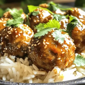 To make honey garlic turkey meatballs, you need a few simple ingredients. These items will create a tasty meal that is easy to prepare. - 1 pound ground turkey - 1/2 cup breadcrumbs - 1/4 cup grated Parmesan cheese - 2 garlic cloves, minced - 1 tablespoon fresh ginger, grated - 1 large egg - 3 tablespoons honey - 3 tablespoons soy sauce (or tamari for a gluten-free option) - 1 tablespoon sesame oil - 1/2 teaspoon black pepper - 1/4 teaspoon salt - 1 tablespoon fresh cilantro, chopped (for garnish) - 1 tablespoon sesame seeds (for garnish) This mix of ingredients brings rich flavors. Ground turkey is lean and tasty. Breadcrumbs add texture, while Parmesan cheese gives a nice salty touch. Garlic and ginger bring warmth and spice. The egg helps hold everything together. Honey and soy sauce create that sweet and savory sauce we love. Sesame oil adds a nutty hint, and the garnishes brighten the dish. This recipe is easy to follow and perfect for any meal. You can find the full recipe [here](Full Recipe). 1. First, preheat your oven to 400°F (200°C). This helps the meatballs cook evenly. 2. Next, line a baking sheet with parchment paper. This makes for easy cleanup later. 3. In a large bowl, combine the ground turkey, breadcrumbs, grated Parmesan, minced garlic, grated ginger, egg, black pepper, and salt. Mix gently until everything is just combined. 4. Using your hands, form the mixture into meatballs. Aim for about 1 to 1.5 inches in diameter. Place them on the prepared baking sheet. 1. In a small bowl, whisk together the honey, soy sauce, and sesame oil. This will be your tasty honey garlic sauce. 2. Brush or drizzle half of the honey garlic sauce over the meatballs. Ensure each meatball gets a good coat. 1. Now, bake the meatballs in the oven for 15 minutes. This helps them cook through. 2. After 15 minutes, take the meatballs out. Drizzle the remaining honey garlic sauce over them. 3. Return the meatballs to the oven for another 10 minutes. They should be golden brown and fully cooked. 4. Once done, remove the meatballs from the oven. Let them rest for a few minutes. 5. Before serving, garnish with chopped cilantro and sprinkle sesame seeds on top for a nice touch. For the full experience of these flavors, check out the Full Recipe. Enjoy your cooking! Choosing the right ground turkey is key. Use lean ground turkey for juicy meatballs. Look for a blend that is 93% lean or higher. This gives a nice balance of flavor and moisture. Mixing techniques matter too. Use your hands, but don’t overmix. Overmixing can make the meatballs tough. Just mix until all the ingredients hold together. This keeps them light and tender. Ensure even cooking by placing meatballs apart on the baking sheet. This allows heat to flow around each one. You can also turn them halfway through baking for a nice brown color all over. Adjusting sweetness and saltiness can enhance your dish. If you like it sweeter, add more honey. For more salt, increase the soy sauce. Taste as you go to get it just right. Try alternative sauces for a twist. You can use teriyaki sauce for a richer taste. Or mix in some sriracha for a spicy kick. These changes can make the meatballs feel new and exciting. Using gluten-free substitutes is easy. Swap regular soy sauce with tamari. This keeps all the great flavor while making it gluten-free. Plus, you can use gluten-free breadcrumbs for the same tasty meatballs. For the full recipe, check the earlier section of this article. {{image_2}} You can easily swap turkey for other meats. Chicken and beef work well in this recipe. They both give great flavor. Just keep the cooking times in mind. If you want a vegetarian option, try plant-based meatballs. They are tasty and healthy. Use lentils or chickpeas as the base. You can also find many brands ready to cook. Experiment with herbs for different flavors. Add basil, parsley, or oregano to mix it up. Each herb brings a new taste to the dish. The air fryer is a quick way to cook these meatballs. Set it to 375°F (190°C). Cook for about 12 minutes, turning halfway. This gives them a nice crispy outside. You can also use a slow cooker. Place the meatballs in the cooker and pour the honey garlic sauce over them. Cook on low for 4 hours. The meatballs will be juicy and full of flavor. Grilling adds a smoky taste. Preheat your grill and cook for about 10 minutes. Turn them often to avoid burning. This method gives a nice char and enhances the flavor even more. For the full recipe, check out the complete guide above. Store your leftover honey garlic turkey meatballs in the fridge. Use an airtight container to keep them fresh. They can last for about 3 to 4 days in the refrigerator. When you want to eat them, simply reheat in the microwave or warm them on the stove. You can freeze these meatballs for later use. Let them cool completely after cooking. Place them in a single layer on a baking sheet. Freeze for about an hour until firm. Then, transfer the meatballs to a freezer-safe bag or container. Label the bag with the date. They should stay good for about 3 months. When you want to enjoy them, take out the meatballs and let them thaw in the fridge overnight. For reheating, you can bake them in the oven at 350°F (175°C) for about 15 minutes. This will help them stay juicy and flavorful. For more details and the full recipe, check out the entire guide! How do I know when turkey meatballs are cooked? Turkey meatballs are done when they reach an internal temperature of 165°F (74°C). Use a meat thermometer to check. The outside should also be golden brown for best taste. Can I make honey garlic turkey meatballs ahead of time? Yes, you can prepare the meatballs ahead of time. Shape them and store them in the fridge for up to 24 hours. This saves time on busy days. What can I serve with honey garlic turkey meatballs? These meatballs pair well with jasmine rice, steamed veggies, or a fresh salad. You can also serve them as appetizers with toothpicks. Is this recipe suitable for meal prep? Absolutely! The meatballs store well in airtight containers. They can last in the fridge for 3 to 4 days, making them perfect for meal prep. Can I substitute honey for another sweetener? Yes, you can use maple syrup or agave nectar. They will give a similar sweetness without the honey flavor. How can I make these meatballs spicier? Add red pepper flakes or sriracha to the meatball mix. You can also drizzle hot sauce over the meatballs before serving for an extra kick. In this post, I shared a simple recipe for honey garlic turkey meatballs. We covered the key ingredients, from ground turkey to delicious sauce options. You learned how to prepare, bake, and store your meatballs. With tips on perfecting texture and flavor, plus variations for all diets, you can make this dish your own. Enjoy making these meatballs and impress your family with your cooking skills!