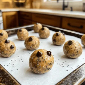 - 1 cup rolled oats - 1/2 cup natural peanut butter (or almond butter) - 1/3 cup honey or maple syrup - 1/2 cup mini chocolate chips To make Peanut Butter Chocolate Chip Energy Balls, you'll need a few key ingredients. First, rolled oats form the base. They give texture and help bind the balls. Next, you’ll use natural peanut butter, which adds creaminess and flavor. Honey or maple syrup serves as the sweetener, making the balls sticky. Finally, mini chocolate chips bring a delightful burst of chocolate in every bite. - 1/4 cup chia seeds - A pinch of sea salt - Additional flavorings (cinnamon, nutmeg) For added nutrition, consider chia seeds. They boost fiber and omega-3s. A pinch of sea salt enhances flavor, balancing sweetness. You can also add spices like cinnamon or nutmeg for warmth. These optional add-ins let you customize the flavor and texture. If you want to try different tastes, these options are fun to explore. For the full recipe, check out the complete guide. You'll see how easy it is to whip up these energizing snacks! - In a large bowl, combine the rolled oats, peanut butter, honey, chia seeds, and vanilla extract. - Mix well with a spatula or your hands until everything is fully integrated. The mixture should feel sticky but easy to handle. - Use your hands to roll the mixture into small balls, each about 1 inch wide. - Place each ball on a baking sheet lined with parchment paper. - Refrigerate the energy balls for 30 minutes. This helps them firm up nicely. - Enjoy them as a quick snack or a boost before workouts. Store leftovers in an airtight container in the fridge for up to one week. To avoid sticking, wet your hands slightly. This helps the mixture roll smoothly. It keeps your hands clean too! Make sure to mix the chocolate chips well. You want each bite to have a bit of chocolate. An even spread makes every energy ball tasty. You can swap out peanut butter for any nut butter you like. Almond or cashew butter works great too! For an extra crunch, add seeds like pumpkin or sunflower. Dried fruits, like raisins or cranberries, also add sweetness. Get creative and make these energy balls your own! For the full recipe, check out the detailed instructions above. {{image_2}} You can change the taste of your Peanut Butter Chocolate Chip Energy Balls easily. One way is to add cocoa powder. This gives your balls a rich chocolate flavor. Just mix in two tablespoons of cocoa powder with the other ingredients. This simple switch makes them even more delightful. You can also enhance the flavor with spices. Adding a teaspoon of cinnamon gives warmth and depth. Vanilla extract adds a sweet note. Both spices boost the taste and make the energy balls unique. If you're watching sugar intake, try low-sugar options. You can use stevia or erythritol instead of honey or maple syrup. These sweeteners keep the taste without the extra sugar. Just use the same amount as honey in the recipe. For gluten-free energy balls, use certified gluten-free oats. Many oats could contain gluten if processed in the same area as gluten products. Check the label to be safe. This way, everyone can enjoy these tasty treats. Explore these variations to suit your taste or health goals. For full details on making these energy balls, refer to the Full Recipe. To keep your Peanut Butter Chocolate Chip Energy Balls fresh, use airtight containers. This method prevents air from spoiling them. Store them in the fridge for up to one week. The cool temperature helps maintain their flavor and texture. If you want to store them longer, freezing is your best bet. To freeze, place the energy balls in a single layer on a baking sheet. After they freeze for a couple of hours, transfer them to a freezer-safe bag. This way, they won’t stick together. When you’re ready to enjoy one, simply take it out and let it thaw at room temperature. For the best texture, avoid microwaving. Let them sit for about 15 minutes before eating. Enjoy the perfect bite! How long do Peanut Butter Chocolate Chip Energy Balls last? These energy balls last about one week in the fridge. Store them in an airtight container to keep them fresh. Can I make these energy balls vegan? Yes, you can make them vegan. Use maple syrup instead of honey and pick a vegan nut butter. What can I substitute for honey or maple syrup? You can use agave syrup or brown rice syrup as a sweet substitute. Can I bake these energy balls instead? Baking is not needed for these energy balls. They are meant to be raw and no-bake. What to do if the mixture is too dry or too wet? If the mixture is too dry, add a little more peanut butter. If too wet, mix in more oats. How many calories are in Peanut Butter Chocolate Chip Energy Balls? Each energy ball has about 100 calories. This can vary based on your exact ingredients. Are these energy balls suitable for kids? Yes, these energy balls are a great snack for kids. They are healthy and fun to eat. You can easily make tasty Peanut Butter Chocolate Chip Energy Balls at home. We covered the main ingredients, preparation steps, and fun variations. Don’t forget to customize them to your taste! These energy balls are great for snacks or quick meals. Proper storage keeps them fresh for days. Try different flavors and add-ins to find your favorite. Enjoy your energy balls!
