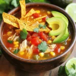 For a hearty bowl of Classic Chicken Tortilla Soup, gather the following: - 1 pound boneless, skinless chicken breasts - 1 tablespoon olive oil - 1 medium onion, chopped - 2 cloves garlic, minced - 1 red bell pepper, diced - 1 can (14.5 ounces) diced tomatoes - 4 cups chicken broth - 1 can (4 ounces) diced green chilies - 1 tablespoon ground cumin - 1 teaspoon smoked paprika - Salt and pepper to taste - 1 cup corn kernels (fresh, frozen, or canned) - 1 lime, juiced - Fresh cilantro, chopped for garnish - Tortilla strips (store-bought or homemade) - Avocado, sliced for serving (optional) - Shredded cheese (Mexican blend or cheddar, optional) Using fresh ingredients can really boost the flavor. I recommend choosing chicken breasts that are plump and firm. When picking your onion, look for one that feels heavy for its size. Opt for garlic with tight, dry skins for the best taste. For spices, always check the date on the label. Fresh spices make a big difference. When it comes to tomatoes, use diced ones in juice, not the ones in sauce. The broth should be low-sodium to control the salt level. If you prefer a richer flavor, use homemade chicken broth. You can elevate your soup with a few tasty garnishes. Fresh avocado adds creaminess. A sprinkle of shredded cheese gives a nice touch. Crispy tortilla strips add crunch and fun. Lastly, do not skip the cilantro; it brightens up the dish. You can also serve it with lime wedges for an extra zing! For a twist, consider adding sliced jalapeños for heat or black beans for more depth. Each addition creates a unique take on this classic dish. To see the full recipe, check out the complete instructions. To start, heat 1 tablespoon of olive oil in a large pot over medium heat. Once it warms, add 1 chopped onion. Sauté the onion for about 5 minutes until it softens. Then, stir in 2 minced garlic cloves and 1 diced red bell pepper. Cook for another 3 minutes until you smell the garlic. Next, add 1 pound of boneless, skinless chicken breasts to the pot. Season the chicken with salt, pepper, 1 tablespoon of ground cumin, and 1 teaspoon of smoked paprika. Cook the chicken for 2-3 minutes, stirring often. After that, pour in 1 can of diced tomatoes, 4 cups of chicken broth, and 1 can of diced green chilies. Stir well, and bring the mixture to a gentle boil. Once it boils, reduce the heat and let it simmer for 20 minutes. This cooks the chicken fully. Once done, take the chicken out of the pot. Let it cool for a bit. Use two forks to shred the chicken into bite-sized pieces. Return the shredded chicken back to the soup. Now, stir in 1 cup of corn kernels and the juice of 1 lime. Taste the soup and adjust the salt and pepper as needed. Let it simmer for 5 more minutes. Start by prepping ingredients first. Chop the onion and red bell pepper before cooking. This saves time and keeps you organized. While the chicken simmers, you can clean up your workspace. This makes cooking feel less chaotic. Also, use a timer for each step, so you stay on track. Lastly, make sure you have all your ingredients ready before you start. This way, you avoid last-minute searching. Shredding chicken can feel tricky, but I have a simple way. First, let the chicken cool after you take it out of the pot. This makes it easier to handle. Use two forks to pull the chicken apart. Hold one fork in each hand. Use the first fork to hold the chicken in place. With the second fork, pull the chicken apart into strips. If you have a stand mixer, you can use it too! Just place the cooked chicken in the bowl and use the paddle attachment. Turn it on low for a few seconds, and watch the chicken shred easily. This method saves time and gives you perfect shreds for your soup! To boost the taste of your soup, try these ideas: - Add a splash of lime juice. It brightens the flavors. - Use fresh herbs like cilantro or oregano. They add depth. - Consider roasted peppers for a smoky touch. They enhance the flavor. - Top your soup with crumbled queso fresco. It adds creaminess. - Spice it up with jalapeños or hot sauce. This adds heat. Many home cooks make a few common errors. Here’s how to avoid them: - Don’t skip the sauté step. It builds flavor in the base. - Be careful not to overcook the chicken. It should be juicy and tender. - Avoid using low-quality broth. Good broth makes a big difference. - Don’t forget to taste as you cook. Adjust seasonings early on. - Skip the tortilla strips at the end. They add a nice crunch. Having the right tools makes cooking easier. Here’s what you need: - A large pot or Dutch oven for cooking. - A sharp knife for chopping. - A cutting board for prep work. - Two forks for shredding chicken. - Ladles for serving soup. For more details, check the [Full Recipe]. {{image_2}} You can make a great vegetarian or vegan tortilla soup. Swap the chicken with hearty beans like black or pinto beans. Use vegetable broth instead of chicken broth for the base. Add more veggies, like zucchini or carrots, to boost flavor and texture. You can use tofu or tempeh for protein. Top your soup with avocado and tortilla strips for crunch. This version remains rich and satisfying. If you love heat, try my spicy version. Add sliced jalapeños or serrano peppers to the pot when you cook the onions. Use a spicier salsa instead of diced tomatoes. You can also add a few dashes of hot sauce right before serving. This will give a nice kick to your soup. Adjust the spice level to your liking, but remember to taste as you go! You can switch ingredients to create a regional twist. For a Southwest flair, add roasted corn or poblano peppers. If you want a Mexican touch, try using hominy instead of corn. Swap fresh cilantro for epazote for a unique flavor. Each change gives your soup a new taste. Let yourself explore and enjoy the cooking process. For the full recipe, check out the detailed instructions above! To keep your chicken tortilla soup fresh, store it in an airtight container. This helps lock in flavor and moisture. Allow the soup to cool to room temperature before sealing the container. It keeps well in the fridge for about 3 to 4 days. Make sure to label the container with the date. This way, you know when it was made. If you want to save your soup for later, freezing is a great option. First, allow the soup to cool completely. Pour the soup into freezer-safe bags or containers. Leave some space at the top, as liquids expand when frozen. The soup stays good for about 2 to 3 months in the freezer. When you’re ready to enjoy it again, simply thaw it overnight in the fridge. When reheating, do so gently to keep the soup tasty. Pour the soup into a pot over medium heat. Stir often to help it heat evenly. If it seems thick, add a bit of chicken broth or water to loosen it up. You can also reheat individual portions in the microwave. Just remember to stir halfway through for even heating. For more details on making this delicious dish, check out the Full Recipe. To make Classic Chicken Tortilla Soup gluten-free, you need to swap out the tortilla strips. Use gluten-free tortilla chips instead. You can also make homemade strips using gluten-free tortillas. Just cut them into strips and bake until crispy. Always check your canned ingredients, like broth and tomatoes, for gluten-free labels. For storing leftover soup, let it cool first. Then, place it in an airtight container. You can store it in the fridge for up to three days. If you want to keep it longer, freeze the soup. Use freezer-safe containers and leave some space for expansion. When you’re ready to eat, just thaw and reheat. Yes, using rotisserie chicken is a great shortcut! It saves time and adds flavor. Just shred the chicken and add it after the soup simmers. This method gives you a tasty dish without much effort. You can still follow the rest of the recipe as usual. For the full recipe, check the details above. This article covered all you need for making chicken tortilla soup. We talked about essential ingredients and their quality. You learned step-by-step instructions and helpful cooking tips. I shared tricks to avoid common mistakes and suggestions for equipment. We explored tasty variations and smart storage methods. Now, you can confidently create a flavorful soup. Enjoy your cooking journey and make it your own!