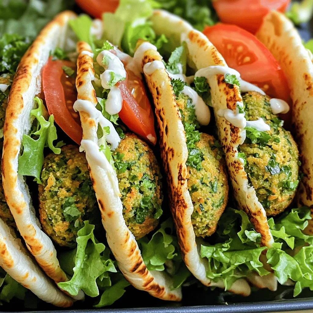 To make crispy air fryer falafel, gather these simple ingredients: - 1 can (15 oz) chickpeas, drained and rinsed - 1 small onion, chopped - 3 cloves garlic, minced - 1/4 cup fresh parsley, chopped - 1/4 cup fresh cilantro, chopped - 1 teaspoon ground cumin - 1 teaspoon ground coriander - 1/2 teaspoon baking powder - 1/2 teaspoon salt - 1/4 teaspoon black pepper - 1/4 teaspoon cayenne pepper (optional, for heat) - 3 tablespoons olive oil (for brushing or spraying) If you don’t have fresh herbs, you can use dried ones. Just use less, about one-third of the amount. For gluten-free falafel, swap regular baking powder with gluten-free options. You can also serve the falafel in lettuce wraps instead of pita. When choosing chickpeas, look for ones that are firm and not soft. If you use dried chickpeas, soak them overnight for the best texture. Fresh herbs make a big difference in flavor. Always choose bright green parsley and cilantro. They should smell fresh and not wilted. To start, gather your ingredients. In a food processor, combine the drained chickpeas, chopped onion, minced garlic, parsley, cilantro, cumin, coriander, baking powder, salt, black pepper, and cayenne pepper if you like some heat. Pulse the mixture until it blends well but still has some texture. You want it to be thick but not too smooth. This gives the falafel its great bite. After mixing, transfer the falafel mixture to a bowl. Refrigerate it for about 30 minutes. Chilling helps the falafel hold their shape while cooking. Now it’s time to shape your falafel. Take a scoop of the mixture and roll it into a ball about 1.5 inches wide. You can also make patties if you prefer. Make sure to press them tightly so they hold together well. If you find the mixture is too crumbly, add a little water, just a teaspoon at a time. This will help it stick. Next, preheat your air fryer to 400°F (200°C). This step is key for getting that crispy texture. Once preheated, place your formed falafel in the air fryer basket in a single layer. Make sure they are not touching to allow even cooking. Cook the falafel for about 12-15 minutes. Flip them halfway through to ensure they brown nicely on both sides. You'll know they are done when they are golden brown and crispy on the outside. Once cooked, remove them from the air fryer and let them cool slightly. Now you can serve your crispy falafel with pita and your favorite toppings. For the full recipe, check out the earlier section. Enjoy! To get that perfect crispy falafel, refrigerate the mixture for at least 30 minutes. This step helps the falafel hold their shape. A cold mixture firms up the balls, making them less likely to break apart while cooking. When it comes to oil, use it wisely. Brush or spray each falafel lightly with olive oil. Too much oil can lead to sogginess, so be sparing. A light coat helps achieve that golden-brown crust. Arrange your falafel properly in the air fryer basket. Place them in a single layer and make sure they do not touch. This allows hot air to flow freely around each falafel, ensuring even cooking. Avoid overcrowding the basket. If you have a lot of falafel to cook, do it in batches. This keeps them crispy and prevents steaming, which can ruin the texture. For toppings, I love using fresh lettuce, tomatoes, and a drizzle of tahini sauce. These add great flavor and crunch. You can also try adding pickles or red onions for a tangy bite. Pair your falafel with sides like hummus or a fresh salad. These flavors enhance the falafel and make your meal complete. Enjoy your Crispy Air Fryer Falafel with your favorite sauces for a fun twist. For the full recipe, check out the details above. {{image_2}} You can spice up your falafel in many ways. If you love heat, add more cayenne pepper. It gives the falafel a nice kick. You can also try mixing in some diced jalapeños for a fresh twist. For a Mediterranean flavor, add sun-dried tomatoes or feta cheese. These ingredients bring a new taste to a classic dish. If you need vegan options, this recipe is perfect. All the ingredients are plant-based. To make it low-carb, swap chickpeas with cauliflower. This keeps the falafel light but still tasty. You can also use almond flour instead of chickpea flour for a keto-friendly choice. Falafel makes a great meal on its own or as part of a dish. Try making falafel salad bowls. Just add greens, veggies, and your favorite dressing. For lunch, wrap the falafel in pita bread with lettuce and tomato. This makes a quick meal that you can take on the go. For more details, check the Full Recipe for Crispy Air Fryer Falafel. To keep your leftover falafel fresh, store them in an airtight container. Line the bottom with paper towels to soak up moisture. This step helps maintain their crispiness. Leftover falafel can last in the fridge for about 3 to 5 days. Always check for any signs of spoilage before eating. If you want to freeze uncooked falafel, shape them first. Place them on a baking sheet lined with parchment paper. Make sure they are not touching. Freeze for about 1 to 2 hours until firm. Then, transfer them to a freezer bag. They can stay in the freezer for up to 3 months. To reheat frozen falafel, simply air fry them at 400°F (200°C) for about 15 to 18 minutes. No need to thaw them first! This method keeps them crispy and delicious. To keep falafel crispy when reheating, use an air fryer or oven. Avoid using a microwave, as it can make them soggy. If reheating in an oven, preheat it to 375°F (190°C) and bake for about 10 minutes. Check them halfway through and flip if needed. This method will help you enjoy your crispy falafel just like when they were freshly made. You can serve falafel with many tasty sides and dips. Here are some popular choices: - Hummus: Creamy and rich, it pairs well with falafel. - Tahini Sauce: This sesame sauce adds a nutty flavor. - Tzatziki: A cool yogurt dip that complements the spices. - Pita Bread: Soft pita wraps the falafel perfectly. - Salad: Fresh greens and veggies add crunch and color. Yes, you can prep falafel ahead of time. Here are steps to consider: - Make the Mixture: Follow the recipe to combine all ingredients. - Chill: Refrigerate the mixture for up to a day. - Shape and Freeze: Form balls and freeze them for later use. - Cook When Ready: Just air fry the frozen falafel when you want them. You can check for doneness by looking for these cues: - Color: They should be golden brown on the outside. - Texture: The outside should be crispy, while the inside is soft. - Cooking Time: Aim for 12-15 minutes in the air fryer. These signs will help ensure your falafel are perfectly cooked! This blog post detailed how to make crispy air fryer falafel. We covered the essential ingredients, such as chickpeas, herbs, and spices. You learned about helpful substitutions and tips for selecting fresh ingredients. We explored step-by-step instructions, cooking techniques, and variations to enhance your dish. By following these guidelines and tips, you can create delicious falafel that fits your tastes. Enjoy experimenting with flavors and presenting your falafel in fun ways! Happy cooking!