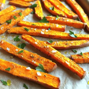 - 2 large sweet potatoes, cut into fries - 4 cloves garlic, minced - 2 tablespoons olive oil - 1 teaspoon dried thyme - 1 teaspoon smoked paprika - ½ teaspoon sea salt - ¼ teaspoon black pepper - 1 tablespoon fresh parsley, chopped (for garnish) Choosing the right sweet potatoes Look for sweet potatoes that are firm and smooth. They should not have soft spots or blemishes. The best sweet potatoes are deep orange in color. They are sweeter and tastier. Fresh vs dried herbs Fresh herbs can give your fries a bright flavor. Dried herbs are easy to use and last longer. Use what you have on hand. If you use fresh thyme, add a bit more for a stronger taste. For full details on how to make these tasty snacks, check the Full Recipe. First, preheat your oven to 425°F (220°C). This helps the fries cook well. Next, chop the sweet potatoes into fry shapes. They should be uniform for even cooking. Mince the garlic cloves finely. The more you chop, the stronger the flavor! Now, take a large mixing bowl. Combine the sweet potatoes, minced garlic, olive oil, dried thyme, smoked paprika, sea salt, and black pepper. Toss everything well. You want each fry coated in the tasty mix. Then, spread the fries on a baking sheet lined with parchment paper. Make sure they are in a single layer. This helps them roast evenly. During baking, flip the fries halfway through. This ensures they get crispy all over. Look for visual signs of doneness. The fries should be golden brown and crispy. If they are too soft, they need more time. Enjoy the aroma filling your kitchen as they bake! To make your sweet potato fries crispy, the right temperature is key. I recommend preheating your oven to 425°F (220°C). This high heat helps to crisp the outside. Using parchment paper on your baking sheet is another great tip. It stops the fries from sticking and helps them cook evenly. Spread the fries in a single layer. Crowding them can make them steam instead of roast. To boost the flavor of your fries, think about adding other spices. A pinch of cayenne pepper can add heat. Some garlic powder can enhance the garlic taste. You can also swap herbs for fresh variations. Try adding fresh rosemary or basil for a new twist. Each herb brings its own unique flavor to the dish. For a full recipe, check the detailed instructions above. Enjoy your cooking! {{image_2}} To mix things up, try spicy garlic herb fries. Add a pinch of cayenne pepper for heat. This gives your fries a nice kick. For a sweet and savory twist, sprinkle cinnamon and brown sugar before baking. This combo makes your fries both sweet and salty. You can even try a blend of different herbs, like oregano and basil. Each option brings its own flavor twist to the dish. You can also make these fries in an air fryer. Set the air fryer to 400°F (200°C). Cook them for about 15-20 minutes, shaking the basket halfway through. This method gives you crispy fries without much oil. If you want a smoky flavor, try grilling them. Toss the seasoned fries in a grill basket. Cook them over medium heat for about 10-15 minutes. Flip them often for even cooking. Both methods keep your fries delicious and fun. These fries shine when paired with tasty dipping sauces. Try a garlic aioli or spicy ketchup for an extra kick. You could also serve them with ranch or honey mustard for a creamy dip. If you're looking for great sides, a fresh salad or grilled vegetables work well. These pairs balance the dish and add freshness to your meal. Enjoy your roasted garlic herb sweet potato fries with these tasty options! For the complete recipe, check the full recipe section. To keep your roasted garlic herb sweet potato fries fresh, place them in the fridge. Use an airtight container for best results. This helps lock in flavor and keeps them from drying out. I suggest eating them within three days for peak taste. You can reheat your fries in two ways: the oven or the microwave. I prefer the oven for crispiness. Preheat the oven to 400°F (200°C). Spread the fries on a baking sheet and heat for about 10 minutes. This method keeps them crunchy. If you use the microwave, place the fries on a plate. Heat them for about 30 seconds. Be careful, as they can get soft. To keep them crispy, try placing a paper towel under the fries. This absorbs moisture and helps maintain that lovely crunch. For more details on how to make these fries, check the Full Recipe. To make crispy sweet potato fries, start by cutting the sweet potatoes into even strips. This helps them cook evenly. Toss them with oil and spices in a bowl. Spread them out on a baking sheet. Make sure they are in a single layer. Overcrowding can lead to soggy fries. Bake at 425°F (220°C) for 25-30 minutes. Flip them halfway through cooking for even browning. Yes, you can use fresh garlic. Just chop it finely to release its flavor. Fresh garlic gives a strong taste, which is great in this recipe. It may take a bit longer to cook, so keep an eye on it as you roast the fries. Use about 4 cloves of fresh garlic for the best flavor. If you need a substitute for olive oil, you can use coconut oil or avocado oil. Both options add unique flavors. Coconut oil gives a slight sweetness, while avocado oil has a mild taste. You can also use canola oil or grapeseed oil if you want a neutral flavor. Just keep the amount the same in the recipe. The fries will stay fresh in the fridge for about 3-4 days. Store them in an airtight container to keep them from drying out. When you are ready to eat them, reheat in the oven for the best crispiness. They can lose some texture in the microwave, so use the oven if you can. In this article, we covered easy steps to make sweet potato fries. You learned about the right ingredients, preparation, and cooking tips for crispy results. We also discussed ways to store leftovers and reheat them so they stay delicious. Remember, you can play with flavors using different herbs and spices. Enjoy making and sharing these fries with friends and family. It's fun and tasty! Use these tips and enjoy your cooking adventures.