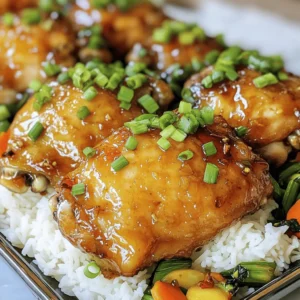 - 4 boneless, skinless chicken thighs - 1/4 cup brown sugar - 4 cloves garlic, minced - 1 tablespoon soy sauce - 1 tablespoon apple cider vinegar - 1 tablespoon olive oil - 1 teaspoon freshly grated ginger - 1/2 teaspoon red pepper flakes (optional for heat) - Salt and pepper to taste - Chopped green onions for garnish Gather these ingredients to make a quick and tasty Brown Sugar Garlic Chicken. The chicken thighs are juicy and cook well with sweet and savory flavors. Brown sugar adds a nice sweetness, while garlic brings depth. The soy sauce and apple cider vinegar balance the dish. Olive oil keeps the chicken moist. Fresh ginger adds a zing, and red pepper flakes give a kick if you choose. For serving, sprinkle chopped green onions on top. They add color and a fresh taste. Salt and pepper help season the dish. This recipe works well for a family meal or a quick dinner. Enjoy your cooking and the tasty results! In a medium bowl, I whisk together the sauce ingredients. I combine 1/4 cup of brown sugar, 4 cloves of minced garlic, 1 tablespoon of soy sauce, 1 tablespoon of apple cider vinegar, and 1 tablespoon of olive oil. I also add 1 teaspoon of freshly grated ginger and 1/2 teaspoon of red pepper flakes if I want some heat. Finally, I season with salt and pepper to taste. Marinating is key for great flavor. I let the chicken sit in this mixture for at least 30 minutes. If I have more time, I keep it in the fridge for up to 2 hours. This longer marinating time boosts the taste. Next, I preheat my oven to 400°F (200°C). While the oven heats, I line a baking sheet with parchment paper or aluminum foil. This makes cleanup a breeze. Once the oven is ready, I take the chicken thighs from the marinade and place them on the sheet. I reserve the marinade for later. I bake the chicken for 20-25 minutes. It’s done when the inside reaches 165°F (75°C) and looks golden brown. While the chicken bakes, I pour the reserved marinade into a small saucepan. I bring it to a boil and then lower the heat to simmer for about 5 minutes. This thickens the sauce nicely. After baking, I remove the chicken from the oven. I drizzle the thickened marinade over the top. I let the chicken rest for a few minutes before slicing it. This helps keep it juicy and tender. To make your Brown Sugar Garlic Chicken shine, marinate it well. Marinating adds a burst of flavor and makes the chicken tender. I recommend at least 30 minutes, but two hours gives the best taste. Adjust the spice levels by adding more or less red pepper flakes. If you prefer a sweeter dish, add more brown sugar. You can cook this chicken in different ways. Baking is easy, but grilling adds a nice char. If you use a stovetop, cook on medium heat. No matter how you cook, ensure the chicken stays moist. Cook it until it reaches 165°F (75°C). This keeps it juicy and safe to eat. Serving is just as fun as cooking! Place the chicken on a platter and drizzle it with glaze. Sprinkle chopped green onions on top for color. Pair the chicken with steamed rice or sautéed vegetables. This makes your dish look great and taste even better. Use a large white plate for a classic look that highlights your meal. {{image_2}} You can switch up the sweeteners. Honey or maple syrup works well in place of brown sugar. Both options add a unique taste that pairs nicely with garlic. If you want a different protein, try pork or tofu. Pork will give a rich flavor. Tofu absorbs the marinade well for a tasty vegetarian option. To make your dish pop, add extra spices or herbs. A pinch of paprika or thyme can enhance the taste. You can also try herbs like basil or cilantro for a fresh twist. If you like heat, adjust the red pepper flakes. Add more for a spicy kick or leave them out for a milder dish. Tailor the heat to suit your family’s taste. Changing up the side dishes can elevate your meal. Serve it with steamed rice, mashed potatoes, or sautéed veggies. A fresh salad can balance the sweet and savory flavors perfectly. You can also transform the dish into a stir-fry. Just chop the chicken into smaller pieces and cook it with colorful veggies. Or, slice the chicken for a salad, adding greens and nuts for crunch. To store leftovers safely, place the chicken in an airtight container. Make sure to cool it first before sealing. This keeps it fresh for your next meal. For best quality, eat the chicken within three to four days. This way, you enjoy the flavor and texture at its best. To freeze the chicken, let it cool completely. Then, place it in a freezer-safe bag. Remove as much air as you can before sealing. Label the bag with the date. Frozen chicken will stay good for up to three months. When you're ready to eat, thaw it overnight in the fridge. You can reheat the chicken in several ways. Try using the oven, microwave, or stovetop. If using the oven, preheat it to 350°F (175°C). Bake the chicken for about 15-20 minutes. In the microwave, heat in 30-second intervals until warm. Stovetop reheating is quick, too. Just add a splash of water in a pan, cover, and heat gently. This helps keep the chicken moist and flavorful. Enjoy your delicious leftovers! To add some heat to your dish, try these tips: - Use more red pepper flakes. Start with 1 teaspoon. - Add fresh chopped chili peppers for a stronger kick. - Include a splash of hot sauce in the marinade. - Experiment with spicy mustard or ginger for warmth. These options will enhance the dish's flavor while keeping it delicious. Yes, you can make the marinade ahead of time! Here’s how: - Mix all the marinade ingredients in a bowl. - Store it in an airtight container in the fridge for up to three days. - Marinate the chicken for at least 30 minutes before cooking. - For stronger flavor, marinate for up to 2 hours. This makes meal prep a breeze and saves time on busy days. Here are a few tasty side dishes to pair with your chicken: - Steamed rice is a classic choice. - Sautéed vegetables add color and crunch. - A fresh salad brightens up the plate. - Mashed potatoes complement the sweet glaze. These sides will create a well-rounded meal that’s sure to impress! This blog post covered a tasty Brown Sugar Garlic Chicken recipe. We discussed the main ingredients, including chicken thighs and garlic, along with flavorings like soy sauce and honey. The step-by-step guide walked you through marinating, baking, and finishing touches. I also shared tips for flavor and presentation, plus storage advice. Try different variations to keep it exciting. With simple steps, you can create a meal that impresses. Enjoy making this dish and sharing it with family and friends!