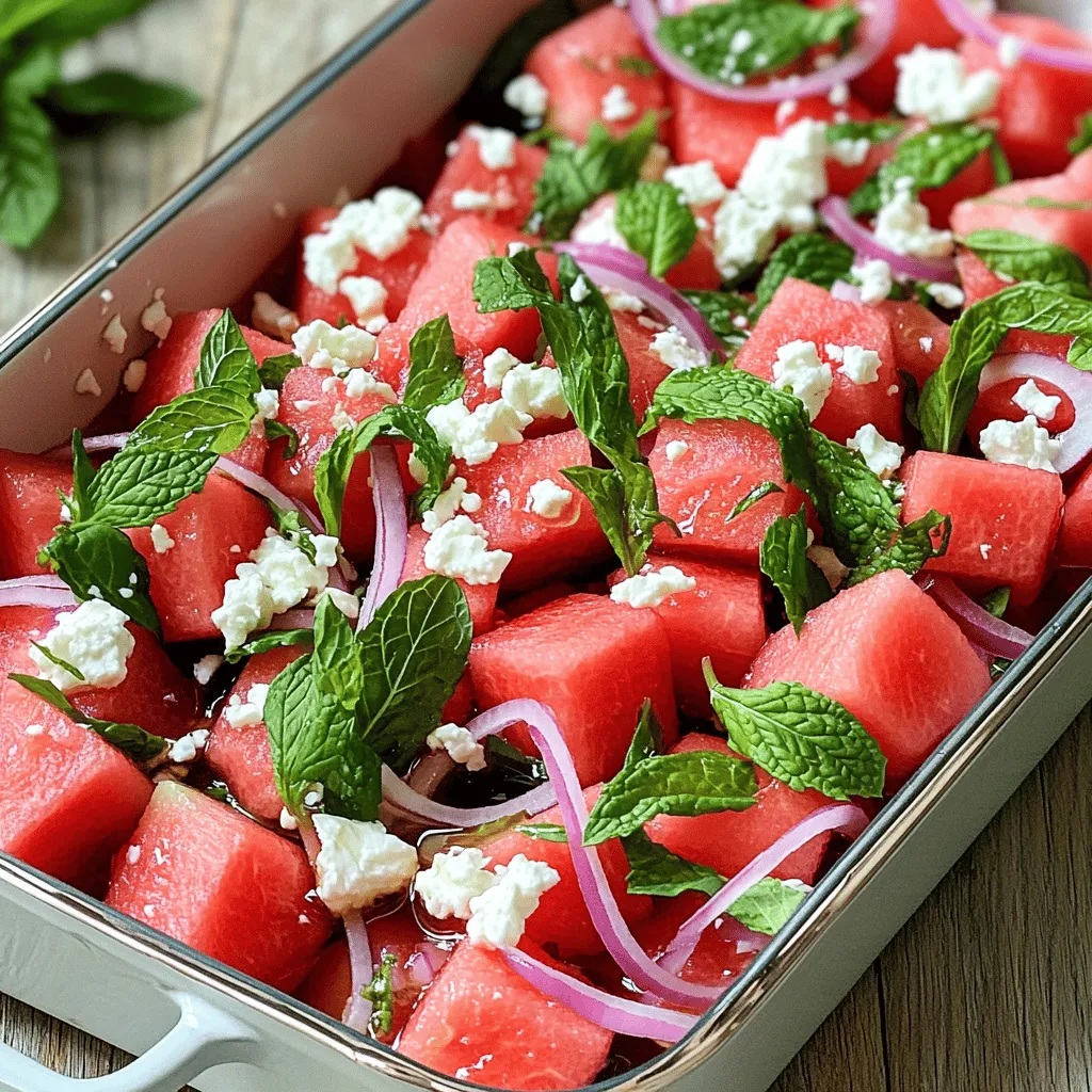 Watermelon Feta Mint Salad Fresh and Tasty Delight