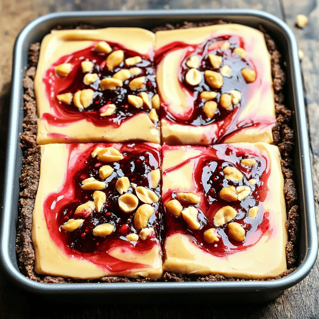 No-Bake Peanut Butter Jelly Cheesecake Bars Delight