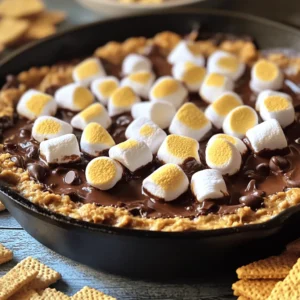 To make the Chocolate Marshmallow S’mores Dip, gather these simple ingredients: - 1 cup semi-sweet chocolate chips - 1 cup mini marshmallows - 1/2 cup graham cracker crumbs - 1/4 cup unsalted butter, melted - 1/2 teaspoon vanilla extract - Pinch of sea salt - Additional graham crackers for dipping Each ingredient plays a key role. The semi-sweet chocolate chips create a rich base. Mini marshmallows add that classic s'mores flavor and texture. Graham cracker crumbs give us a crunchy crust that holds everything together. Melted butter helps bind the crust and makes it golden. Vanilla extract adds a lovely hint of flavor, while the sea salt enhances all the sweet notes. Finally, don’t forget the extra graham crackers. They’re perfect for dipping into the warm, gooey dip. When you have all these items ready, you're set for a fun and tasty treat! 1. Preheat the oven: Start by setting your oven to 350°F (175°C). This heat is just right for melting chocolate and toasting marshmallows. 2. Prepare the graham cracker crust: In a bowl, mix 1/4 cup of melted unsalted butter with 1/2 cup of graham cracker crumbs and a pinch of sea salt. Stir until it looks like wet sand. 3. Assemble the ingredients: Press the graham cracker mix into the bottom of a 9-inch baking dish or an oven-safe skillet. Then, sprinkle 1 cup of semi-sweet chocolate chips evenly over the crust. Top this with 1 cup of mini marshmallows. 4. Bake the dip: Place the dish in the oven. Bake for 10 to 12 minutes. Look for golden brown marshmallows that are puffy. That’s when you know it’s done. - Let it cool slightly: Once you take it out of the oven, let the dip sit for about one minute. This small wait helps the dip set a bit. - Recommended serving method: Serve it warm with extra graham crackers for dipping. Enjoy the gooey, melty goodness right away! Using high-quality chocolate makes a big difference in taste. I recommend using semi-sweet chocolate chips for the best flavor. You can also try dark chocolate for a richer taste. If you want a fun twist, consider using milk chocolate or even white chocolate. For marshmallows, mini marshmallows work well, but you can use large ones if you prefer. Just cut them into smaller pieces. You can also try flavored marshmallows, like chocolate or caramel, for an extra kick. To avoid burnt marshmallows, keep an eye on the dip while it bakes. The goal is golden brown marshmallows. If they start to darken too quickly, cover the dish with foil. This helps cook the dip evenly. Adjusting the baking time is key for your preferred doneness. If you like your marshmallows puffy and soft, stick to 10 minutes. For a firmer texture, add another minute or two. Just remember to watch them closely! {{image_2}} You can easily change the flavor of your Chocolate Marshmallow S’mores Dip. One fun option is adding peanut butter. Just mix in 1/2 cup of creamy peanut butter with the melted butter. This adds a nutty twist that pairs well with chocolate. Another great idea is to use different types of chocolate. Instead of semi-sweet chocolate chips, try using milk chocolate or dark chocolate. You can even mix them for a rich taste. Each type of chocolate gives a unique flavor that makes the dip special. If you need gluten-free options, use gluten-free graham crackers. They work just as well and keep the dip tasty. Look for brands that use almond or coconut flour for a fun twist. For vegan alternatives, swap the butter for coconut oil or vegan butter. Use dairy-free chocolate chips and marshmallows, too. This way, everyone can enjoy the dip without missing out. Store any leftover Chocolate Marshmallow S’mores Dip in an airtight container. I recommend using a glass container with a tight lid. This keeps the dip fresh and prevents it from absorbing other smells from the fridge. You can also use plastic containers if glass isn’t handy. The dip will stay good for about three days if stored properly. To reheat the dip, use the oven or microwave. If you choose the oven, preheat it to 350°F (175°C). Place the dip in an oven-safe dish and heat for about 10 minutes. This method helps keep the marshmallows fluffy. If you are short on time, use the microwave. Heat in 30-second bursts until warm. Stir between intervals for even heat. Both methods will help maintain the dip's texture and flavor. Enjoy that gooey goodness! The dip lasts up to three days in the fridge. Make sure to cover it well. Store it in an airtight container. This keeps it fresh and tasty. Yes, you can use different chocolates. Dark chocolate, milk chocolate, or white chocolate all work well. Each type gives a unique taste. Mix and match to find your favorite! Absolutely! This recipe is great for kids. The steps are simple and fun. Kids can help mix, press, and enjoy the dip. Always supervise them in the kitchen for safety. Serve the dip with graham crackers for dipping. You can also use pretzels or fruit. Sliced apples or strawberries add a fresh touch. Get creative with your dippers! This blog post covered a fun s'mores dip recipe. We went over the simple ingredients needed, like chocolate chips and marshmallows. I shared easy steps to prepare and bake the dip. Tips for enhancing flavor and baking were included too. You can make tasty variations, like adding peanut butter. I also shared how to store leftovers and reheat them. Enjoy making this dip! It's perfect for parties or cozy nights at home.