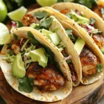 - 1 lb boneless, skinless chicken thighs - 2 tablespoons olive oil - 1 tablespoon chili powder - 1 teaspoon cumin - 1 teaspoon garlic powder - 1 teaspoon onion powder - Zest and juice of 2 limes - Salt and pepper to taste - 8 small corn tortillas - 1 cup shredded cabbage - 1 ripe avocado, sliced - Fresh cilantro, for garnish - Lime wedges, for serving The main star of this dish is the chicken. I love using boneless, skinless chicken thighs. They stay juicy and cook fast. The spices bring big flavor. Chili powder and cumin add warmth. Garlic and onion powders give depth. The lime zest and juice brighten every bite. Next, we have the tortillas. Small corn tortillas are my choice. They are perfect for holding all the goodness. You can also use flour tortillas if you prefer. Just warm them up before filling. Toppings make the meal fun. Shredded cabbage adds crunch. Sliced avocado brings creaminess. Fresh cilantro gives a pop of freshness. Don’t forget lime wedges for that extra zing! - Mixing bowl - Skillet - Knife and cutting board For this recipe, you need a few simple tools. A mixing bowl helps combine the marinade. A skillet cooks the chicken to perfection. Use a knife and cutting board to slice the chicken and toppings. These tools make the process quick and easy. With these ingredients and tools, you're ready to make Minute Chili Lime Chicken Tacos that are tasty and satisfying! To make the marinade, grab a bowl. Whisk together these ingredients: - 2 tablespoons olive oil - 1 tablespoon chili powder - 1 teaspoon cumin - 1 teaspoon garlic powder - 1 teaspoon onion powder - Zest and juice of 2 limes - Salt and pepper to taste Add the chicken thighs into the bowl. Make sure they are well coated with the marinade. Let the chicken marinate for at least 10 minutes. If you have more time, go for 30 minutes for extra flavor. Heat a skillet over medium-high heat. When it’s hot, add the marinated chicken thighs. Cook the chicken for about 5-7 minutes on each side. You want a nice brown sear. To check doneness, cut into a piece. The inside should be white and juices should run clear. While the chicken rests, warm your corn tortillas. Use a dry skillet and heat them for about 30 seconds on each side. This makes them soft and pliable. Now, it’s time to build your tacos! Place a few strips of chicken on each tortilla. Top them with: - A handful of shredded cabbage - A slice of avocado - Fresh cilantro Serve with lime wedges on the side for a zesty kick. Enjoy your tasty creation! For a better taste, you can add fresh herbs. Try using chopped cilantro or parsley. You can also mix in some diced jalapeños for heat. To save time, make the marinade a day ahead. This allows the flavors to blend well. You can also marinate the chicken overnight for the best taste. To avoid dry chicken, do not overcook it. Cook the chicken thighs for 5-7 minutes per side. Use a meat thermometer to check if it hits 165°F. For a perfect sear, make sure the skillet is hot. Add the chicken only when the oil shimmers. Let the chicken rest after cooking to keep it juicy. Arrange the tacos in a circle on a large platter. Place lime wedges and cilantro sprigs around them for color. For garnishes, add diced tomatoes or crumbled queso. You can also offer salsa or hot sauce on the side for extra flavor. {{image_2}} You can switch the chicken thighs for chicken breast if you prefer. Chicken breast is leaner but still tasty. Cook it the same way. If you like shrimp, it works well too. Just marinate the shrimp for 10 minutes and cook for 2-3 minutes until they turn pink. For a vegetarian option, try using grilled portobello mushrooms. They add a meaty texture and soak up flavor well. You can also use black beans or chickpeas for a protein boost. To change the spice level, add more chili powder or a dash of cayenne pepper. If you like it mild, reduce the chili powder. You can also add fresh jalapeños for extra heat. Toppings can make your tacos even better. Try adding diced tomatoes, corn, or pickled red onions. These add color and crunch. You might also like to squeeze extra lime juice on top for a zesty kick. Corn tortillas are traditional, but you can use flour tortillas if you prefer a softer bite. They are easy to fold and hold the filling well. If you're looking for gluten-free options, lettuce wraps work great. Use large romaine leaves to hold all your tasty fillings. You can also find gluten-free tortillas at many stores. To keep your tacos fresh, place leftovers in an airtight container. This helps prevent moisture loss and keeps the flavors intact. Store chicken and toppings separately. The chicken can last in the fridge for about 3-4 days. Toppings like cabbage and avocado should be used within 2 days for the best taste. To reheat the chicken, place it in a skillet over medium heat. Heat for about 5-7 minutes, stirring often to warm evenly. This keeps the chicken juicy. For tortillas, warm them in a dry skillet for about 30 seconds on each side. This makes them soft and pliable, just like fresh. Enjoy your tacos once more! Yes, you can use frozen chicken. Just remember to thaw it first. You can do this overnight in the fridge. If you’re in a hurry, place the chicken in a sealed bag and submerge it in cold water. Change the water every 30 minutes until it is thawed. Once thawed, follow the marinating steps. The flavors will soak in well, just like fresh chicken. To add more heat, try these tips: - Include diced jalapeños in the marinade. - Add crushed red pepper flakes to the chicken while cooking. - Use a spicier chili powder blend. - Top the tacos with spicy salsa or a drizzle of hot sauce. You can adjust the spice level to your taste. Start with a little, then add more as needed. These sides pair nicely: - Mexican rice for a filling option. - Refried beans for extra protein. - A fresh side salad with lime dressing. - Chips and guacamole for a crunchy treat. These sides complement the zest of the tacos. Enjoy a complete meal with bright flavors and textures! This blog post covered how to create delicious chili lime chicken tacos. Start with fresh chicken and spices, then marinate for great flavor. After cooking, warm the tortillas and layer your favorite toppings. Remember the tips to keep your chicken juicy and get that perfect sear. Explore variations in protein and tortilla choices to suit your taste. Store leftovers properly and enjoy them later. Cooking can be fun and tasty, so give these tacos a try for your next meal!