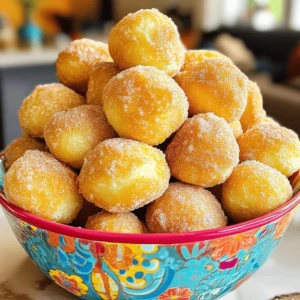 - 1 cup all-purpose flour - 1/4 cup granulated sugar - 1 tsp baking powder - 1/2 tsp baking soda - 1/4 tsp salt - 1/2 tsp ground cinnamon - 1/4 cup plain yogurt - 1 large egg - 2 tbsp melted butter - 1 tsp vanilla extract - Additional sugar and cinnamon for coating Gathering the right ingredients is key to making delicious air fryer cinnamon sugar donut holes. Start with one cup of all-purpose flour. This gives the donut holes a nice base. Next, take a quarter cup of granulated sugar. This sweetens the dough perfectly. You will also need a teaspoon of baking powder and half a teaspoon of baking soda. These help the donut holes rise and stay fluffy. Add a quarter teaspoon of salt to enhance the flavors. Then, grab half a teaspoon of ground cinnamon. This gives them that warm, cozy taste. For moisture, use a quarter cup of plain yogurt. It makes the dough soft and tender. You will also need one large egg. This acts as a binder for the dough. Next, melt two tablespoons of butter. This adds richness and flavor. Finally, use one teaspoon of vanilla extract for an extra layer of taste. You will also need some extra sugar and cinnamon for coating the donut holes. This adds a sweet and crunchy finish that everyone loves. With these ingredients, you are ready to create delightful treats. They are perfect for breakfast, snacks, or dessert. Enjoy the process and get ready for a fun baking adventure! First, grab a large bowl. In it, whisk together these dry ingredients: - 1 cup all-purpose flour - 1/4 cup granulated sugar - 1 tsp baking powder - 1/2 tsp baking soda - 1/4 tsp salt - 1/2 tsp ground cinnamon Make sure everything mixes well. This helps the donut holes rise and taste great. Next, take a separate bowl. Combine the following wet ingredients: - 1/4 cup plain yogurt - 1 large egg - 2 tbsp melted butter - 1 tsp vanilla extract Mix until smooth. This mixture adds moisture and flavor to your donut holes. Now, pour the wet mix into the dry mix. Stir carefully until just combined. A few lumps are okay. Don’t overmix; this keeps the donut holes soft. Then, use a small cookie scoop or your hands. Form the dough into small balls, about 1 inch in size. This is where you create your donut holes! Before you air fry, preheat your air fryer. Set it to 350°F (175°C) for about 5 minutes. Once preheated, lightly grease the air fryer basket with cooking spray. Place the donut holes in a single layer. Make sure they don’t touch. Now, air fry the donut holes for 6-8 minutes. They should turn golden brown and be fully cooked. You might need to fry them in batches for best results. While the donut holes fry, prepare your cinnamon sugar coating. In a bowl, mix: - 1/4 cup granulated sugar - 1 tsp ground cinnamon When the donut holes finish cooking, remove them from the air fryer. Toss them in the cinnamon sugar mixture. Ensure every donut hole gets coated well. Let them cool slightly before you dig in! Enjoy your sweet treat. To make great donut holes, the dough must be just right. You want it soft but not too sticky. Mix your dry ingredients well. Then, combine them with the wet ingredients until just mixed. Don't overmix; lumps are okay. For cooking, preheat your air fryer to 350°F (175°C). This step matters. It helps the donut holes cook evenly. Cook them for 6-8 minutes. Check for a golden brown color. If they are not ready, add a minute or two. When serving, think about fun ideas. A colorful bowl makes it look great. You can also use a tiered stand for a fancy touch. For extra delight, drizzle with glaze or serve with chocolate sauce. Both add flavor and fun. Enjoy your donut holes warm for the best taste! {{image_2}} You can make these donut holes even more fun. Adding chocolate chips gives a sweet twist. Just mix in about 1/2 cup of chips after combining your dough. Nuts like chopped walnuts or pecans add crunch, too. You can also play with flavored extracts. Almond or maple extract can change the taste. Just use about a teaspoon. This way, every bite surprises you! Try using different spices in your sugar mix. For a warm flavor, add nutmeg along with the cinnamon. Pumpkin spice also works great, especially during fall. Mix a teaspoon of your chosen spice with the sugar. This gives your donut holes a unique twist. It’s a simple change that makes a big difference! You can make these donut holes fit special diets easily. To make them gluten-free, use almond flour or a gluten-free blend. The texture will change, but they will still be tasty! For dairy-free options, swap yogurt for a plant-based yogurt. Check the consistency; it should be thick but smooth. With these swaps, everyone can enjoy these tasty treats! To keep your donut holes fresh, store them in an airtight container. You can keep them in the fridge for up to 3 days. If you want to save them longer, freeze them. Place the cooled donut holes in a freezer-safe bag. They will last for about 2 months in the freezer. When you want to enjoy them again, just take out what you need. To reheat donut holes, use your air fryer. Set it to 350°F (175°C) and heat them for 3-4 minutes. This method keeps them soft and warm. You can also use a microwave, but it may make them a bit chewy. If you prefer a crispy texture, stick with the air fryer. Enjoy your tasty treat! Yes, you can use almond flour, but the texture will change. Almond flour makes the donut holes denser. You might need to adjust the liquid. Start with less yogurt and add more if needed. These donut holes stay fresh for about two days at room temperature. To keep them longer, store them in an airtight container. You can also refrigerate them for up to a week. Yes, you can make the dough ahead of time. Shape the donut holes and refrigerate them. Just remember to cook them the same day for the best taste. Absolutely! You can use Greek yogurt or a dairy-free yogurt. Just keep in mind that this may change the flavor slightly. The texture should remain similar. A temperature of 350°F (175°C) works best. This allows the donut holes to cook evenly and become golden brown. Cooking them at this temperature ensures a soft inside with a crisp outside. These air-fried donut holes are simple and delicious. We explored key ingredients, prep steps, and cooking tips. You learned how to make perfect donut holes with unique flavors. Plus, we covered storage and reheating for fresh bites later. Enjoy experimenting with your favorite add-ins or toppings. With these easy steps, you can impress family and friends. Dive into this tasty treat that’s fun to make and share!