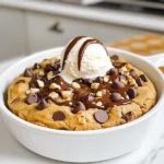 - 1/2 cup unsalted butter, softened - 1/4 cup granulated sugar - 1/4 cup brown sugar, packed - 1 teaspoon vanilla extract - 1 large egg - 1 1/4 cups all-purpose flour - 1/2 teaspoon baking soda - 1/4 teaspoon salt - 1/2 cup semi-sweet chocolate chips - 1/4 cup chopped nuts (optional) These ingredients come together to create a rich and chewy cookie. The butter gives it a nice, creamy base. Both sugars add sweetness and depth. Vanilla extract enhances the flavor and makes it smell amazing. The egg helps bind everything together, making the cookie soft. All-purpose flour gives it structure. Baking soda adds lift, while salt balances the sweetness. The chocolate chips bring joy, and nuts add a nice crunch. Gather these items before you start. Having everything ready makes cooking smooth and fun. You can find most of these ingredients in your kitchen. If you want a nut-free cookie, skip the nuts. Creaming Butter and Sugars First, grab a medium bowl. Add 1/2 cup of softened butter, 1/4 cup of granulated sugar, and 1/4 cup of brown sugar. Mix them well until the mixture is light and fluffy. This step is key; it adds air and makes your cookie soft. Adding Egg and Vanilla Next, crack one large egg into the bowl. Also, add 1 teaspoon of vanilla extract. Mix until everything is well combined. The egg brings moisture, while the vanilla adds flavor. Mixing Dry Ingredients In a separate bowl, whisk together 1 1/4 cups of all-purpose flour, 1/2 teaspoon of baking soda, and 1/4 teaspoon of salt. Gradually add this dry mixture to the wet ingredients. Stir gently until just combined. Over-mixing can lead to a tough cookie, so be careful here! Preheating the Air Fryer Now, preheat your air fryer to 320°F (160°C). Let it warm up for about 5 minutes. This helps the cookie cook evenly. Spreading Dough in Skillet Take the cookie dough and spread it evenly in a small, oven-safe skillet. Make sure it covers the bottom well. This will help it cook uniformly. Cooking Time and Checking Doneness Place the skillet in the air fryer basket. Cook for 10-12 minutes. Check to see if the edges are golden brown. The center should be slightly soft. Remember, it will continue to cook as it cools. Cooling Period After cooking, carefully remove the skillet from the air fryer. Let it cool for about 5 minutes. This waiting time helps set the cookie. Serving Suggestions For a fun treat, serve it warm. Top it with a scoop of vanilla ice cream and a drizzle of chocolate sauce. It makes for a perfect dessert! Achieving the Right Consistency To get a soft and chewy cookie, mix butter and sugars until fluffy. This step adds air and helps your cookie rise. Make sure your butter is soft, but not melted. If your dough is too dry, add a splash of milk. If it’s too wet, add a bit more flour. Tips for Even Baking in an Air Fryer Air fryers cook fast. Preheat your air fryer to 320°F (160°C) for even heat. Spread the dough evenly in your skillet. Make sure the dough isn’t too thick. This helps it cook evenly. If you have a small air fryer, you might need to bake in batches. How to Customize Sweetness Level You can adjust the sweetness of your cookie. Use less sugar for a less sweet treat. Switch out some granulated sugar for brown sugar for a deeper taste. Don’t forget the chocolate chips! You can use dark chocolate for a richer flavor or even a mix of chocolates. What to Do If It's Underbaked If your cookie is underbaked, don’t worry! Just put it back in the air fryer for a few more minutes. Keep an eye on it. Check the edges; they should be golden brown. The center will firm up as it cools. Fixing Overcooked Edges If the edges are too hard, try lowering the cooking time next time. You can also cover the cookie with foil halfway through to prevent burning. If it's already overcooked, serve it warm with ice cream. The ice cream will help soften the hard edges. {{image_2}} You can make this Air Fryer Chocolate Chip Skillet Cookie even better! Start by adding different types of chocolate chips. - Dark chocolate chips: They bring a rich taste. - Milk chocolate chips: These add sweetness. - White chocolate chips: They give a creamy texture. You can also mix in different nuts or dried fruits. Nuts add crunch and flavor. Try these options: - Chopped walnuts: They have a strong flavor. - Pecans: These are buttery and sweet. - Dried cranberries: They add a tart bite. If you want to make this cookie fit your diet, there are easy swaps. For a gluten-free option, replace all-purpose flour with a gluten-free blend. Look for one that has xanthan gum for the best results. This keeps the cookie soft and chewy. For vegan alternatives, use plant-based butter instead of regular butter. You can also replace the egg with a flax egg. Just mix 1 tablespoon of flaxseed meal with 3 tablespoons of water. Let it sit for a few minutes to thicken. These changes keep the cookie delicious while fitting different diets. Enjoy your baking! To keep your Air Fryer Chocolate Chip Skillet Cookie fresh, store it in an airtight container. This will keep moisture out and prevent it from drying out. You can keep it at room temperature for up to two days. If you want to extend its life, refrigerate it for up to a week. For longer storage, freezing is a great option. Cut the cookie into slices or keep it whole. Wrap the cookie tightly in plastic wrap, then place it in a freezer-safe bag. It can last in the freezer for up to three months. When you're ready to enjoy it again, simply thaw it overnight in the fridge. To reheat your cookie for maximum freshness, preheat your air fryer to 300°F (150°C). Place the cookie in the air fryer basket for about 3-5 minutes. This helps to warm it through and regain that delicious, soft texture. You can also microwave a slice for about 10-15 seconds if you prefer a quicker method. Enjoy your warm, gooey cookie just like when it was fresh! How long does an air fryer take to cook a cookie? An air fryer cooks a cookie in about 10 to 12 minutes. The time can change based on your air fryer and how thick your cookie is. Always check the edges. They should be golden brown when done. Can I make this recipe without an egg? Yes, you can make this cookie without an egg. Use 1/4 cup of applesauce or a mashed banana instead. These options help bind the dough. Your cookie will still taste great! What is the best air fryer temperature for cookies? The best temperature for cookies is 320°F (160°C). This heat helps the cookie bake evenly. It also gives you that nice golden color. How to know when cookies are done? Check the edges of the cookie. They should be golden brown. The center might look soft, but that’s okay. It will firm up as it cools. Can I use other types of skillets or pans? Yes, you can use other oven-safe pans. Just make sure they fit in your air fryer basket. A small cast-iron skillet or a round cake pan works well. Adjust cooking time if needed. This guide covered all you need for baking delicious cookies in an air fryer. We listed ingredients, shared step-by-step instructions, and offered tips for perfecting your cookies. Also, we explored variations for different tastes and how to store your treats. Baking cookies can be fun and easy with the right approach. Enjoy sharing your tasty results! Keep experimenting and customizing until you find your favorite version. Happy baking!