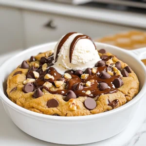 - 1/2 cup unsalted butter, softened - 1/4 cup granulated sugar - 1/4 cup brown sugar, packed - 1 teaspoon vanilla extract - 1 large egg - 1 1/4 cups all-purpose flour - 1/2 teaspoon baking soda - 1/4 teaspoon salt - 1/2 cup semi-sweet chocolate chips - 1/4 cup chopped nuts (optional) These ingredients come together to create a rich and chewy cookie. The butter gives it a nice, creamy base. Both sugars add sweetness and depth. Vanilla extract enhances the flavor and makes it smell amazing. The egg helps bind everything together, making the cookie soft. All-purpose flour gives it structure. Baking soda adds lift, while salt balances the sweetness. The chocolate chips bring joy, and nuts add a nice crunch. Gather these items before you start. Having everything ready makes cooking smooth and fun. You can find most of these ingredients in your kitchen. If you want a nut-free cookie, skip the nuts. Creaming Butter and Sugars First, grab a medium bowl. Add 1/2 cup of softened butter, 1/4 cup of granulated sugar, and 1/4 cup of brown sugar. Mix them well until the mixture is light and fluffy. This step is key; it adds air and makes your cookie soft. Adding Egg and Vanilla Next, crack one large egg into the bowl. Also, add 1 teaspoon of vanilla extract. Mix until everything is well combined. The egg brings moisture, while the vanilla adds flavor. Mixing Dry Ingredients In a separate bowl, whisk together 1 1/4 cups of all-purpose flour, 1/2 teaspoon of baking soda, and 1/4 teaspoon of salt. Gradually add this dry mixture to the wet ingredients. Stir gently until just combined. Over-mixing can lead to a tough cookie, so be careful here! Preheating the Air Fryer Now, preheat your air fryer to 320°F (160°C). Let it warm up for about 5 minutes. This helps the cookie cook evenly. Spreading Dough in Skillet Take the cookie dough and spread it evenly in a small, oven-safe skillet. Make sure it covers the bottom well. This will help it cook uniformly. Cooking Time and Checking Doneness Place the skillet in the air fryer basket. Cook for 10-12 minutes. Check to see if the edges are golden brown. The center should be slightly soft. Remember, it will continue to cook as it cools. Cooling Period After cooking, carefully remove the skillet from the air fryer. Let it cool for about 5 minutes. This waiting time helps set the cookie. Serving Suggestions For a fun treat, serve it warm. Top it with a scoop of vanilla ice cream and a drizzle of chocolate sauce. It makes for a perfect dessert! Achieving the Right Consistency To get a soft and chewy cookie, mix butter and sugars until fluffy. This step adds air and helps your cookie rise. Make sure your butter is soft, but not melted. If your dough is too dry, add a splash of milk. If it’s too wet, add a bit more flour. Tips for Even Baking in an Air Fryer Air fryers cook fast. Preheat your air fryer to 320°F (160°C) for even heat. Spread the dough evenly in your skillet. Make sure the dough isn’t too thick. This helps it cook evenly. If you have a small air fryer, you might need to bake in batches. How to Customize Sweetness Level You can adjust the sweetness of your cookie. Use less sugar for a less sweet treat. Switch out some granulated sugar for brown sugar for a deeper taste. Don’t forget the chocolate chips! You can use dark chocolate for a richer flavor or even a mix of chocolates. What to Do If It's Underbaked If your cookie is underbaked, don’t worry! Just put it back in the air fryer for a few more minutes. Keep an eye on it. Check the edges; they should be golden brown. The center will firm up as it cools. Fixing Overcooked Edges If the edges are too hard, try lowering the cooking time next time. You can also cover the cookie with foil halfway through to prevent burning. If it's already overcooked, serve it warm with ice cream. The ice cream will help soften the hard edges. {{image_2}} You can make this Air Fryer Chocolate Chip Skillet Cookie even better! Start by adding different types of chocolate chips. - Dark chocolate chips: They bring a rich taste. - Milk chocolate chips: These add sweetness. - White chocolate chips: They give a creamy texture. You can also mix in different nuts or dried fruits. Nuts add crunch and flavor. Try these options: - Chopped walnuts: They have a strong flavor. - Pecans: These are buttery and sweet. - Dried cranberries: They add a tart bite. If you want to make this cookie fit your diet, there are easy swaps. For a gluten-free option, replace all-purpose flour with a gluten-free blend. Look for one that has xanthan gum for the best results. This keeps the cookie soft and chewy. For vegan alternatives, use plant-based butter instead of regular butter. You can also replace the egg with a flax egg. Just mix 1 tablespoon of flaxseed meal with 3 tablespoons of water. Let it sit for a few minutes to thicken. These changes keep the cookie delicious while fitting different diets. Enjoy your baking! To keep your Air Fryer Chocolate Chip Skillet Cookie fresh, store it in an airtight container. This will keep moisture out and prevent it from drying out. You can keep it at room temperature for up to two days. If you want to extend its life, refrigerate it for up to a week. For longer storage, freezing is a great option. Cut the cookie into slices or keep it whole. Wrap the cookie tightly in plastic wrap, then place it in a freezer-safe bag. It can last in the freezer for up to three months. When you're ready to enjoy it again, simply thaw it overnight in the fridge. To reheat your cookie for maximum freshness, preheat your air fryer to 300°F (150°C). Place the cookie in the air fryer basket for about 3-5 minutes. This helps to warm it through and regain that delicious, soft texture. You can also microwave a slice for about 10-15 seconds if you prefer a quicker method. Enjoy your warm, gooey cookie just like when it was fresh! How long does an air fryer take to cook a cookie? An air fryer cooks a cookie in about 10 to 12 minutes. The time can change based on your air fryer and how thick your cookie is. Always check the edges. They should be golden brown when done. Can I make this recipe without an egg? Yes, you can make this cookie without an egg. Use 1/4 cup of applesauce or a mashed banana instead. These options help bind the dough. Your cookie will still taste great! What is the best air fryer temperature for cookies? The best temperature for cookies is 320°F (160°C). This heat helps the cookie bake evenly. It also gives you that nice golden color. How to know when cookies are done? Check the edges of the cookie. They should be golden brown. The center might look soft, but that’s okay. It will firm up as it cools. Can I use other types of skillets or pans? Yes, you can use other oven-safe pans. Just make sure they fit in your air fryer basket. A small cast-iron skillet or a round cake pan works well. Adjust cooking time if needed. This guide covered all you need for baking delicious cookies in an air fryer. We listed ingredients, shared step-by-step instructions, and offered tips for perfecting your cookies. Also, we explored variations for different tastes and how to store your treats. Baking cookies can be fun and easy with the right approach. Enjoy sharing your tasty results! Keep experimenting and customizing until you find your favorite version. Happy baking!