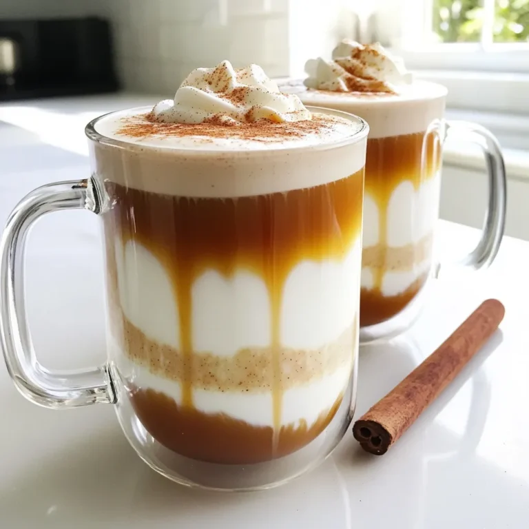 To make a Warm Cinnamon Maple Oat Milk Latte, you need simple and tasty ingredients. Here is what you will need: - 1 cup oat milk - 1 shot of espresso or 1/2 cup strong brewed coffee - 1 tablespoon pure maple syrup - 1/2 teaspoon ground cinnamon (plus extra for garnish) - 1/4 teaspoon vanilla extract - A pinch of sea salt - Whipped cream (optional, for topping) Each ingredient plays a key role in creating the rich and cozy flavor of this latte. Oat milk gives a creamy texture and a hint of sweetness. The espresso or brewed coffee provides a strong base that wakes up your senses. Maple syrup adds a natural sweetness that blends perfectly with the warm spice of cinnamon. Don't forget the vanilla extract; it adds a lovely aroma and depth. A pinch of sea salt enhances all the flavors, making them more vibrant. If you want some extra creaminess, top it with whipped cream. This makes each sip feel like a warm hug. Feel free to adjust the amount of maple syrup or cinnamon to fit your taste. Enjoy crafting this delightful drink! 1. Heat the oat milk. Pour 1 cup of oat milk into a small saucepan. Set the heat to medium. Heat until the milk is steaming but not boiling. Stir it occasionally to stop it from burning. 2. Add flavors. Once hot, take it off the heat. Whisk in 1 tablespoon of pure maple syrup, 1/2 teaspoon of ground cinnamon, 1/4 teaspoon of vanilla extract, and a pinch of sea salt. Mix well until it becomes frothy and creamy. 1. For espresso. If you have an espresso machine, brew 1 shot of espresso in your favorite mug. 2. For strong brewed coffee. If you prefer brewed coffee, make 1/2 cup of strong coffee using your preferred method. 1. Pouring techniques. Carefully pour the warm oat milk mixture over the coffee. Use a spoon to hold back the foam. Once most of the milk is in, spoon the foam on top for a creamy finish. 2. Garnishing tips. To make it pretty, sprinkle a small pinch of ground cinnamon on top. If you like, add a dollop of whipped cream for extra richness. Serve in clear glass mugs to show off the layers! Enjoy your cozy, warm cinnamon maple oat milk latte! To get the best foam, you can use a few methods. First, heat your oat milk gently. If it gets too hot, it won’t froth well. Use a whisk to mix it if you don’t have a frother. A frother gives a nice, airy foam. - Whisking: You can whisk by hand. It takes a bit longer but is effective. - Frother Options: An electric frother works quickly. It gives you rich foam in seconds. You might want to tweak the sweetness. Start with one tablespoon of maple syrup. Taste it, then add more if you like. For extra flavor, try adding spices. Nutmeg or ginger can add warmth. A pinch of cardamom makes it unique too. Serving your latte in glass mugs looks great. You can see the layers, which makes it appealing. For garnish, sprinkle cinnamon on top. You can also add a cinnamon stick. It not only looks good but also adds aroma. {{image_2}} You can switch oat milk for almond milk or soy milk. Each milk brings a unique taste. Almond milk is nutty and light. Soy milk is creamier and richer. Both options work well in this latte. Choose the one you like best. If you want a nut-free option, stick with soy milk. If you want to change the sweetener, try honey or agave syrup. Honey adds a floral note that pairs well with cinnamon. Agave syrup is a great choice if you prefer a milder sweetness. Both options blend easily into the latte. Feel free to adjust the amount based on your taste. Want to mix it up? You can add chocolate or caramel. A splash of chocolate syrup gives a rich, creamy flavor. Caramel adds a sweet, buttery taste that is hard to resist. Adding these flavors can make your latte feel extra special. Just remember to mix well so everything blends together perfectly. You can make this warm latte mix in advance. Start by heating the oat milk and mixing in the flavors. Let it cool to room temperature. Then, store it in an airtight container in the fridge. It will stay fresh for up to three days. When you are ready for a latte, just brew your espresso or coffee. If you have leftover latte, pour it into a clean jar or bottle. Seal it tightly to keep it fresh. Store it in the fridge for up to two days. The oat milk may separate. Just give it a good shake before using it again. To reheat your latte, pour it into a small saucepan. Warm it on low heat. Stir gently to avoid burning. You can also use the microwave. Heat it in short bursts of 20 seconds. Stir in between to ensure even warming. Avoid boiling, as this can change the taste. Enjoy your cozy drink just like the first time! Oat milk is a plant-based drink made from oats. It is creamy and smooth. Oat milk is often used as a dairy milk substitute. It contains vitamins and minerals that benefit your health. - Benefits: - Lactose-free, great for those with lactose intolerance. - Low in fat, making it heart-friendly. - Contains beta-glucans, which can help lower cholesterol. - High in fiber, promoting gut health. In one cup of oat milk, you can find about 120 calories, 3 grams of protein, and 1.5 grams of fat. It is also rich in vitamin D and calcium, making it a healthy choice. Yes, you can easily make a latte without an espresso machine. You can use strong brewed coffee instead. Here are two methods: - Using a French press: 1. Brew coffee in your French press as usual. 2. Press down the plunger to separate the grounds from the coffee. - Using a drip coffee maker: 1. Brew a strong cup of coffee. 2. Use a coffee-to-water ratio of 1:15 for a richer flavor. Both methods give you a tasty base for your latte! Yes, the Warm Cinnamon Maple Oat Milk Latte is vegan. Here’s why: - Oat milk: Made from oats, it’s dairy-free. - Maple syrup: A natural sweetener from maple trees, not animal-based. - Vanilla extract and cinnamon: Both are plant-derived ingredients. If you skip the whipped cream, the drink remains completely vegan. This latte is perfect for anyone following a plant-based diet! This blog post guides you through making a warm cinnamon maple oat milk latte. It covers the ingredients, step-by-step instructions, tips for perfect foam, and flavor variations. You can customize it to fit your tastes and dietary needs. Enjoy experimenting with sweeteners and dairy alternatives. Remember, you can prepare it ahead and store leftovers easily. Try different spices and presentation styles to impress. Making this latte at home not only saves money but also gives you a beloved treat anytime. Dive in and enjoy your creation!