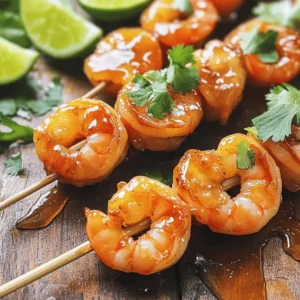 For this spicy dish, you need: - 1 pound large shrimp, peeled and deveined - 3 tablespoons honey - 3 tablespoons soy sauce - 2 tablespoons olive oil - 4 cloves garlic, minced - 1 teaspoon red pepper flakes (adjust to taste) - Juice of 1 lime - Salt and pepper to taste The shrimp are the main star here. Choose fresh or high-quality frozen shrimp. They should be large to hold up on the skewers. The marinade combines sweet, salty, and spicy flavors. Honey adds sweetness, while soy sauce gives depth. Olive oil keeps everything moist, and garlic brings a nice punch. Red pepper flakes add heat, and lime juice brightens the dish. Adjust the red pepper to match your spice level. For garnishing, you will need: - Fresh cilantro, chopped (for garnish) Cilantro adds a fresh touch. It brightens the dish and contrasts the rich marinade. Chopping it finely helps release its aroma. You can also try green onions or sesame seeds for a different flair. For skewers, you can use either: - Bamboo skewers (soak in water) - Metal skewers If using bamboo skewers, soak them in water for 10-15 minutes. This step prevents burning on the grill. Metal skewers are reusable and won’t catch fire. Aim for 4-5 shrimp per skewer, ensuring they fit well and cook evenly. First, gather your ingredients. You need honey, soy sauce, olive oil, garlic, red pepper flakes, lime juice, salt, and pepper. In a bowl, whisk together the honey, soy sauce, olive oil, minced garlic, red pepper flakes, lime juice, salt, and pepper. Mix well until combined. This is your marinade. Next, add the shrimp to the bowl. Make sure each shrimp is coated well. Cover the bowl with plastic wrap. Place it in the fridge for at least 30 minutes. You can marinate it for up to 2 hours for even more flavor. While the shrimp marinates, get your grill ready. Preheat your grill or grill pan over medium-high heat. If you use bamboo skewers, soak them in water for about 10-15 minutes. This helps prevent them from burning on the grill. Now, it's time to skewer the shrimp. Thread the marinated shrimp onto the skewers. Aim for about 4-5 shrimp per skewer, depending on their size. Once your skewers are ready, place them on the grill. Cook for about 2-3 minutes per side. The shrimp should turn pink and be cooked through. Baste with the remaining marinade while grilling. This adds extra flavor and keeps them juicy. After cooking, remove the skewers from the grill. Let them rest for a minute. Finally, garnish with chopped fresh cilantro before serving. Enjoy your spicy honey garlic shrimp skewers! You can make these shrimp skewers as spicy as you like. The red pepper flakes are the main heat source. Start with one teaspoon if you prefer less heat. If you love spice, add more! Taste the marinade before adding the shrimp. This way, you can adjust it to fit your taste. For perfectly cooked shrimp, grill them for about 2-3 minutes on each side. Look for that nice pink color. If they curl tightly, they might be overcooked. Keep an eye on them; overcooked shrimp can become tough. Skewering shrimp right helps them cook evenly. Use 4-5 shrimp per skewer. Make sure you thread them through the thickest part. This secures them and keeps them from spinning. If using bamboo skewers, soak them in water first. This prevents burning on the grill. {{image_2}} You can switch up the marinade for your shrimp skewers. Try adding some fresh herbs like basil or parsley. For a tangy twist, use orange juice instead of lime. You can also substitute maple syrup for honey if you want a different sweetness. Another option is to include some ginger for an extra kick. Mix and match these ingredients to find your favorite flavor. These shrimp skewers are fun to serve in many ways. Try them on a bed of rice or quinoa for a filling meal. You can also place them on a large platter with colorful veggies. Adding a side of creamy avocado dip can enhance the flavors too. For a lighter meal, serve them in lettuce wraps. This gives a fresh crunch and makes a great handheld option. Pair your spicy honey garlic shrimp with several dishes. Grilled corn on the cob adds a sweet touch to your meal. A fresh cucumber salad brings coolness that balances the heat. You can also serve them with garlic bread for a hearty side. For a more festive feel, add a fruit salsa with mango or pineapple. Each pairing enhances the shrimp's flavors and makes your meal exciting! If you have leftover shrimp skewers, refrigerate them right away. Place them in an airtight container. This keeps them fresh and tasty. They can last in the fridge for 2 to 3 days. Just make sure they cool down before sealing. You can freeze the cooked skewers for later. Wrap them tightly in plastic wrap or foil. Then, place them in a freezer bag. This way, they stay fresh up to 2 months. When you’re ready to eat, just thaw them in the fridge overnight. To reheat the skewers, use an oven or stovetop. If using an oven, preheat it to 350°F. Place the skewers on a baking sheet for about 10 minutes. If using a skillet, heat it on medium. Add a little oil and cook the skewers for 3 to 5 minutes. This warms them up well without overcooking. Enjoy your flavors again! You should marinate the shrimp for at least 30 minutes. This helps the shrimp soak up all the tasty flavors. If you have more time, let them sit for up to 2 hours. A longer marinating time gives a deeper flavor. Just remember to keep them in the fridge while they marinate. Yes, you can use frozen shrimp. Just make sure to thaw them first. You can do this by placing them in cold water for about 15-20 minutes. Once thawed, peel and devein them if needed. Then, dry them well with a paper towel before marinating. This helps the marinade stick better. There are many great side dishes to pair with spicy honey garlic shrimp skewers. Here are a few ideas: - Rice: White rice or jasmine rice works well. - Salad: A fresh, green salad adds crunch. - Grilled Veggies: Bell peppers, zucchini, and corn complement the shrimp. - Noodles: Simple stir-fried noodles can balance the flavors. - Guacamole: Creamy guacamole adds a nice cool touch. Pick any of these sides to make your meal complete! In this article, I covered key steps for making shrimp skewers. We explored the marinade, seasoning, and skewer prep. I provided clear, step-by-step cooking instructions. You learned tips for spice levels and cooking times, as well as tasty variations. Plus, I shared storage options for leftovers and common questions. Now you can confidently make flavorful shrimp skewers for any meal. Enjoy experimenting and sharing them with friends and family. Happy cooking!