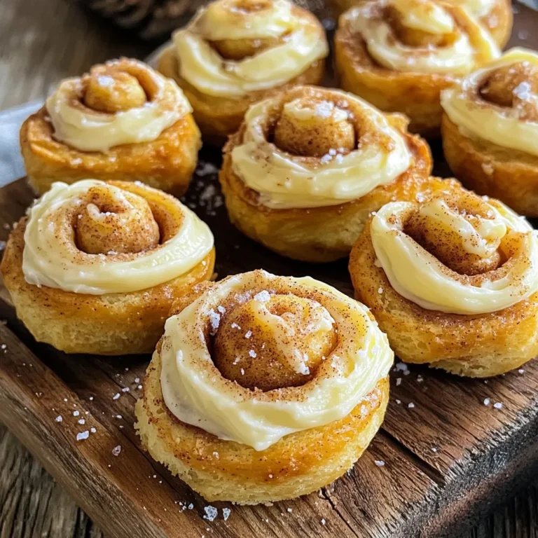 To make the Air Fryer Cinnamon Roll Bites, you will need: - 1 can of refrigerated cinnamon roll dough (8 rolls) - 1/4 cup granulated sugar - 2 teaspoons ground cinnamon - 2 tablespoons melted butter - 1/2 cup cream cheese frosting (from the cinnamon roll package or homemade) - Optional: a pinch of sea salt for garnish These simple ingredients create a warm and sweet treat. The cinnamon roll dough brings the classic flavor. The sugar and cinnamon mix adds that perfect sweet spice. Want to get creative? Here are some add-ins you might try: - Chopped nuts (like pecans or walnuts) - Mini chocolate chips - Raisins or dried cranberries - Sprinkles for fun color These add-ins can add texture and flavor. Just toss them in with the dough pieces before air frying. You can switch up the frosting if you like. Here are some fun options: - Vanilla icing - Maple glaze - Chocolate ganache - Peanut butter drizzle These frostings can change the flavor. Choose one that fits your mood or the season. Each option makes these bites even more special. Start by turning on your air fryer. Set it to 350°F (175°C). Preheating helps cook the cinnamon rolls evenly. This step takes just a few minutes but is very important. Next, grab a can of refrigerated cinnamon roll dough. There are eight rolls in one can. Open it carefully and pull out each roll. Cut each roll into four equal pieces. This makes bite-sized treats. In a small bowl, mix granulated sugar and ground cinnamon. You need 1/4 cup of sugar and 2 teaspoons of cinnamon. Stir them together well and set the bowl aside. Now, take a mixing bowl and add your cut cinnamon roll pieces. Drizzle 2 tablespoons of melted butter over them. Toss the pieces gently until they are all coated with butter. Sprinkle the cinnamon sugar mixture over the buttered dough. Toss again to coat all pieces evenly. Place the cinnamon roll bites in the air fryer basket. Make sure they are in a single layer and not crowded. If you have a lot, cook in batches for the best results. Air fry the bites for 8-10 minutes. Shake the basket halfway through to help them cook evenly. They should turn golden brown and puff up as they cook. Once they are done, take them out and let them cool for a few minutes. Drizzle some cream cheese frosting over the warm bites. You can warm the frosting in the microwave for easier drizzling. For an extra touch, sprinkle a pinch of sea salt on top. This adds a nice flavor contrast. Enjoy your tasty and easy air fryer cinnamon roll bites! To get the best texture, keep an eye on the cooking time. Start with 8 minutes. Check if they are golden brown. If they need more time, add a minute or two. The bites should be puffed and soft inside. This balance makes them chewy yet crispy on the outside. Air frying is easy, but you need to follow some rules. First, preheat the air fryer to 350°F (175°C). This step helps cook the bites evenly. Place the dough pieces in a single layer. Overcrowding will lead to uneven cooking. Shake the basket halfway to ensure all sides get that golden touch. You can boost the flavor of your cinnamon roll bites. Try adding a splash of vanilla extract to the melted butter. This small change makes a big difference. You can also mix in nuts or chocolate chips. These add-ins give extra taste and texture. For a salty-sweet kick, sprinkle sea salt on top after drizzling the frosting. Enjoy experimenting! {{image_2}} You can change up the filling in your cinnamon roll bites for fun. Instead of the classic cinnamon filling, try adding chocolate chips or nuts. You can even mix in some fruit, like diced apples or berries. Just sprinkle these extra goodies on the dough before you roll it up. This small change makes a big difference in taste. While cream cheese frosting is delicious, other frostings can work too. You can use vanilla, chocolate, or even maple frosting. Each type adds a unique flavor. If you want to get creative, try a peanut butter frosting for a nutty twist. You can make your frosting or use store-bought ones for quick prep. If you want a lighter version, consider using whole-wheat dough. You can also cut back on sugar or use a sugar substitute. For a dairy-free option, try using coconut yogurt in place of cream cheese frosting. These changes keep the treats tasty while making them a bit healthier. Enjoying these bites can be fun and guilt-free! Store leftover cinnamon roll bites in an airtight container. Keep them in the fridge. They stay fresh for up to three days. If you want them warm, don’t stack them too high. This helps avoid sogginess. To reheat, place cinnamon roll bites in the air fryer for about 3-4 minutes at 350°F (175°C). This brings back their crispy texture. You can also use a microwave. Heat them for 10-15 seconds. Just be careful, as they can get chewy. You can freeze these tasty bites for later! Allow them to cool completely first. Then, place them in a freezer-safe bag or container. They can last up to two months in the freezer. When you’re ready to eat, reheat them straight from the freezer in the air fryer. Yes, you can use frozen cinnamon roll dough. Just let it thaw first. Follow package instructions for cooking times and temperatures. You may need to adjust the air frying time. Check for doneness by ensuring they puff up and turn golden brown. Air Fryer Cinnamon Roll Bites taste best fresh. However, they can last for about two days in an airtight container. Store them at room temperature. If you want them to stay fresh longer, consider refrigeration. These cinnamon roll bites pair well with coffee or hot chocolate. You can also serve them with fresh fruit or a scoop of vanilla ice cream. For a fun twist, try adding a drizzle of caramel or chocolate sauce. In this post, I covered how to make delicious Air Fryer Cinnamon Roll Bites. We explored key ingredients, step-by-step cooking methods, and helpful tips for the perfect treat. I shared variations, storage info, and answers to common questions. These bites bring joy in every bite. With a few tweaks, you can make them your own. Enjoy experimenting with flavors and share these bites with friends and family!