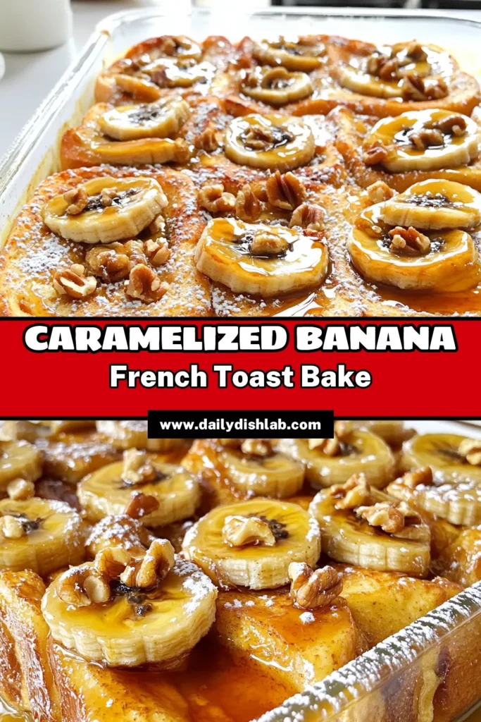 Indulge in a delicious brunch treat with this Caramelized Banana French Toast Bake! This easy recipe combines the rich flavors of challah or brioche bread, sweet caramelized bananas, and a creamy custard for the perfect weekend delight. Ready in just under an hour, it’s ideal for sharing with family and friends. Click through to explore the full recipe and make your brunch unforgettable! #FrenchToastBake #BananaRecipes #BrunchIdeas #ComfortFood