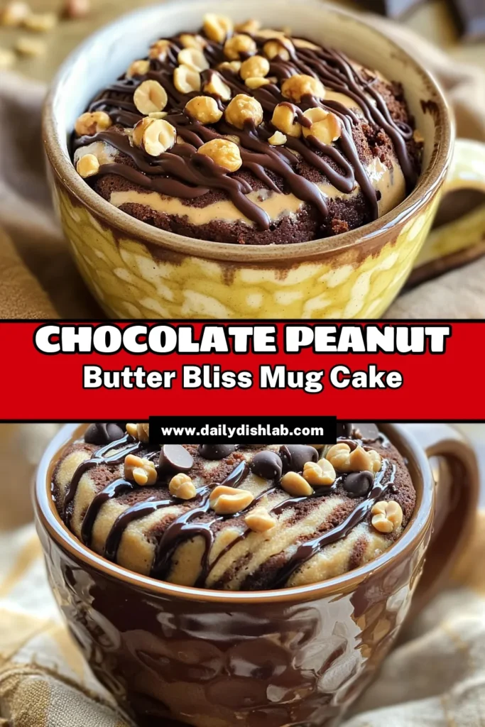 Satisfy your sweet tooth in just minutes with this delicious Chocolate Peanut Butter Mug Cake! Made with simple ingredients and ready in no time, this quick recipe is perfect for dessert lovers craving a chocolaty treat with a nutty twist. Follow the easy steps to create a warm, decadent mug cake that’s sure to impress. Click through to explore how to whip up this delightful dessert today! #MugCake #ChocolateDessert #PeanutButter #EasyRecipes