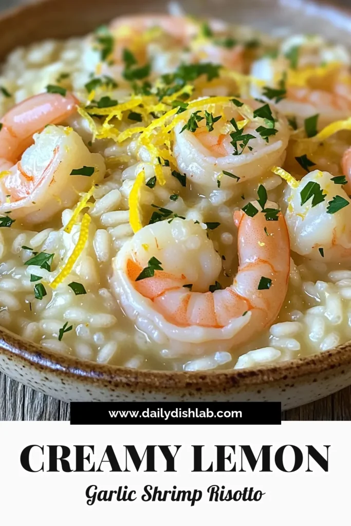 Indulge in the creamy goodness of Lemon Garlic Shrimp Risotto! This delicious dish combines succulent shrimp and savory flavors with a zesty lemon twist. Perfect for a cozy dinner or impressing guests, our easy recipe takes just 30 minutes. Dive into the steps and create a meal that’s both comforting and elegant. Click to explore the full recipe and make dinner unforgettable! #LemonGarlicShrimp #RisottoRecipe #EasyDinner #SeafoodLovers