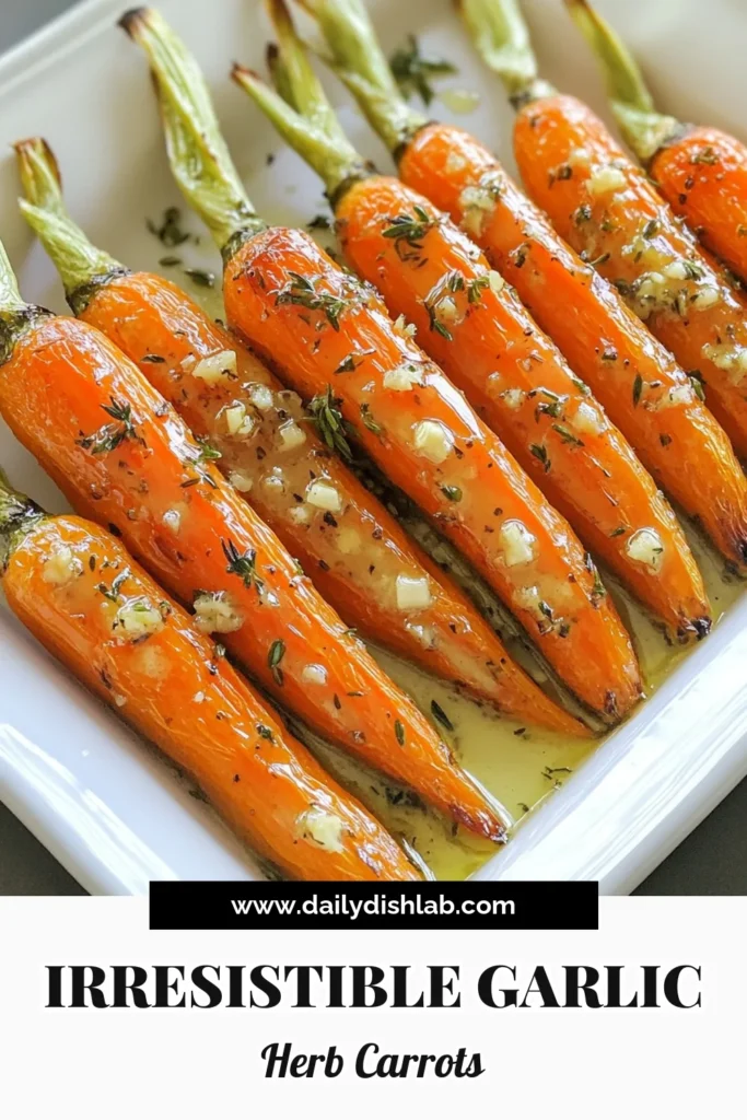 Elevate your dinner with these Garlic Herb Butter Roasted Carrots, a deliciously simple side dish perfect for any occasion! Coated in a savory garlic herb butter mix and roasted to perfection, these young carrots are full of flavor and easy to make. Ready in just 40 minutes, this recipe will impress your family and friends. Click through to explore the full recipe and let your taste buds celebrate! #RoastedCarrots #HealthyRecipes #SideDish #Foodie