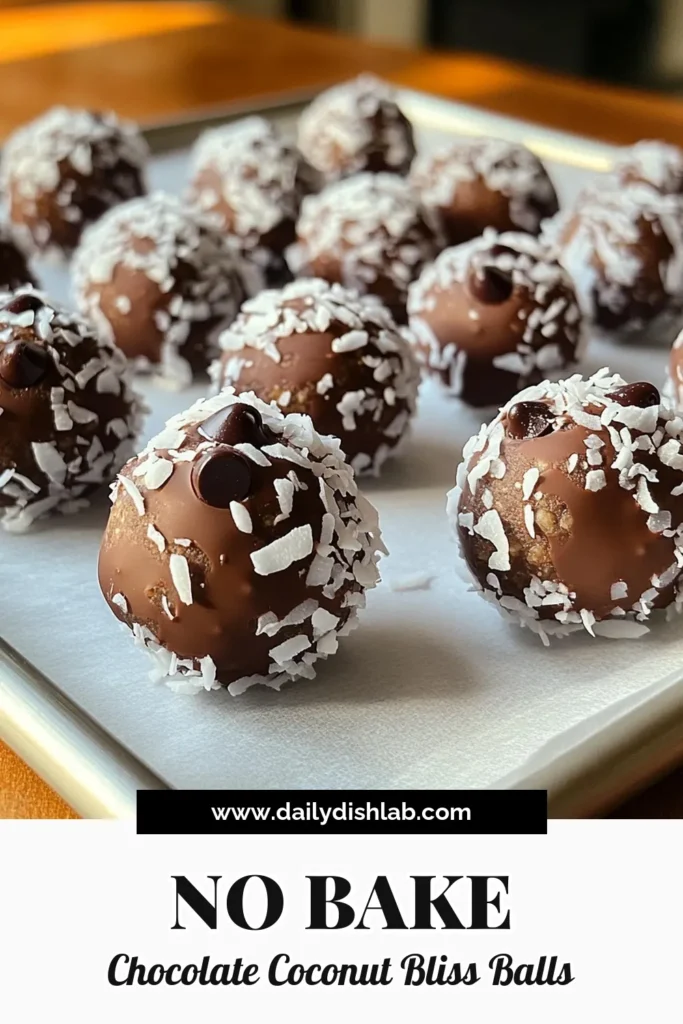 Get your energy boost with these delicious Coconut Chocolate Energy Balls! Made with wholesome ingredients like rolled oats, almond butter, and dark chocolate, these no-bake snacks are perfect for a quick pick-me-up. Ready in just 20 minutes plus chilling time, they’re not only easy to make but also a treat your taste buds will love. Click through to dive into this simple recipe and enjoy a nutritious snack today! #EnergyBalls #HealthySnacks #CoconutChocolate #NoBakeTreats