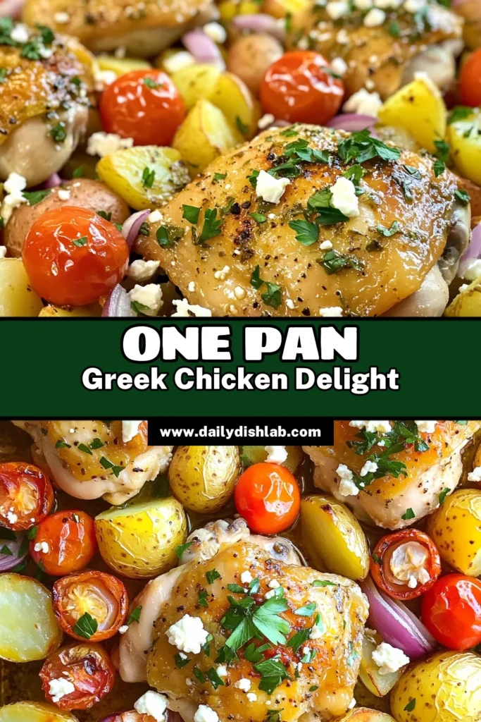 Savor the flavors of the Mediterranean with this delicious recipe for Sheet Pan Greek Chicken & Potatoes! Easy to prepare and packed with vibrant ingredients like cherry tomatoes and feta, this dish is perfect for a family dinner or meal prep. Discover how to achieve perfectly roasted chicken and tender potatoes in just one pan. Click through for the full recipe and elevate your weeknight meals! #GreekChicken #SheetPanRecipes #MediterraneanDiet #EasyDinnerIdeas