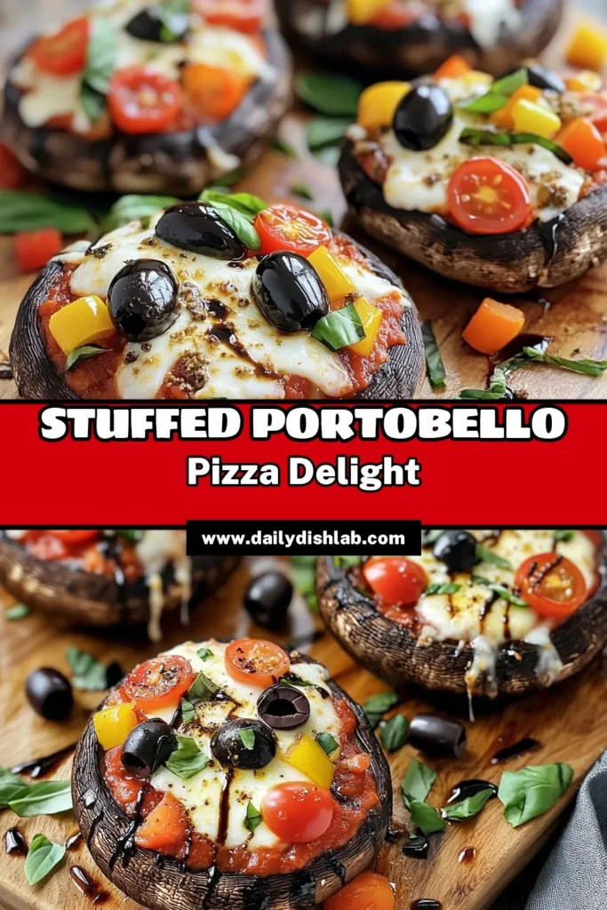 Savor the incredible flavors of Air Fryer Stuffed Portobello Pizzas! These delicious, healthy pizzas are made with large portobello mushrooms, marinara sauce, and your favorite toppings, all cooked to perfection in just 25 minutes. Perfect for a quick meal or a fun appetizer, they are both nutritious and satisfying. Click through to discover the full recipe and elevate your cooking game! #AirFryerRecipes #HealthyEating #PortobelloPizza #EasyDinners
