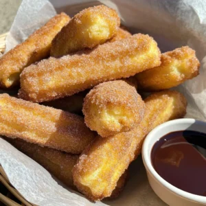 - 1 cup all-purpose flour - 1/4 cup granulated sugar - 1 tsp baking powder - 1/4 tsp salt - 1/2 cup water - 2 tbsp unsalted butter, melted - 1/2 tsp vanilla extract - 1/4 cup unsalted butter, melted - 1/2 cup granulated sugar - 2 tsp ground cinnamon To make Air Fryer Cinnamon Sugar Churro Bites, you need a few simple ingredients. Start with the dry mix. This includes one cup of all-purpose flour. You also need a quarter cup of granulated sugar, one teaspoon of baking powder, and a pinch of salt, just a quarter teaspoon. Next, gather the wet ingredients. You will need half a cup of water, two tablespoons of melted unsalted butter, and half a teaspoon of vanilla extract. For the sweet coating, prepare a mixture of a quarter cup of melted unsalted butter, half a cup of granulated sugar, and two teaspoons of ground cinnamon. This will give your churro bites that delicious, sweet crunch. Having these ingredients ready makes the cooking process smooth and fun. Don't skip any of them; each plays a key role in creating tasty churro bites. Feel free to mix and match your favorite flavors in the future! - Combine 1 cup flour, 1/4 cup sugar, 1 tsp baking powder, and 1/4 tsp salt in a bowl. This mix forms the base of our churro bites. - In another bowl, mix 1/2 cup water, 2 tbsp melted butter, and 1/2 tsp vanilla extract. Whisk well until smooth. - Pour the wet mix into the dry mix. Stir until a soft dough forms. It should not stick to your hands. - Preheat your air fryer to 350°F (175°C). This makes sure your churro bites cook evenly. - On a floured surface, knead the dough gently for one minute. Then, divide it into small pieces. - Roll each piece into bite-sized balls or small logs, about 1-2 inches long. - Lightly grease the air fryer basket with non-stick spray or melted butter. This helps prevent sticking. - Place the churro bites in a single layer in the basket. Ensure they do not touch for even cooking. - Air fry the churro bites for 8-10 minutes. They should turn golden brown. Shake the basket halfway through for even browning. To get the best churro bites, focus on the dough. Start with the right consistency. Your dough should be soft but not sticky. If it feels too wet, add a little more flour. Knead it gently; this makes a difference. Avoid overworking the dough as this can make it tough. Another key point is not to overcrowd the air fryer. Each churro bite needs space to puff up. Place them in a single layer. This allows hot air to circulate and cook them evenly. Coating your churro bites well is essential. After air frying, toss them in melted butter right away. This helps the cinnamon sugar stick. Use a bowl to roll them around gently. For an even coat, try to cover all sides. If you want to switch things up, consider alternatives to butter. You can use coconut oil or ghee. Both add a unique flavor that complements the cinnamon sugar nicely. For a fun presentation, serve churro bites in a small basket. Line it with parchment paper for a chic touch. Add a small bowl of dipping sauce next to it. Chocolate or caramel sauce pairs perfectly with these sweet bites. You can also experiment with other dips. Try a fruity sauce or whipped cream. These options add a twist to your dessert and impress your guests. {{image_2}} You can make churro bites even more fun with flavors. For chocolate churro bites, add cocoa powder to the dough. Mix in about 2 tablespoons for a rich taste. You can also drizzle chocolate sauce on top for extra sweetness. For caramel churro bites, use caramel sauce as a dip. It pairs well with the cinnamon sugar coating. If you want to spice things up, try pumpkin spice or nutmeg. Just add 1 teaspoon of pumpkin spice to the dough. Nutmeg gives a warm flavor too. These variations keep your churro bites exciting! If you need gluten-free churro bites, swap all-purpose flour for gluten-free flour. This change keeps the texture soft and delicious. Look for blends that are made for baking. They usually work well in recipes like this. Just follow the same steps to make the dough. You won’t notice a difference! You can also bake churro bites if you do not have an air fryer. Preheat your oven to 375°F (190°C). Place the churro bites on a baking sheet lined with parchment paper. Bake for about 12-15 minutes. Keep an eye on them until they turn golden brown. For a quick snack, use the microwave. Form small balls from the dough. Place them in a microwave-safe dish. Cook for about 1-2 minutes. They might not be crispy, but they will still taste great! To keep your churro bites fresh, store them in an airtight container. This will help keep them soft and tasty. Make sure they cool completely before sealing. If stored this way, they last for about two days in the fridge. If you want to keep them longer, consider freezing them. They stay good for up to three months in the freezer. When it's time to enjoy leftovers, reheating them right is key. The air fryer is the best method. It brings back the crunch in just a few minutes. Preheat your air fryer to 350°F (175°C) and heat the churro bites for about three to five minutes. This method avoids sogginess and keeps them crispy. You can also use a microwave, but it won't make them crispy. If you're in a hurry, this works, too. Just heat them for 10 to 15 seconds. However, the texture won’t be as good as when using the air fryer. For the best taste, I always recommend the air fryer! You can tell churro bites are done when they turn golden brown. Look for a nice color on the outside. You can also poke one with a fork. If it feels firm, they are ready. The air fryer cooks them in about 8 to 10 minutes. Remember to shake the basket halfway through. This helps them cook evenly. Yes, you can make the dough ahead of time! Just cover it tightly and place it in the fridge. This keeps it fresh for up to 24 hours. When you are ready to cook, let it sit at room temperature for about 15 minutes. This makes it easier to shape. It is a great way to save time when you want a quick treat. Churro bites taste amazing with dips! You can serve them with chocolate sauce or caramel sauce. Both options add a sweet touch. If you want something different, try a fruity dipping sauce. You can even sprinkle more cinnamon sugar on top for extra flavor. Serve them in a cute basket with a small bowl of sauce. Enjoy! This blog post covers how to make delicious churro bites. You learned about the key ingredients, and easy steps, and received helpful tips. Remember, the right texture is key to success. Try flavor variations for some fun twists. Proper storage and reheating will keep your churro bites fresh. With these details, you can make tasty treats anytime. Enjoy sharing them with friends and family!