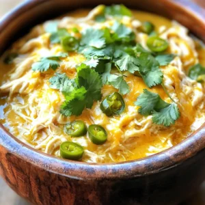 - 2 lbs boneless, skinless chicken breasts - 8 oz cream cheese, softened - 1 cup shredded cheddar cheese - 1/2 cup mayonnaise - 1 cup diced fresh jalapeños (seeds removed for less heat) - 1 teaspoon garlic powder - 1 teaspoon onion powder - 1 teaspoon smoked paprika - Salt and pepper to taste - 1/4 cup chopped fresh cilantro The main ingredients for this dish are simple yet full of flavor. Start with chicken breasts, which form the heart of the meal. The cream cheese and shredded cheddar cheese bring richness and creaminess. Mayonnaise adds a nice tang to the mix, making every bite delightful. For the flavor enhancers, fresh jalapeños add a kick. Removing the seeds lowers the heat if you prefer a milder taste. Garlic powder, onion powder, and smoked paprika round out the flavors, giving depth to the dish. Adjust salt and pepper to suit your taste. Finally, fresh cilantro adds a pop of color and freshness for garnish. It enhances the dish visually and adds a lovely herbal note that brightens the flavors. When you gather these ingredients, you're just a few steps away from a delicious meal. - Place chicken breasts in the slow cooker. I like to use boneless, skinless chicken breasts for this dish. They cook well and stay moist. Make sure to spread them out evenly so they cook evenly. - Combine cream cheese, cheddar cheese, and other ingredients. In a big bowl, mix 8 oz of softened cream cheese, 1 cup of shredded cheddar cheese, and 1/2 cup of mayonnaise. Add in 1 cup of diced fresh jalapeños, 1 teaspoon of garlic powder, 1 teaspoon of onion powder, and 1 teaspoon of smoked paprika. Don’t forget salt and pepper to taste! Mix it until it is well blended. - Spread the mixture over the chicken and cook. Carefully spread the cheese mixture over the chicken in the slow cooker. Cover it, then cook on low for 6-7 hours or on high for 3-4 hours. Your chicken should be tender and fully cooked. - Shred chicken and mix with sauce. Once it's cooked, use two forks to shred the chicken right in the slow cooker. Mix it well with the cheesy jalapeño sauce. This adds a rich flavor to every bite. - Let it meld and garnish before serving. Allow it to cook on low for an extra 15 minutes. This step helps all the flavors meld together. When ready, serve hot and garnish with 1/4 cup of chopped fresh cilantro. Enjoy! To make your chicken burst with flavor, use fresh ingredients. Fresh jalapeños give a nice kick. Make sure to remove the seeds if you want less heat. Season the chicken well with salt and pepper. I like to sprinkle garlic powder and onion powder for extra taste. You can even add a squeeze of lime juice for brightness. Not all slow cookers cook the same. If your cooker runs hot, check the chicken earlier. On low, aim for 6-7 hours. On high, it’s about 3-4 hours. Always ensure the chicken reaches 165°F for safety. If you have a newer model, it might cook faster. Adjust your time based on how your slow cooker behaves. Serve this dish with warm tortillas or over rice. It also pairs well with a fresh salad. I love topping it with avocado or extra cilantro. For a fun twist, add a dollop of sour cream or guacamole. This dish is tasty as a filling for tacos or burritos too! {{image_2}} If you love heat, add more jalapeños or hot sauce. You can slice fresh jalapeños and mix them into the cheese blend. If you want even more spice, drizzle hot sauce over the chicken after cooking. This adds layers of flavor and heat. Adjust the amount to suit your taste. For a meat-free option, use jackfruit or tofu instead of chicken. Jackfruit has a texture similar to shredded chicken, making it a great substitute. Simply shred the jackfruit and mix it with the cheese blend. If using tofu, press it to remove excess water. Then cube it and add it to the slow cooker. Both options soak up the cheesy goodness. You can switch up the cheese for different flavors. Try pepper jack for a spicy kick. Gouda or mozzarella also works well for creaminess. Mixing cheeses can create unique tastes. Feel free to experiment with what you have on hand. Each choice gives a new twist to this dish. To keep your Slow Cooker Jalapeño Popper Chicken fresh, store it in an airtight container. Make sure to seal it well to avoid air getting in. Place the container in the fridge. It should last for up to four days. If you want to keep it longer, freezing is a great option. When you’re ready to enjoy leftovers, reheating properly is key. You can use the microwave for quick heating. Place a portion in a microwave-safe bowl. Cover it loosely to avoid splatters. Heat in short bursts, checking often. You can also reheat it on the stovetop. Just add a little water or broth to keep it moist. Stir often and heat until warm. If you want to freeze this dish, let it cool first. Then, place it in a freezer-safe bag or container. Be sure to remove as much air as possible. It can last in the freezer for up to three months. When you’re ready to eat, thaw it in the fridge overnight. Then, reheat using one of the methods above. Enjoy the same great taste! Yes, you can use frozen chicken. It will change the cooking time. If you use frozen chicken, cook it on high for 4-5 hours. This gives it enough time to thaw and cook through. Just check that the chicken reaches 165°F for safety. Using frozen chicken might make it a bit less tender than fresh. This dish can be spicy, depending on the jalapeños. To lower the heat, remove the seeds and ribs from the jalapeños before chopping. You can also use fewer jalapeños for a milder taste. If you want more heat, add extra jalapeños or a dash of hot sauce. Taste as you go to find your perfect level. If you want a dairy-free option, use cashew cream or tofu. Blend soaked cashews with a bit of lemon juice and salt for a creamy texture. Soft tofu can also work well. Just mash it until smooth and mix in your spices. This way, you keep that creamy feel without using dairy. This blog post covered a tasty chicken dish with cream cheese and cheddar. You learned how to prepare the chicken, mix flavors, and cook it perfectly. I shared tips for making it even better, along with fun variations. Don't forget about storage and reheating to keep leftovers tasty. Try these ideas and enjoy a delicious meal that's easy to share. Your next dinner can be both fun and flavorful!