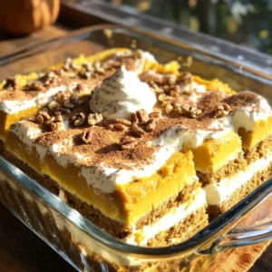 - 1 can (15 oz) pumpkin puree - 1 cup heavy whipping cream - 1 cup mascarpone cheese - 1 cup powdered sugar - 1 teaspoon vanilla extract - 2 teaspoons pumpkin pie spice - 1 box (14 oz) ginger snap cookies - 1/2 cup chopped pecans (optional) - Extra pumpkin pie spice for garnish The main ingredients in this cake create its rich flavor. Pumpkin puree brings warmth and earthiness. Heavy cream adds fluffiness, while mascarpone gives it a creamy, smooth texture. The powdered sugar sweetens the mix perfectly. Vanilla extract adds a lovely aroma, and pumpkin pie spice gives it that seasonal touch. - Mixing bowls - Electric mixer or whisk - 9x13-inch baking dish - Plastic wrap For this recipe, you need simple tools. Mixing bowls help combine ingredients. An electric mixer or whisk whips cream for soft peaks. A 9x13-inch baking dish holds your layers. Plastic wrap keeps the cake fresh as it chills. With these ingredients and tools, you can make a delicious Pumpkin Spice Icebox Cake. The layers of flavors blend together beautifully, creating a treat that's perfect for any occasion. - First, whip the heavy cream until soft peaks form. This step is key. You want it fluffy but not too stiff. - Next, in another bowl, combine the mascarpone cheese, powdered sugar, vanilla extract, and pumpkin pie spice. Mix until smooth and creamy. This mixture adds richness and flavor to your cake. - Start layering by spreading a thin layer of the pumpkin mixture on the bottom of a 9x13-inch baking dish. This creates a tasty base. - Now, arrange a layer of ginger snap cookies over the pumpkin mixture, covering it completely. The cookies add a nice crunch. - Add another layer of the pumpkin mixture over the cookies, smoothing it out gently. Repeat this process, alternating layers of cookies and pumpkin mix. Finish with a layer of the pumpkin mixture on top. If you like, sprinkle chopped pecans over the final layer for a bit of crunch. - Cover the dish tightly with plastic wrap and refrigerate. This is important for the flavors to blend. - Let it chill for at least 4 hours, though overnight is best. The longer it chills, the better it tastes! To make your cake light and fluffy, soft peaks in whipped cream are key. Soft peaks mean the cream holds its shape but still flows when you lift the whisk. This helps keep the cake airy. When folding whipped cream into the mascarpone mix, be gentle. Use a spatula and scoop from the bottom. This keeps air in the mixture. If you stir too hard, you will lose that nice, fluffy texture. For a beautiful touch, add a dollop of whipped cream on top. Dust it with nutmeg for that cozy flavor. You can also try other toppings like caramel sauce or chocolate shavings. Each option adds a fun twist to your cake. One common mistake is overwhipping the cream. If you whip it too much, it turns grainy and can even become butter. Stop once you see soft peaks. Another mistake is not chilling the cake long enough. Letting it chill for at least four hours helps the flavors blend. For the best taste and texture, chill it overnight if you can. This makes the cake set perfectly. {{image_2}} You can make this treat fit your diet. For a dairy-free option, replace mascarpone with a plant-based cream cheese. It gives a nice texture without the dairy. Look for brands that taste creamy and rich. If you need gluten-free options, switch out ginger snap cookies for gluten-free ones. Many brands offer great cookies that still have that spicy flavor. This keeps the dessert tasty for everyone. Want to amp up the flavor? Try adding layers of chocolate or caramel between the pumpkin mixture. This adds a sweet surprise that pairs well with pumpkin spice. You can also mix in different spices to change the taste. For a twist, add a pinch of nutmeg or cardamom. These spices can make your icebox cake unique and exciting. Serving style can change the whole experience. For a fun twist, scoop portions into individual cups or jars. This makes it easy to grab and enjoy. Layering the cake in parfait glasses works great for parties. Guests will love the pretty layers on display. It makes the dessert feel extra special! To keep your Pumpkin Spice Icebox Cake fresh, store it in the fridge. Use plastic wrap to cover the dish tightly. This helps keep the cake moist and prevents it from absorbing other fridge smells. It stays fresh for about 3 to 5 days. After that, the flavors might fade, and the texture may change. Can you freeze icebox cake? Yes, you can freeze it! However, the texture may change after freezing. If you want to freeze it, wrap the cake well in plastic wrap and then in aluminum foil. This keeps out air and moisture. You can freeze it for up to 2 months. When you are ready to eat it, take it out of the freezer. Thaw it in the fridge for several hours or overnight. This helps it return to a nice, creamy texture. Serve it chilled for the best taste! An icebox cake is a no-bake dessert. It layers cookies or crackers with cream or custard. The cake sets in the fridge, allowing the flavors to meld. This dessert is easy to make and fun to eat. The cookies soften, creating a cake-like texture. It is a perfect treat for warm days or when you're short on time. Yes, you can make this cake ahead of time. I suggest preparing it at least four hours before serving. For the best taste, refrigerate it overnight. This allows the flavors to blend and the cake to set properly. It stays fresh for up to three days in the fridge. Just cover it tightly to keep it fresh. You can switch up the spices based on your taste. Try cinnamon, nutmeg, or allspice for a warm flavor. For a twist, add cardamom or ginger. Each spice brings its own unique taste. Feel free to experiment and find your favorite blend! This article covered how to make a delicious Pumpkin Spice Icebox Cake. We discussed the key ingredients and equipment needed, as well as clear steps for preparation and layering. I shared tips for perfecting texture and suggested ways to serve it. You learned about variations and storage tips to keep your cake fresh. This no-bake dessert is great for any season. You can impress your guests with ease. Enjoy making this cake and adding your own twist!