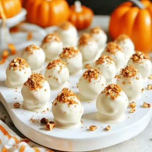 - 1 package (15.25 oz) Pumpkin Spice Oreos - 1 cup cream cheese, softened - 1 teaspoon vanilla extract - 1 cup white chocolate chips - 1 teaspoon pumpkin pie spice - 1 tablespoon coconut oil - Optional: crushed nuts or extra pumpkin spice for garnish Gathering the right ingredients is key to making great No-Bake Pumpkin Spice Oreo Truffles. Start with a package of Pumpkin Spice Oreos. These cookies add a rich, spiced flavor. Next, use 1 cup of softened cream cheese. This gives the truffles a creamy texture. Don't forget 1 teaspoon of vanilla extract for sweetness. You will also need 1 cup of white chocolate chips. They coat the truffles and add a lovely sweetness. A teaspoon of pumpkin pie spice enhances the fall flavors. Add 1 tablespoon of coconut oil to help melt the chocolate smoothly. Finally, consider optional garnishes like crushed nuts or extra pumpkin spice. They add texture and visual appeal to your truffles. Now you have all the ingredients ready for this fun treat! 1. Crushing the Oreos: First, take the Pumpkin Spice Oreos and crush them into fine crumbs. You can use a food processor for this. If you don't have one, place the Oreos in a zip-top bag. Use a rolling pin to crush the cookies into small bits. Aim for a fine texture, like sand. 2. Mixing with Cream Cheese and Vanilla: Next, put the Oreo crumbs in a large mixing bowl. Add 1 cup of softened cream cheese and 1 teaspoon of vanilla extract. Use a spatula or your hands to mix until it looks like dough. Make sure everything is fully blended. 1. Rolling the Mixture into Balls: Now, take a scoop of the mixture, about 1 tablespoon, and roll it into a ball. Place each ball on a baking sheet lined with parchment paper. This helps keep them from sticking. 2. Freezing for Firmness: Once you have rolled all the balls, place the baking sheet in the freezer. Let them chill for about 30 minutes. This step helps the truffles hold their shape when you dip them. 1. Melting White Chocolate and Coconut Oil: While the truffles chill, melt 1 cup of white chocolate chips with 1 tablespoon of coconut oil. Use a microwave-safe bowl. Heat in 30-second bursts, stirring between each. Continue until the mixture is smooth. 2. Adding Pumpkin Pie Spice: After melting, stir in 1 teaspoon of pumpkin pie spice. This adds a warm, fall flavor to the chocolate coating. 3. Dipping and Garnishing: Remove the truffles from the freezer. Dip each one into the melted chocolate mixture. Use a fork to lift them out, letting excess chocolate drip off. Place them back on the parchment paper. If you want, sprinkle some crushed nuts or extra pumpkin spice on top while the chocolate is still wet. Now, let the truffles set in the fridge for about 15 to 20 minutes. Enjoy your No-Bake Pumpkin Spice Oreo Truffles! To mix evenly, start with crushed Oreos. Use a food processor or a rolling pin. Crush them until they are fine crumbs. This helps the ingredients blend well. Next, add softened cream cheese and vanilla extract. Mix them in a large bowl. Use a sturdy spatula or your hands. You want a dough-like texture. If the mix is too dry, add a tiny bit of cream cheese. If it’s too wet, add more Oreo crumbs. When rolling the truffles, scoop out tablespoon-sized portions. Roll them into smooth balls. If you find them sticky, wet your hands slightly. This helps to keep the mixture from sticking. For dipping, melt white chocolate chips with coconut oil. Use a microwave-safe bowl and heat it in short bursts. Stir often until smooth. Adding coconut oil helps the chocolate stay glossy. When dipping, hold a truffle with a fork. Dip the truffle into the chocolate. Let the excess chocolate drip off. Place it back on the parchment paper. If you want, sprinkle crushed nuts or pumpkin spice while the chocolate is still wet. This adds a nice touch. Get creative with garnishes. Use crushed nuts, sprinkles, or a drizzle of chocolate. You can even add a pinch of cinnamon or nutmeg. It gives a nice look and flavor boost. For serving, arrange the truffles on a nice platter. Dust the platter with cocoa powder for an elegant touch. You can also use a decorative box for gifts. These simple tips will help you make your No-Bake Pumpkin Spice Oreo Truffles stand out. Enjoy making and sharing them! {{image_2}} Using Different Oreo Flavors You can switch up the flavor of your truffles by using other Oreo types. For example, use regular chocolate Oreos for a rich twist. You might also try golden Oreos for a lighter taste. Each type will add a unique flavor to your truffles. Experiment with your favorite Oreo flavors to find your best match. Alternatives for Cream Cheese If you want a dairy-free option, try using vegan cream cheese. It works well and keeps the texture similar. You can also use mascarpone cheese for a richer taste. Greek yogurt is another option, giving a tangy flavor while keeping it creamy. These substitutions can change the taste and texture, so choose what you like best. Adding More Spices To make your truffles even more flavorful, add extra spices. A pinch of cinnamon or nutmeg can enhance the pumpkin flavor. You can also mix in a bit of allspice for a warm kick. Taste as you go to find the right spice blend for your preference. Exploring Different Coatings While white chocolate is a classic, you can try other coatings as well. Dark chocolate adds a rich contrast to the sweetness. You might also consider coating the truffles in crushed nuts for a crunchy texture. For a fun twist, roll them in cocoa powder or sprinkles. Each coating offers a new way to enjoy these treats. Storing in the Refrigerator Once your truffles are set, place them in an airtight container. Keep them in the fridge. This helps them stay fresh. They taste best when cold. Enjoy them within a week for the best flavor. Freezing Truffles for Later If you want to save some truffles, freezing works great. Place them in a single layer on a baking sheet. Freeze them until firm, then transfer to a freezer-safe bag. They can last up to three months in the freezer. Just thaw them in the fridge before eating. How Long Do They Last? When stored properly, your No-Bake Pumpkin Spice Oreo Truffles last about a week in the fridge. In the freezer, they can last up to three months. Always check for freshness before enjoying. Signs of Spoilage Look for any changes in color or texture. If your truffles smell off or feel sticky, it’s best to toss them out. Always trust your senses when it comes to food safety. Yes, you can make these truffles ahead of time. They store well in the fridge. To prepare, follow these steps: - Make the truffles as directed. - After dipping them in chocolate, place them in an airtight container. - Layer parchment paper between truffles to prevent sticking. - Store them in the fridge for up to a week. This way, you can enjoy them whenever you want! You can use regular Oreos, but the flavor will change. Pumpkin Spice Oreos add a nice, warm taste. Using regular Oreos will make the truffles less seasonal. The texture will remain similar, but the truffles will taste less festive. If you want a twist, consider adding a bit of pumpkin pie spice to the mix. To make these truffles dairy-free, swap out the cream cheese and white chocolate. Here are some ideas: - Use dairy-free cream cheese or cashew cream for cream cheese. - Choose dairy-free white chocolate chips or melt dairy-free chocolate. - Ensure the coconut oil is pure and dairy-free. These swaps keep the truffles creamy and delicious! These Pumpkin Spice Truffles are fun and easy to make. We covered all the steps: from mixing Pumpkin Spice Oreos with cream cheese to dipping them in white chocolate. You can customize them with different flavors and toppings. Remember to store truffles right for the best taste. Creating these treats can bring joy to any gathering. Enjoy making and sharing your truffles with friends and family. They'll love the taste of fall in each bite!