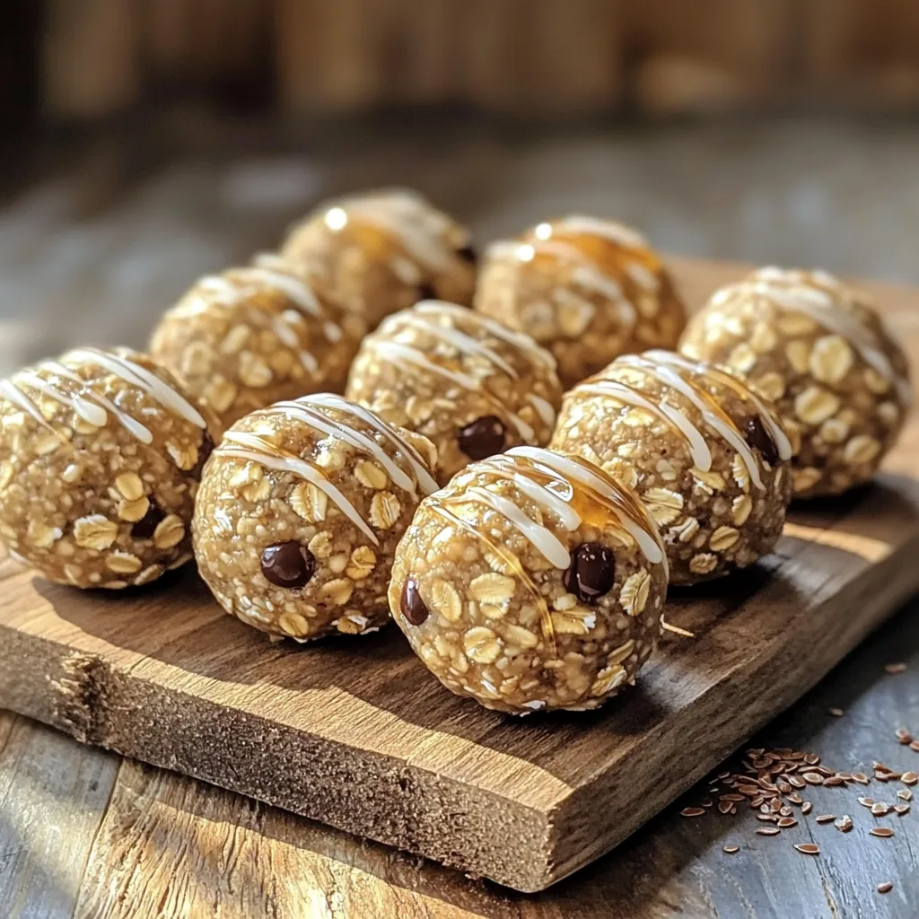 1. Start by mixing your dry ingredients. In a large mixing bowl, combine 1 cup rolled oats, 1/4 cup ground flaxseeds, and 1/4 teaspoon salt. Stir these ingredients well until they blend smoothly. 2. Next, prepare your wet ingredients. In a separate bowl, mix 1/2 cup nut butter of your choice (like almond or peanut), 1/3 cup honey or maple syrup, and 1/2 teaspoon vanilla extract. Stir this mixture until it is smooth and creamy. 3. Now it's time to combine the two mixtures. Pour the wet ingredients into the bowl with the dry ones. Stir everything together until you get a thick and uniform mix. 4. If you want to add some crunch, fold in 1/2 cup mini chocolate chips and any optional 1/4 cup finely chopped nuts or seeds. This will add extra flavor and texture to your energy balls. 5. To shape the energy balls, use your hands to roll the mixture into small balls, about 1 inch in diameter. 6. If the mix feels too sticky, dampen your hands slightly. This makes it easier to roll the balls without the mixture sticking to your fingers. 7. Once you’ve shaped all the balls, place them on a baking sheet or a plate lined with parchment paper. 8. For the final step, refrigerate the balls for about 30 minutes. This will help them firm up and hold their shape. Store your energy balls in an airtight container in the refrigerator for up to a week, or freeze them for longer-lasting freshness. How to adjust sweetness levels You can change the sweetness by using more or less honey or maple syrup. If you like it sweeter, add a little more sweetener. If you prefer less sugar, use less. Taste the mix before rolling it into balls. This way, you can find the right level for you. Best nut butters to use Almond butter and peanut butter are great choices. They add creaminess and flavor. If you want a unique taste, try cashew or sunflower seed butter. Each nut butter gives a different flavor. Choose one that you enjoy to make the energy balls even better. Storing opened nut butter To keep nut butter fresh, seal it tightly after each use. Store it in a cool, dark place. If you want to keep it longer, put it in the fridge. This helps keep the flavor and texture just right. Tips for keeping oats and dry ingredients Keep oats and dry ingredients in airtight containers. Store them in a cool, dry place. This prevents them from going stale. Check for any signs of moisture or bugs before using. Overmixing vs. properly combining ingredients Mixing too much can make the energy balls tough. Stir just until the ingredients are combined. You want a sticky mixture, not a dry one. If you fold in the chocolate chips too hard, they can break. Be gentle for the best texture. {{image_2}} You can change the taste of your energy balls easily. Adding spices like cinnamon gives warmth. A touch of cocoa powder brings rich chocolate flavor. You can also switch nut butters. Almond butter adds a light taste, while peanut butter is more classic. Each choice makes a fun twist on the same recipe. If you're vegan, use maple syrup instead of honey. This keeps the sweetness while making it plant-based. You can also choose plant-based nut butters. For gluten-free needs, ensure your oats are labeled gluten-free. These small swaps help everyone enjoy these energy balls. Want to get creative? Try adding nuts, seeds, or dried fruits. Walnuts add crunch, and sunflower seeds boost nutrition. Dried cranberries or raisins add sweetness. Each mix-in changes the texture and flavor. Feel free to experiment and find your favorite combo! Store your no-bake oatmeal cookie energy balls in airtight containers. This keeps them fresh and tasty. You can store them in the fridge for up to a week. If you want to enjoy them longer, freezing is a great option. To freeze your energy balls, first, place them on a baking sheet. Make sure they are not touching. Freeze them for about an hour. Once frozen, transfer them to a freezer-safe bag or container. When you want to eat them, just take out how many you need. Let them sit at room temperature for a few minutes to soften. For best freshness, consider using moisture absorbers or glass jars. These help keep air and moisture out. This way, your energy balls stay fresh for weeks. Avoid plastic bags for long-term storage, as they can trap moisture. No-bake energy balls last about a week in the fridge. Store them in an airtight container. If you want them to last longer, freeze them. They can stay fresh in the freezer for up to three months. Just remember to let them thaw before you eat them. Yes, you can! If you want a nut-free option, try sun butter or soy nut butter. You can also use seed butters like pumpkin seed or hemp seed butter. Each will change the taste a little, but they still work great in this recipe. If you're vegan or don't want to use honey, maple syrup is a great option. Agave syrup also works well as a sweetener. Both will keep the energy balls moist and tasty. Just use the same amount as honey for the best results. This blog post covered how to make tasty no-bake energy balls. It listed the main ingredients, their benefits, and step-by-step instructions. I shared tips for perfecting the recipe and suggested fun variations. Storing them correctly helps keep them fresh and tasty. In the end, these energy balls are a great snack. They are simple, healthy, and customizable. I hope you enjoy making and sharing them with others.