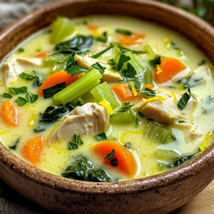 - 1 pound boneless, skinless chicken breasts - 1 cup carrots, diced - 1 cup celery, diced - 1 onion, finely chopped - 4 cloves garlic, minced - 1 teaspoon dried oregano - 1 teaspoon dried thyme - Salt and pepper to taste The main ingredients are simple yet flavorful. I love using boneless chicken breasts for this soup. They cook tender and juicy. Diced carrots and celery add sweetness and crunch. Onion and garlic give depth and a nice aroma. Oregano and thyme bring a lovely herbal note. Don’t forget to season with salt and pepper to make the flavors pop. - 4 cups low-sodium chicken broth - 1 cup heavy cream - ½ cup fresh lemon juice (about 2 lemons) - Zest of 1 lemon Liquid ingredients are the heart of this soup. Chicken broth adds rich flavor and warmth. Heavy cream makes the soup creamy and smooth. Fresh lemon juice and zest brighten the dish. The lemon gives a fresh, tangy taste that lifts the soup. - 2 cups baby spinach - Fresh parsley for garnish Garnishing is where the soup shines. Baby spinach adds color and nutrients. It wilts quickly and tastes mild. Fresh parsley adds a burst of freshness on top. It makes each bowl look beautiful. A little garnish goes a long way in making the dish inviting. To start, gather your ingredients. You need 1 pound of boneless, skinless chicken breasts. Next, chop 1 cup each of carrots and celery. Finely chop 1 onion and mince 4 cloves of garlic. In the slow cooker, add the chicken breasts, carrots, celery, onion, and garlic. Now, pour in 4 cups of low-sodium chicken broth. Season the mix with 1 teaspoon of dried oregano, 1 teaspoon of dried thyme, salt, and pepper to taste. Stir gently to combine everything well. Cover the slow cooker. Cook on low for 6 to 7 hours or on high for 4 to 5 hours. You know the chicken is cooked when it’s tender and easy to shred. The soup will smell amazing during this time. Once the cooking time is up, take the chicken out. Use two forks to shred the chicken into bite-sized pieces. Return the shredded chicken to the slow cooker. Now, stir in 1 cup of heavy cream, ½ cup of fresh lemon juice, and the zest of 1 lemon. Let it heat through for an additional 15 to 20 minutes. Just before serving, add 2 cups of baby spinach. Stir until the spinach is wilted. Taste your soup and adjust the seasoning if needed. Serve it in bowls and garnish with fresh parsley. Enjoy! - Choosing the right chicken I prefer boneless, skinless chicken breasts. They cook evenly and shred nicely. Avoid using chicken with skin, as it can make the soup greasy. - Ensuring balanced flavors The key to great soup is balance. Use fresh lemon juice for a bright taste. Taste your soup before serving. Adjust with salt, pepper, or more lemon juice if needed. - Cooking times and adjustments For best results, set the slow cooker on low for 6 to 7 hours. If you're in a rush, use high for 4 to 5 hours. Check the chicken for doneness. - Maintaining moisture and texture Keep the lid closed during cooking. This helps keep moisture in. If the soup seems too thick, add a little more chicken broth before serving. - Pairing with bread or salads Serve the soup with crusty bread or a fresh salad. This adds texture and makes it a complete meal. - Recommended dishes to complement the soup Try a light side dish, like a green salad or roasted veggies. They pair well and enhance the meal's flavors. {{image_2}} You can make this creamy lemon chicken soup lighter with a few simple swaps. - Using low-fat cream options: Try using half-and-half or a low-fat cream. These options cut down on fat without losing creaminess. - Adding more veggies: Toss in extra vegetables like zucchini or bell peppers. They add nutrients and bulk to the soup without many calories. To elevate the flavor of your soup, consider these fun tweaks. - Experimenting with spices or herbs: Add a pinch of cayenne for heat or fresh basil for a twist. Each new flavor adds depth and excitement. - Incorporating different proteins: Swap chicken for shrimp or tofu. These ingredients give a new taste and texture, making the dish unique. If you have dietary needs, you can easily adapt this soup. - Making it gluten-free: Ensure your chicken broth is gluten-free. Most brands offer gluten-free options. This keeps the soup safe for those with gluten sensitivities. - Vegetarian or vegan adaptations: Use vegetable broth and skip the chicken. Add chickpeas for protein, or use coconut milk in place of heavy cream. These swaps still create a creamy, hearty soup. To keep your Slow Cooker Creamy Lemon Chicken Soup fresh, use airtight containers. Ensure the soup cools to room temp before sealing it. This method helps prevent bacteria growth. You can store the soup in the fridge for up to three days. If you want to keep it longer, consider freezing it instead. Freezing this soup is easy. First, allow it to cool completely. Then, pour it into freezer-safe bags or containers. Label them with the date for easy tracking. You can freeze it for up to three months. When you’re ready to eat, thaw the soup in the fridge overnight. This gradual thawing helps maintain the flavor and texture. When it’s time to enjoy your soup, reheating is key. The best way is to use the stove over low heat. Stir it gently to avoid burning. You can also use the microwave, but cover the bowl to trap moisture. Heat in short intervals and stir often. This keeps the soup creamy and delicious. You can store this soup in the fridge for up to four days. Keep it in an airtight container. Make sure it cools before sealing. If you want to keep it longer, you can freeze it. Yes, you can use frozen chicken. Just add a little extra cooking time. If you cook on low, it may take about 7 to 8 hours. On high, it might take 5 to 6 hours. Ensure the chicken reaches 165°F for safety. You can use coconut cream as a non-dairy option. It gives a rich texture and a hint of coconut flavor. For a lighter choice, use unsweetened almond milk mixed with a thickener like cornstarch. This soup pairs great with crusty bread or a fresh salad. You can also serve it with rice or quinoa for a hearty meal. A sprinkle of lemon zest on top adds a nice touch. Yes, you can easily make it on the stovetop. Sauté the veggies first, then add the chicken and broth. Let it simmer for about 30 minutes until the chicken is cooked. Shred the chicken and add the cream and lemon last. This post shared how to make a creamy lemon chicken soup in a slow cooker. We explored the main ingredients, step-by-step instructions, and helpful tips to boost your dish. You learned about variations to fit different diets and storage tips to keep your soup fresh. Remember, cooking is about enjoying the process and making it your own. Try new flavors and have fun. This soup is simple yet delicious, perfect for any meal. Enjoy your cooking adventure!