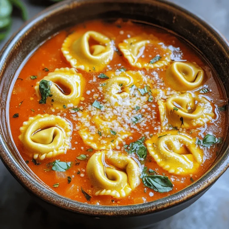Here are the ingredients you need for the Instant Pot Tomato Basil Tortellini: - 1 tablespoon olive oil - 1 small onion, diced - 3 cloves garlic, minced - 1 can (28 oz) crushed tomatoes - 2 cups vegetable broth - 1 teaspoon dried oregano - 1 teaspoon sugar - Salt and pepper to taste - 12 oz cheese tortellini (fresh or frozen) - 1 cup fresh basil leaves, chopped - 1/2 cup heavy cream (or coconut cream for a dairy-free option) - Grated Parmesan cheese for serving (optional) Each ingredient plays a key role in this dish. The olive oil adds rich flavor. The onion and garlic give a nice base. Crushed tomatoes add body and sweetness. Vegetable broth enhances the taste and makes it hearty. Oregano and sugar balance the flavors well. You can choose fresh or frozen tortellini based on what you have. Fresh tortellini cooks faster, while frozen is super convenient. The fresh basil brings a burst of color and flavor. Lastly, heavy cream adds creaminess. For a lighter option, coconut cream works too. Don’t forget the Parmesan for serving; it adds a salty kick! - Sautéing the onion and garlic First, set your Instant Pot to the sauté setting. Add 1 tablespoon of olive oil. When the oil is hot, add 1 small diced onion. Cook for about 3 to 4 minutes until the onion turns soft and clear. Then, stir in 3 minced garlic cloves. Sauté for 30 seconds until you can smell the garlic. - Adding tomatoes and broth Next, add 1 can of crushed tomatoes and 2 cups of vegetable broth to the pot. Sprinkle in 1 teaspoon of dried oregano and 1 teaspoon of sugar. Season with salt and pepper to taste. Stir everything well to mix the flavors. - Setting the Instant Pot Close the lid of the Instant Pot tightly. Make sure the valve is set to sealing. Select manual high pressure and set the time for 5 minutes. This will build pressure and cook the base. - Cooking the tortellini When the cooking time is up, carefully quick release the pressure. Open the lid and add 12 ounces of cheese tortellini. Use the sauté function again and cook for about 2 to 3 minutes. This will heat the tortellini through. - Adding basil and cream Now, fold in 1 cup of chopped fresh basil and 1/2 cup of heavy cream. Stir until everything is mixed well. Let it simmer for another minute. This helps all the flavors come together. - Adjusting seasoning Lastly, taste your dish and adjust the seasoning if needed. Add more salt or pepper as you like. Serve the tortellini hot in bowls. If you want, sprinkle some grated Parmesan cheese on top for extra flavor. Choosing between fresh and frozen tortellini can change your dish. Fresh tortellini cooks quickly and has a soft texture. Frozen tortellini lasts longer and is still tasty. If using frozen, add a minute to your cooking time. This will help them cook through without getting mushy. Adjusting cooking times is key for great tortellini. If you like firmer pasta, reduce the time by one minute. For softer tortellini, stick to the full cooking time. Always check your pasta before serving to ensure it’s just right. Adding extra herbs and spices can take your dish to the next level. Try adding thyme or Italian seasoning for more depth. A pinch of red pepper flakes can bring heat. Don’t be afraid to experiment with flavors that you enjoy! For those with dietary needs, consider cream options. Heavy cream gives richness, but coconut cream works too. This option is great for dairy-free diets and adds a unique flavor. Adjust the amount to fit your taste. {{image_2}} You can make Instant Pot Tomato Basil Tortellini even better by adding fun ingredients. - Adding vegetables: Toss in fresh spinach or diced zucchini. Both add color and nutrients. Spinach wilts nicely, while zucchini gives a nice bite. - Protein variations: You can add chicken, sausage, or beans. Cooked chicken adds heartiness. Sausage gives a spicy kick. Beans offer plant-based protein. You can easily adjust this recipe to fit dietary needs. - Making it dairy-free: Swap heavy cream for coconut cream. This change keeps the dish creamy without dairy. You can also skip cheese or use a plant-based option. - Gluten-free tortellini options: Look for gluten-free tortellini at the store. Many brands offer tasty options, so you don’t miss out. To store your Instant Pot Tomato Basil Tortellini, follow these steps: - Cool it down: Let the tortellini cool before storing. - Use airtight containers: Place the tortellini in containers that seal well to keep it fresh. You can keep it in the fridge for up to 3 to 5 days. Just make sure it stays sealed to avoid any odors. If you want to freeze the tortellini, here are my tips: - Portion it out: Divide the tortellini into smaller amounts for easy meals later. - Use freezer-safe bags: Remove as much air as possible before sealing bags to prevent freezer burn. When you are ready to eat it, thaw the tortellini overnight in the fridge. To reheat, heat it gently on the stove or in the microwave. Add a splash of broth or water to keep it moist. Enjoy your tasty meal! Yes, you can use canned tomatoes. Just blend them to make them smoother. You can also use diced or whole canned tomatoes. If you do this, the dish may have a chunkier texture. That can add a fun twist to your meal. To reheat, place the tortellini in a pot. Add a splash of water or broth to keep it moist. Heat on low and stir often. You can also use a microwave. Place it in a bowl, cover it, and heat in short bursts. Stir in between to warm evenly. Several sides work great with this dish. Here are a few ideas: - Garlic bread adds a crunchy bite. - A fresh salad brightens the meal. - Steamed vegetables bring color and nutrients. These sides enhance the meal and add variety to your table. In this blog post, we explored making tasty Tomato Basil Tortellini in an Instant Pot. You learned about the ingredients, from olive oil and garlic to fresh basil and heavy cream. I shared step-by-step instructions to ensure your dish turns out perfectly. Plus, we discussed tips for enhancing flavor and customizing your tortellini. Remember, you can adjust the recipe to fit your dietary needs or personal taste. Enjoy this comforting meal and feel free to share your own variations!