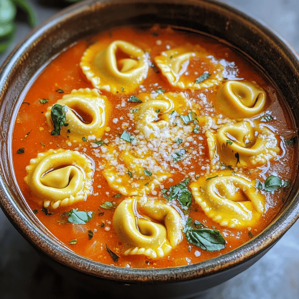 Here are the ingredients you need for the Instant Pot Tomato Basil Tortellini: - 1 tablespoon olive oil - 1 small onion, diced - 3 cloves garlic, minced - 1 can (28 oz) crushed tomatoes - 2 cups vegetable broth - 1 teaspoon dried oregano - 1 teaspoon sugar - Salt and pepper to taste - 12 oz cheese tortellini (fresh or frozen) - 1 cup fresh basil leaves, chopped - 1/2 cup heavy cream (or coconut cream for a dairy-free option) - Grated Parmesan cheese for serving (optional) Each ingredient plays a key role in this dish. The olive oil adds rich flavor. The onion and garlic give a nice base. Crushed tomatoes add body and sweetness. Vegetable broth enhances the taste and makes it hearty. Oregano and sugar balance the flavors well. You can choose fresh or frozen tortellini based on what you have. Fresh tortellini cooks faster, while frozen is super convenient. The fresh basil brings a burst of color and flavor. Lastly, heavy cream adds creaminess. For a lighter option, coconut cream works too. Don’t forget the Parmesan for serving; it adds a salty kick! - Sautéing the onion and garlic First, set your Instant Pot to the sauté setting. Add 1 tablespoon of olive oil. When the oil is hot, add 1 small diced onion. Cook for about 3 to 4 minutes until the onion turns soft and clear. Then, stir in 3 minced garlic cloves. Sauté for 30 seconds until you can smell the garlic. - Adding tomatoes and broth Next, add 1 can of crushed tomatoes and 2 cups of vegetable broth to the pot. Sprinkle in 1 teaspoon of dried oregano and 1 teaspoon of sugar. Season with salt and pepper to taste. Stir everything well to mix the flavors. - Setting the Instant Pot Close the lid of the Instant Pot tightly. Make sure the valve is set to sealing. Select manual high pressure and set the time for 5 minutes. This will build pressure and cook the base. - Cooking the tortellini When the cooking time is up, carefully quick release the pressure. Open the lid and add 12 ounces of cheese tortellini. Use the sauté function again and cook for about 2 to 3 minutes. This will heat the tortellini through. - Adding basil and cream Now, fold in 1 cup of chopped fresh basil and 1/2 cup of heavy cream. Stir until everything is mixed well. Let it simmer for another minute. This helps all the flavors come together. - Adjusting seasoning Lastly, taste your dish and adjust the seasoning if needed. Add more salt or pepper as you like. Serve the tortellini hot in bowls. If you want, sprinkle some grated Parmesan cheese on top for extra flavor. Choosing between fresh and frozen tortellini can change your dish. Fresh tortellini cooks quickly and has a soft texture. Frozen tortellini lasts longer and is still tasty. If using frozen, add a minute to your cooking time. This will help them cook through without getting mushy. Adjusting cooking times is key for great tortellini. If you like firmer pasta, reduce the time by one minute. For softer tortellini, stick to the full cooking time. Always check your pasta before serving to ensure it’s just right. Adding extra herbs and spices can take your dish to the next level. Try adding thyme or Italian seasoning for more depth. A pinch of red pepper flakes can bring heat. Don’t be afraid to experiment with flavors that you enjoy! For those with dietary needs, consider cream options. Heavy cream gives richness, but coconut cream works too. This option is great for dairy-free diets and adds a unique flavor. Adjust the amount to fit your taste. {{image_2}} You can make Instant Pot Tomato Basil Tortellini even better by adding fun ingredients. - Adding vegetables: Toss in fresh spinach or diced zucchini. Both add color and nutrients. Spinach wilts nicely, while zucchini gives a nice bite. - Protein variations: You can add chicken, sausage, or beans. Cooked chicken adds heartiness. Sausage gives a spicy kick. Beans offer plant-based protein. You can easily adjust this recipe to fit dietary needs. - Making it dairy-free: Swap heavy cream for coconut cream. This change keeps the dish creamy without dairy. You can also skip cheese or use a plant-based option. - Gluten-free tortellini options: Look for gluten-free tortellini at the store. Many brands offer tasty options, so you don’t miss out. To store your Instant Pot Tomato Basil Tortellini, follow these steps: - Cool it down: Let the tortellini cool before storing. - Use airtight containers: Place the tortellini in containers that seal well to keep it fresh. You can keep it in the fridge for up to 3 to 5 days. Just make sure it stays sealed to avoid any odors. If you want to freeze the tortellini, here are my tips: - Portion it out: Divide the tortellini into smaller amounts for easy meals later. - Use freezer-safe bags: Remove as much air as possible before sealing bags to prevent freezer burn. When you are ready to eat it, thaw the tortellini overnight in the fridge. To reheat, heat it gently on the stove or in the microwave. Add a splash of broth or water to keep it moist. Enjoy your tasty meal! Yes, you can use canned tomatoes. Just blend them to make them smoother. You can also use diced or whole canned tomatoes. If you do this, the dish may have a chunkier texture. That can add a fun twist to your meal. To reheat, place the tortellini in a pot. Add a splash of water or broth to keep it moist. Heat on low and stir often. You can also use a microwave. Place it in a bowl, cover it, and heat in short bursts. Stir in between to warm evenly. Several sides work great with this dish. Here are a few ideas: - Garlic bread adds a crunchy bite. - A fresh salad brightens the meal. - Steamed vegetables bring color and nutrients. These sides enhance the meal and add variety to your table. In this blog post, we explored making tasty Tomato Basil Tortellini in an Instant Pot. You learned about the ingredients, from olive oil and garlic to fresh basil and heavy cream. I shared step-by-step instructions to ensure your dish turns out perfectly. Plus, we discussed tips for enhancing flavor and customizing your tortellini. Remember, you can adjust the recipe to fit your dietary needs or personal taste. Enjoy this comforting meal and feel free to share your own variations!