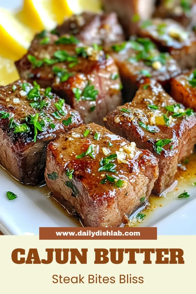 Savor the flavor with this Cajun steak bites recipe! These buttery, delectable butter steak bites, made from tender sirloin steak bites, are seasoned perfectly with Cajun seasoning for a spicy kick. In just 25 minutes, you can whip up a quick steak dinner that impresses any palate. Ideal for busy weeknights! Try it tonight and elevate your dinner game! #CajunSteakBites #QuickDinner #SteakRecipe #CajunCooking