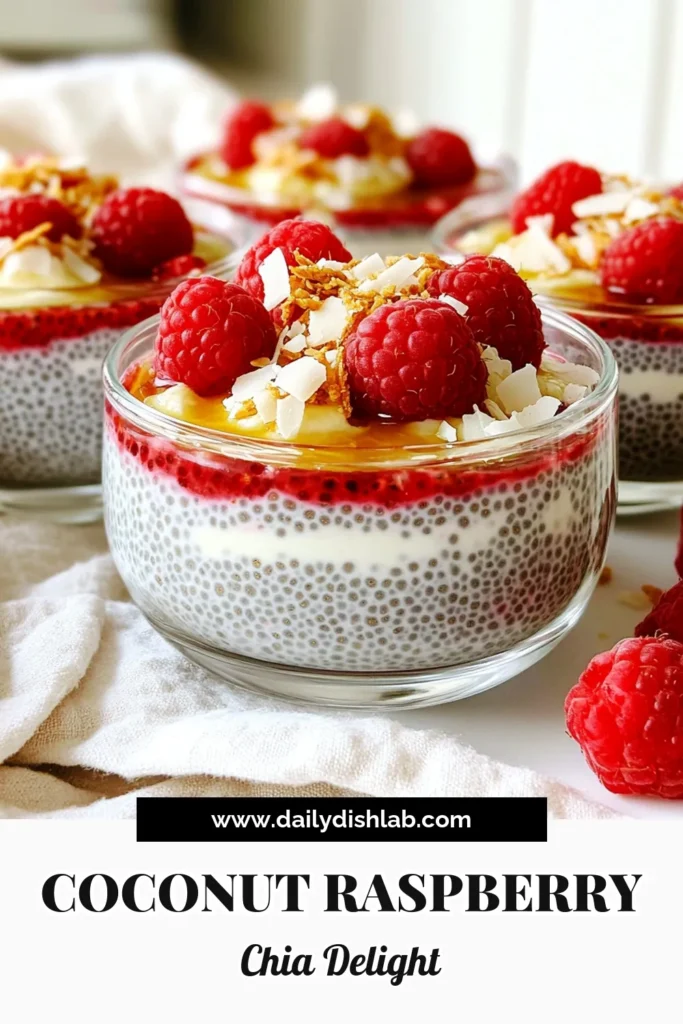Indulge in a delightful Coconut Raspberry Chia Pudding that's both creamy and refreshing! Made with coconut milk, chia seeds, and fresh raspberries, this easy recipe is perfect for breakfast or a healthy dessert. Just mix, chill, and enjoy the vibrant layers topped with toasted coconut flakes. Ready to treat yourself? Click through for the full recipe and start creating this tasty treat today! #ChiaPudding #CoconutRecipes #HealthyDesserts #RaspberryDelight