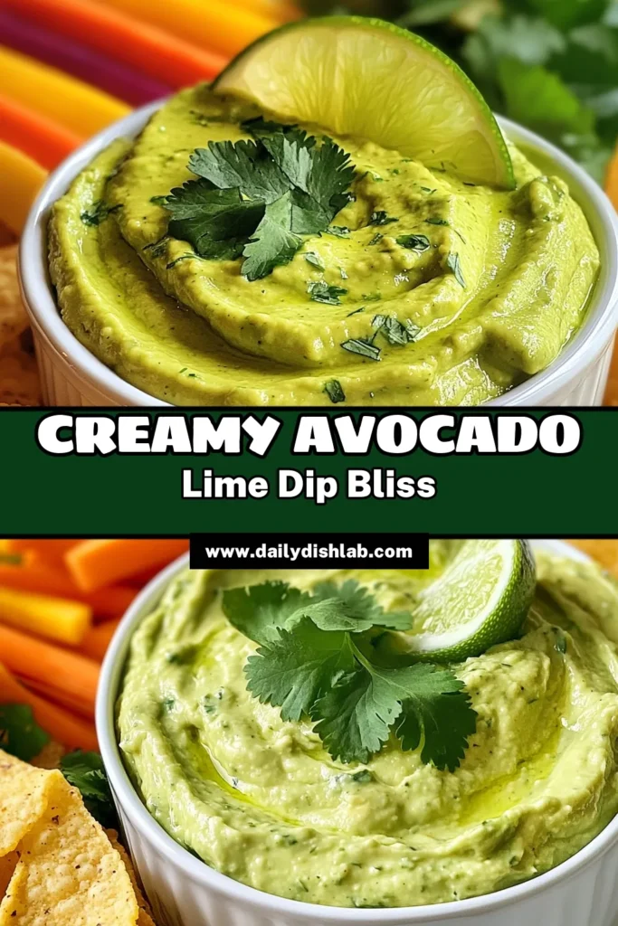 Indulge in the flavors of this creamy avocado dip that combines the freshness of cilantro with tangy lime for a delightful treat. This cilantro lime dip recipe is perfect for any occasion and is both healthy and delicious. Made with Greek yogurt, it’s a nutritious twist on a classic. Want a kick? Try our spicy avocado cilantro dip version! Save this healthy avocado dip recipe for your next gathering! #AvocadoDip #HealthyRecipes #CilantroLime #DipRecipes