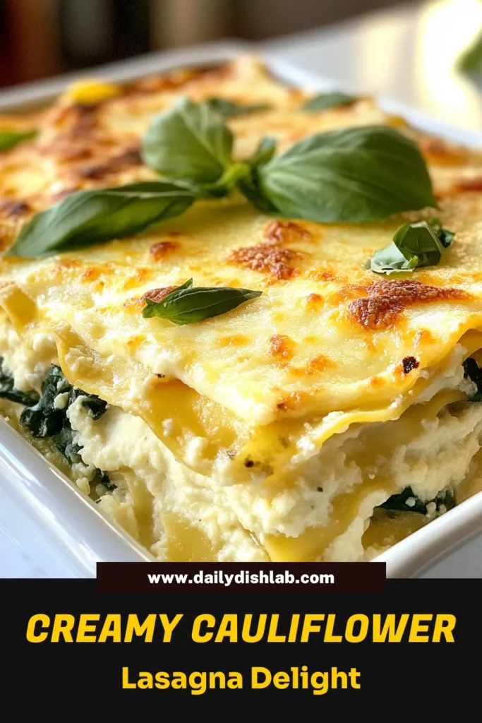 Discover the rich flavors of our Creamy Cauliflower Alfredo Lasagna, a delicious and healthy twist on a classic! This gluten-free lasagna recipe layers creamy cauliflower sauce with fresh spinach and cheeses, making it the perfect vegetarian meal. Whether you're looking for an easy alfredo lasagna recipe or a healthy cauliflower lasagna, this dish will satisfy your cravings. Save this recipe for your next family dinner! #GlutenFreeLasagna #HealthyCauliflowerLasagna #VegetarianLasagna #EasyAlfredoLasagna
