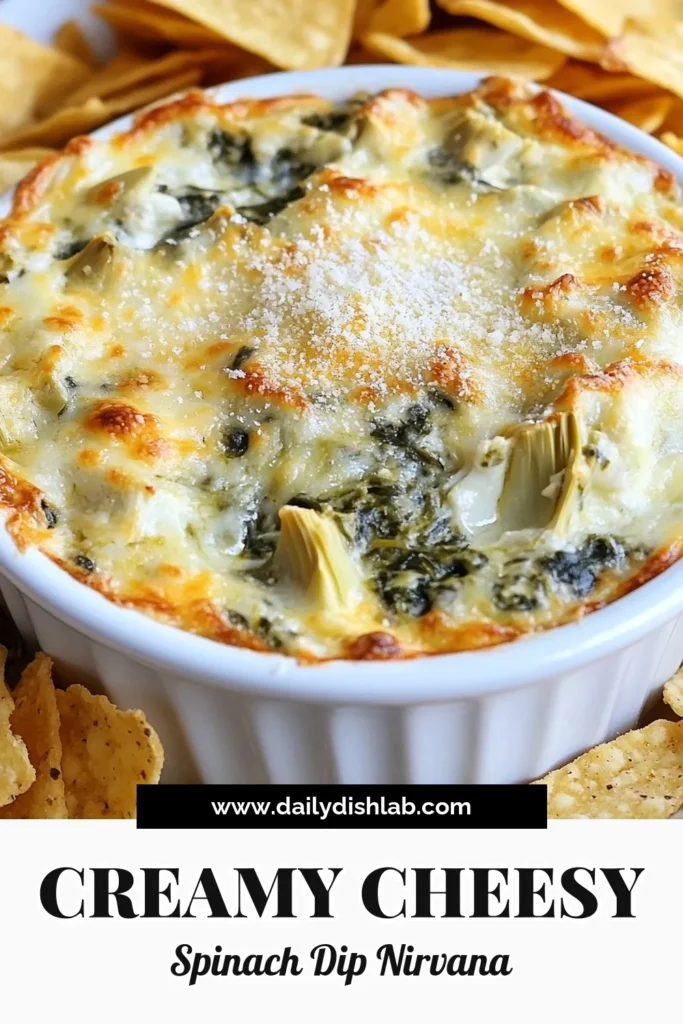 Get ready to impress your guests with this creamy cheesy spinach artichoke dip! This easy spinach artichoke dip recipe combines thawed spinach and artichoke hearts with cream cheese, sour cream, and gooey mozzarella for a mouthwatering baked spinach dip. Perfect for any party, this delicious party dip recipe will have everyone coming back for seconds. Try it today and elevate your snack game! #CheesySpinachArtichokeDip #PartyDipRecipes #SpinachArtichokeDipRecipe #BakedSpinachDip