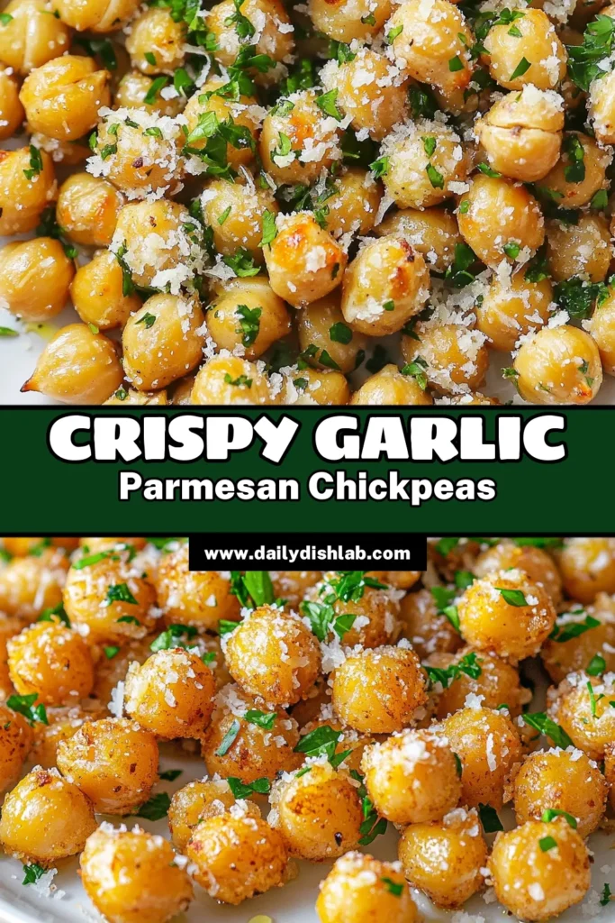 Looking for a delicious and healthy snack? Try these Garlic Parmesan chickpeas! This roasted chickpea recipe is packed with flavor and makes for crispy garlicky chickpeas that are perfect for any occasion. Enjoy this easy chickpea appetizer at your next gathering or as a nutritious snack. They're sure to be a hit! Click to get the recipe and start snacking smart today! #HealthySnackIdeas #CrispyChickpeas #Appetizer #RoastedChickpeas