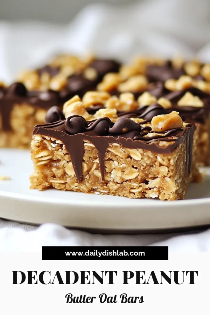 Indulge in these delicious Peanut Butter Chocolate Oat Bars! This healthy snack bars recipe is perfect for satisfying your cravings without the guilt. These easy oat bar recipes require no baking, making them a quick go-to for busy days. Packed with wholesome ingredients like rolled oats and dark chocolate chips, they're ideal for a nutritious treat. Try these no-bake peanut butter bars today and elevate your snack game! #HealthySnacks #OatBars #PeanutButter #RecipeIdeas