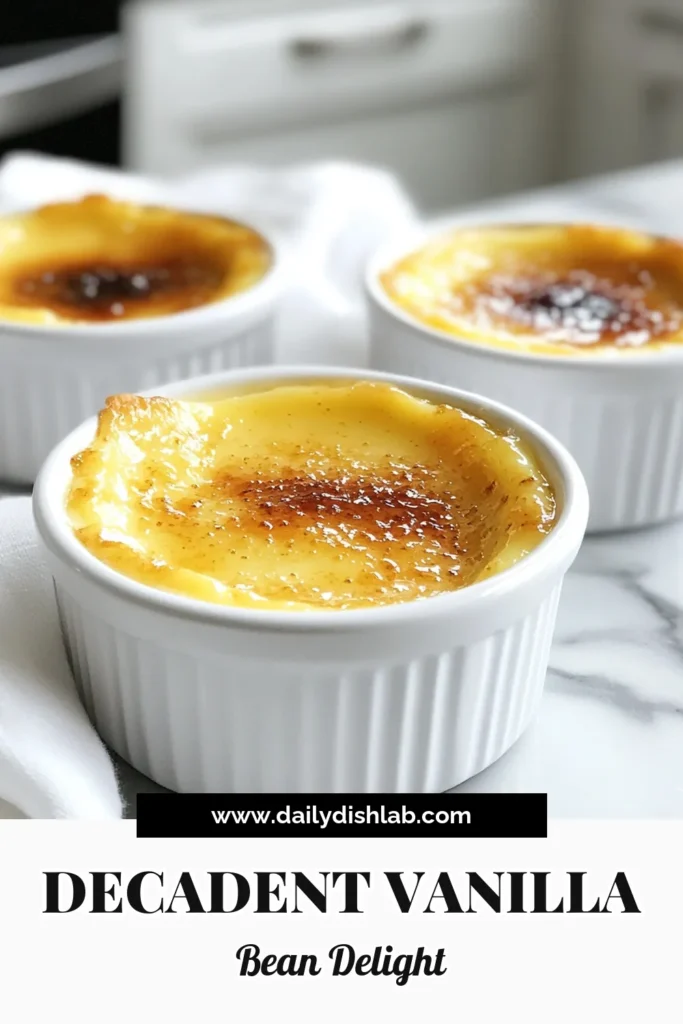 Indulge in this delicious vanilla bean crème brûlée recipe that's perfect for any occasion. This easy crème brûlée dessert features classic crème brûlée ingredients and is sure to impress. Learn how to make crème brûlée from the comfort of your home with just a few simple steps! Elevate your dining experience with this homemade vanilla crème brûlée. Save this recipe for later and bring a touch of elegance to your table! #CrèmeBrûlée #DessertRecipe #VanillaBean #HomemadeDessert