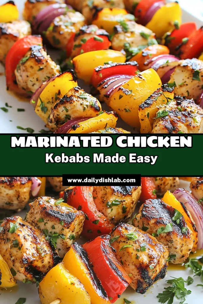 Savor the flavors of Greek cuisine with these Greek yogurt chicken kebabs! Marinated in a creamy Greek yogurt marinade, these healthy grilled chicken skewers deliver juicy, tender bites packed with spices. Pair with grilled kebabs with veggies for a perfect summer meal. Easy to prepare and full of flavor, this healthy grilled chicken recipe is a must-try. Click to save this recipe and enjoy a delicious dinner tonight! #GreekYogurtChickenKebabs #HealthyRecipe #GrilledKebabs #ChickenKebabs