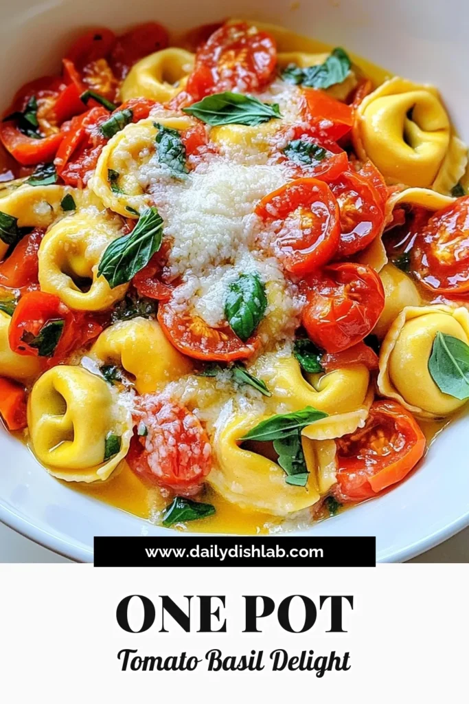 Warm up your dinner routine with this delicious One Pot Tomato Basil Tortellini recipe! It's quick, easy, and packed with flavor, making it perfect for busy weeknights. Just toss together garlic, tomatoes, tortellini, and fresh basil for a comforting meal in under 20 minutes. Ready to savor this delectable dish? Click through for the full recipe and start cooking today! #OnePotMeals #TortelliniRecipe #TomatoBasil #DinnerInspiration
